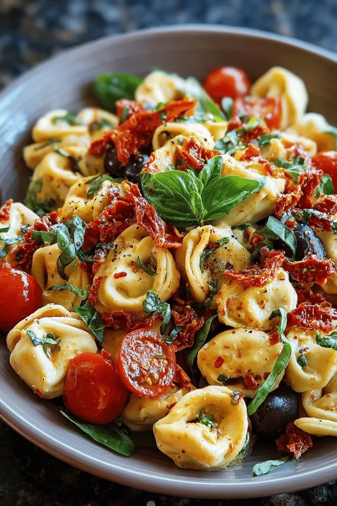 Discover a delicious Sun Dried Tomato Tortellini Pasta Salad that's perfect for any occasion! This vibrant salad combines tender tortellini, sun-dried tomatoes, fresh herbs, and a zesty dressing for a burst of flavor in every bite. Ideal for picnics, potlucks, or a quick weeknight dinner, this easy recipe is both satisfying and nutritious. Try it today and elevate your pasta salad game with this delightful twist!