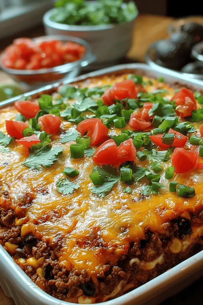 Dive into a delicious Tex-Mex Fiesta Bake that brings the flavors of Mexico to your table! This vibrant dish combines layers of seasoned ground meat, black beans, colorful bell peppers, and zesty cheese for a satisfying meal the whole family will love. Perfect for weeknight dinners or gatherings, this recipe is easy to whip up and packed with flavor. Join the fiesta and make mealtime fun with this irresistible bake!