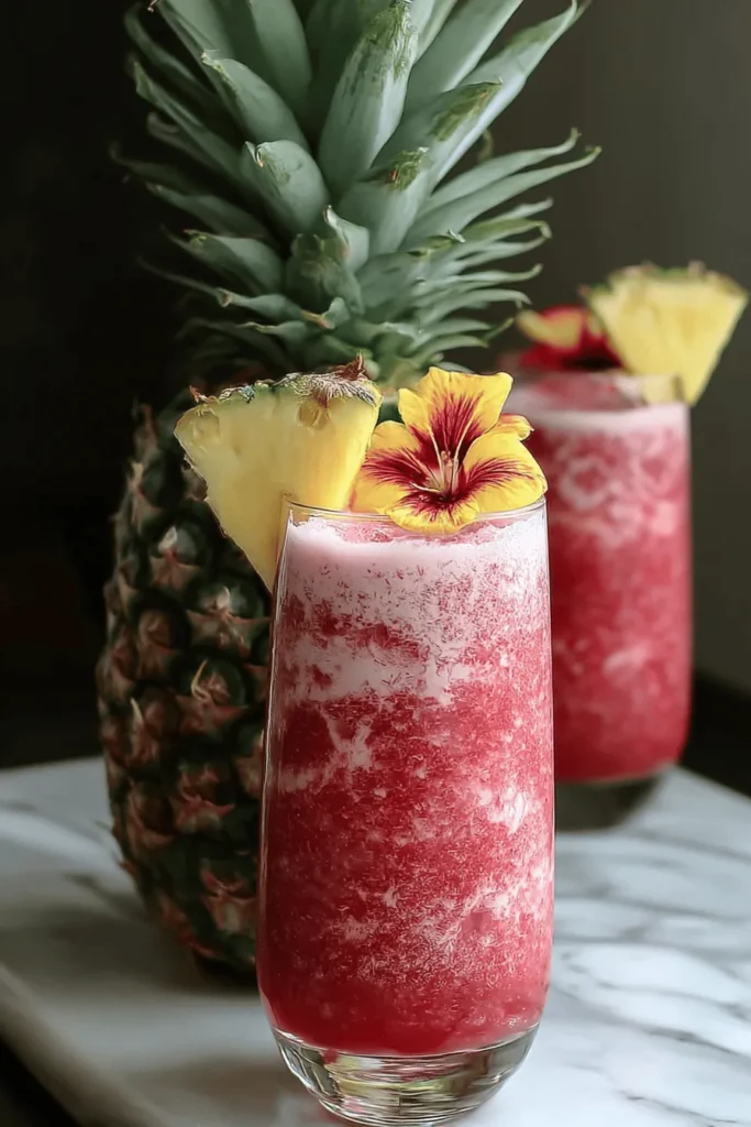 Indulge in a tropical delight with this Hibiscus Tea Pineapple Smoothie! This refreshing recipe combines the vibrant flavors of hibiscus tea and juicy pineapple for a healthy drink that's perfect for any time of day. Rich in antioxidants and vitamin C, this smoothie not only tastes amazing but also boosts your wellness. Try this simple and delicious recipe for a revitalizing twist on your smoothie routine! Perfect for summer or any time you need a fruity refreshment.