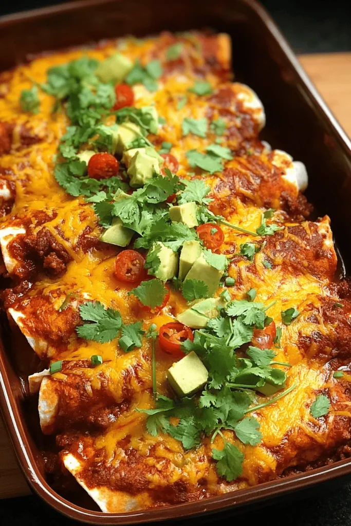 Discover the bold flavors of Spicy Mexican Beef Enchiladas with this easy-to-follow recipe! Packed with tender beef, zesty spices, and a rich tomato sauce, these enchiladas are perfect for a weeknight dinner or a festive gathering. Learn how to create homemade enchilada sauce and enjoy the delicious blend of cheese and fresh toppings. Bring a taste of Mexico to your kitchen with this mouthwatering dish that everyone will love!
