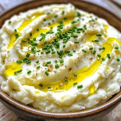 To make Roasted Garlic Mashed Cauliflower, you will need these items: - 1 large head of cauliflower, cut into florets - 6 cloves of garlic, peeled - 2 tablespoons olive oil - ½ cup unsweetened almond milk (or your choice of milk) - 2 tablespoons unsalted butter or vegan butter - Salt and pepper to taste - ¼ teaspoon nutmeg (optional) - Fresh chives, chopped (for garnish) You can swap ingredients if needed. For the cauliflower, you can use broccoli for a different flavor. Instead of almond milk, try oat milk or regular milk. If you want a richer taste, use ghee instead of butter. For a dairy-free option, stick with vegan butter. If nutmeg isn’t your thing, leave it out or use a pinch of garlic powder for more flavor. This dish is low in carbs and high in fiber. It gives you vitamins C and K from the cauliflower. Each serving has about: - Calories: 120 - Protein: 3g - Fat: 8g - Carbohydrates: 10g - Fiber: 4g - Sugars: 2g Roasted Garlic Mashed Cauliflower is a healthy choice for any meal. It’s creamy, tasty, and packed with nutrition. To begin, gather your ingredients. You will need: - 1 large head of cauliflower, cut into florets - 6 cloves of garlic, peeled - 2 tablespoons olive oil - ½ cup unsweetened almond milk (or your choice of milk) - 2 tablespoons unsalted butter or vegan butter - Salt and pepper to taste - ¼ teaspoon nutmeg (optional) - Fresh chives, chopped (for garnish) Next, preheat your oven to 400°F (200°C). This ensures even cooking. Toss the cauliflower florets and garlic cloves in a baking dish with olive oil. Make sure each piece is well coated to enhance the flavor. Place the baking dish in the hot oven. Roast for about 25-30 minutes. You want the cauliflower to become tender and the garlic to turn golden brown. Check for doneness by poking the cauliflower with a fork. It should feel soft but not mushy. After roasting, remove the dish from the oven and let it cool for a few minutes. In a food processor, add the roasted cauliflower and garlic. Pour in the almond milk and add the butter. Don’t forget to add salt and pepper to your taste. If you like, sprinkle in nutmeg for a warm flavor. Blend the mixture until it’s smooth and creamy. You may need to scrape down the sides to mix everything well. Taste your creation and adjust the seasoning if needed. Once satisfied, transfer the creamy delight to a serving bowl. For a pretty touch, garnish with chopped chives. Enjoy your roasted garlic mashed cauliflower! To get a creamy texture in your mashed cauliflower, blend well. I recommend using a food processor. This tool makes the cauliflower smooth and fluffy. Start with roasted cauliflower and garlic. Add almond milk and butter for richness. If you want extra creaminess, add more almond milk. Taste and adjust the seasoning for a perfect blend. Roasting brings out the best flavors in cauliflower and garlic. Preheat your oven to 400°F (200°C) before you start. Toss the cauliflower florets and garlic cloves in olive oil. Make sure they are well coated for even cooking. Roast for 25-30 minutes until they are golden brown and tender. This step enhances the natural sweetness. Avoid overcooking the cauliflower. It can become mushy and lose texture. Also, don’t skip the garlic roasting. Raw garlic can be too strong. Make sure to season well with salt and pepper. Taste as you go to find the right balance. Lastly, blend until smooth, but don’t over-blend. You want a nice creamy finish without it turning gummy. {{image_2}} You can easily make this dish vegan. Just swap the butter for vegan butter. Choose almond milk or any plant-based milk you like. This keeps the creamy texture and rich taste, while being dairy-free. Want to kick it up a notch? Add cheese! A sprinkle of Parmesan or cheddar gives a nice twist. You can also mix in herbs like rosemary, thyme, or even parsley. These flavors brighten the dish and add depth. Roasted garlic mashed cauliflower is great with many meals. Serve it as a side for roasted chicken or fish. You can also enjoy it with grilled veggies for a filling vegetarian dish. Top it with crispy bacon bits for a savory crunch. The options are endless! Store your leftover mashed cauliflower in an airtight container. This keeps it fresh and tasty. Place the container in the fridge. It should last about three days. Make sure to let it cool before sealing. This helps prevent moisture buildup. To reheat, scoop out what you need. Place it in a microwave-safe bowl. Cover it with a damp paper towel. Heat on medium power for about one to two minutes. Stir halfway through to warm evenly. If it’s too thick, add a splash of almond milk. You can freeze mashed cauliflower for up to three months. Use a freezer-safe container or bag. Make sure to leave some space for expansion. When ready to eat, thaw it in the fridge overnight. Reheat as mentioned earlier for the best taste. Yes, you can use any milk you like. Almond milk works well, but you could also try oat milk or regular cow's milk. Each type adds a unique flavor. Just make sure it’s unsweetened to keep the taste balanced. Roasted Garlic Mashed Cauliflower lasts about 3 to 5 days in the fridge. Store it in an airtight container. When you are ready to eat, just reheat it on the stove or in the microwave. You can use fresh garlic, but it will taste different. Fresh garlic is strong and can be sharp. If you want to use fresh garlic, consider sautéing it first. This will help mellow its flavor and make it tasty in the mash. In this article, we covered how to make roasted garlic mashed cauliflower. You learned the key ingredients and how to substitute some of them. We also explored preparation steps, cooking methods, and how to achieve that perfect creamy texture. Remember the tips for flavor and common mistakes to avoid. Don't forget about the tasty variations and how to store leftovers. Roasted garlic mashed cauliflower is simple, delicious, and versatile. Enjoy making this dish your own!