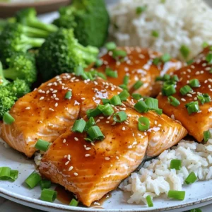 - 4 salmon fillets (6 oz each) - 3 tablespoons honey - 2 tablespoons soy sauce (or tamari for gluten-free) - 2 garlic cloves, minced - 1 tablespoon sriracha (adjust to taste) - 1 tablespoon olive oil - 1 teaspoon grated fresh ginger - Salt and pepper to taste The main ingredients bring flavor to the dish. The salmon gives a rich taste. Honey adds sweetness, while soy sauce gives depth. Garlic and ginger brighten the mix. Sriracha offers a kick that you can adjust. - 2 green onions, chopped (for garnish) - Sesame seeds (for garnish) Garnishes add a nice touch. Green onions give a fresh crunch. Sesame seeds add a fun look and nutty taste. You can sprinkle them on right before serving. You can swap ingredients to fit your taste. Use maple syrup instead of honey for a vegan option. Tamari works well if you need it gluten-free. For a milder taste, leave out the sriracha or use less. Consider using salmon alternatives like trout or tilapia, too. To start, grab a medium bowl. You will mix the sweet and spicy flavors here. Whisk together 3 tablespoons of honey, 2 tablespoons of soy sauce, 2 minced garlic cloves, 1 tablespoon of sriracha, 1 tablespoon of olive oil, and 1 teaspoon of grated fresh ginger. Make sure they blend well. This marinade gives the salmon its bold taste. Next, take your 4 salmon fillets and season them. Sprinkle salt and pepper on both sides. Then, put the fillets in a shallow dish or a resealable bag. Pour the marinade over the salmon. Make sure each piece is well coated. Let it sit for at least 30 minutes. If you can wait longer, up to 2 hours in the fridge will deepen the flavor. Now, it’s time to cook! Preheat your air fryer to 400°F (200°C). After marinating, take the salmon out of the bag or dish. Shake off any extra marinade. Place the fillets in the air fryer basket in a single layer. Keep the leftover marinade for later. Cook the salmon for 8-10 minutes. The fish is done when it reaches 145°F (63°C) and flakes easily with a fork. Halfway through cooking, brush the salmon with the reserved marinade. This step boosts the flavor even more. After cooking, let the salmon rest for a couple of minutes. Finally, garnish with chopped green onions and sesame seeds. Enjoy this tasty dish! To get the best texture, start with fresh salmon. The fillets should be firm and bright. I recommend marinating for at least 30 minutes. However, if you have time, let them sit for up to 2 hours. This gives the flavors a chance to soak in. When cooking, keep an eye on the salmon. It should be flaky yet moist. Brush it with the reserved marinade halfway through cooking for extra flavor. This helps build a nice glaze. Set your air fryer to 400°F (200°C). This high heat cooks the salmon quickly. Each air fryer is different, so cooking times may vary. Check your salmon at around 8 minutes. If it needs more time, add a minute or two. Avoid overcrowding the basket. Cook in a single layer for even heat. If you have more fillets, cook them in batches. To check if the salmon is done, use a food thermometer. The internal temperature should reach 145°F (63°C). If you don’t have a thermometer, look for the salmon to flake easily with a fork. The flesh should change from bright pink to a light, opaque color. Let the salmon rest for a couple of minutes before serving. This helps keep it juicy. {{image_2}} You can easily change the spice level in this dish. If you want less heat, cut the sriracha in half. For more spice, add a teaspoon or two. You can also try using chili flakes or hot sauce instead of sriracha. This way, you can find the right heat for your taste. You don’t have to stick to salmon. This recipe works well with chicken or tofu. If using chicken, cook it until it reaches 165°F (74°C). For tofu, use firm or extra-firm and follow the same marinating steps. Each protein brings its unique flavor to the dish while keeping the honey garlic theme. Serve your spicy honey garlic salmon with a side of steamed veggies. Broccoli, green beans, or asparagus are great choices. You can also pair it with jasmine rice for a filling meal. Drizzle some extra honey on top for added sweetness. Garnishing with green onions and sesame seeds makes it even more appealing. Once you finish your Air Fryer Spicy Honey Garlic Salmon, let it cool. Place the salmon in an airtight container. It stays fresh in the fridge for up to three days. Keep the salmon covered to avoid drying out. You can freeze the salmon if you want to enjoy it later. Wrap each fillet tightly in plastic wrap, then place them in a freezer-safe bag. The salmon can last up to three months in the freezer. Label the bag with the date to keep track. When you’re ready to eat the salmon, reheat it gently. You can use the air fryer at 350°F (175°C) for about 5-7 minutes. This method keeps it moist and warm. Alternatively, you can microwave it for about 1-2 minutes. Cover it to keep it from getting tough. Enjoy your delicious leftovers! To reduce the heat, cut back on the sriracha. Start with just a teaspoon. You can also add more honey to balance the spice. Honey gives a sweet kick that helps tame the heat. Another option is to skip the sriracha entirely and use a mild sauce. This keeps the flavor but avoids extra spice. Yes, you can use frozen salmon. Just thaw it first for the best results. You can place the fillets in the fridge overnight for safe thawing. If you’re short on time, run them under cool water for about 30 minutes. After thawing, follow the same marinating and cooking steps. The air fryer will still cook the salmon evenly. Cooked salmon lasts in the fridge for up to three days. Store it in an airtight container to keep it fresh. If you want to keep it longer, you can freeze it. Wrapped tightly, it can last for up to three months in the freezer. When ready to eat, thaw it in the fridge and reheat gently. This way, you enjoy your tasty salmon again! We explored the key parts of a tasty salmon dish. First, we talked about the main ingredients and how to choose substitutes. Next, we detailed simple steps for marinating and cooking salmon in an air fryer. I shared tips for perfect texture and flavor. Variations let you change spice levels or proteins. Finally, we covered how to store and reheat your dish. Now, you have all the skills to make a delicious salmon meal. Enjoy cooking!