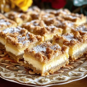 - 1 cup all-purpose flour - 1/2 cup granulated sugar - 1/4 cup brown sugar - 1/2 teaspoon baking powder - 1/4 teaspoon salt - 1/4 cup unsalted butter, melted - 1 large egg - 1 teaspoon vanilla extract - 8 oz cream cheese, softened - 1/4 cup powdered sugar - 1 teaspoon cinnamon - 1 tablespoon cinnamon sugar (for topping) - Mixing bowls - Whisk - Baking dish (8x8 inches) - Parchment paper - Toppings like chocolate sauce or whipped cream - Additional spices for flavor variations To make churro cheesecake bars, you need simple ingredients. Gather all-purpose flour, granulated sugar, brown sugar, and baking powder. Don't forget salt, unsalted butter, a large egg, and vanilla extract. For the creamy filling, grab cream cheese and powdered sugar. Finally, you'll need cinnamon and cinnamon sugar for that special touch. Using the right kitchen tools makes a big difference. You need mixing bowls and a whisk to combine everything. A baking dish is key to hold the bars, and parchment paper helps with easy removal. Optional toppings can add fun flavors. Chocolate sauce can make it richer, while whipped cream adds a light touch. This easy list helps you create a sweet dessert that everyone will love. Gather these items, and you’re ready to start! - Preheat oven to 350°F (175°C). - Line an 8x8 inch baking dish with parchment paper. Start by preheating your oven. This step is key for even baking. The parchment paper helps with easy removal later. Just let some paper hang over the edges. - Whisk together the dry ingredients. - Mix the wet ingredients and combine with dry ingredients. In a bowl, whisk the flour, both sugars, baking powder, and salt. This creates a light base. In another bowl, mix the melted butter, egg, and vanilla. Stir this into the dry mix until you don’t see any dry spots. - Layering the bottom crust. - Spreading the cream cheese mixture. - Crumbling the top dough layer. Now, take half of the dough and spread it evenly in the lined dish. Press it down to form a solid crust. In a different bowl, beat the cream cheese, powdered sugar, and cinnamon until creamy. Spread this mixture on top of the crust. Crumble the remaining dough over the cream cheese layer. This adds a nice texture. - Baking time and tips for checking doneness. Bake the bars for 25 to 30 minutes. Look for a golden top. Use a toothpick to check if it comes out clean. Let the bars cool completely in the pan before lifting them out using the parchment paper. This helps them set and makes cutting easier. To get the best crust, mix the dry ingredients well. You want a sandy texture. When you press the dough into the pan, use firm pressure. This helps create a solid base. For the cream cheese layer, make sure your cream cheese is soft. It needs to blend easily. Mix until smooth to avoid lumps in your cheesecake. One big mistake is overmixing the batter. This can make your bars tough. Mix just until combined for a light texture. Another common error is using cold cream cheese. Always let it sit out before mixing. Cold cream cheese will not blend well and can ruin the layer. You can add chocolate chips for a sweet twist. They melt and mix well with the cream cheese. You can also try adding nuts like pecans or walnuts. They add a nice crunch. For more flavor, consider other spices like nutmeg. A little can change the whole taste. Just remember to keep it balanced! {{image_2}} You can get creative with churro cheesecake bars. Here are some fun twists: - Chocolate churro cheesecake bars: Mix in chocolate chips or swirl melted chocolate into the cream cheese layer. This adds a rich, sweet flavor that pairs well with the cinnamon. - Pumpkin spice variation: Add pumpkin puree and pumpkin spice to the cream cheese mixture. This gives a warm, cozy taste perfect for fall. If you need to adjust the recipe, here are some options: - Gluten-free options for the crust: Use almond flour or gluten-free all-purpose flour. This keeps the bars tasty without gluten. - Vegan alternatives for cream cheese and egg: Substitute cream cheese with a vegan cream cheese. Use flaxseed meal mixed with water instead of the egg. This makes the bars plant-based and still delicious. Make your churro cheesecake bars shine with these ideas: - Pairing with ice cream or fresh fruit: Serve warm bars with a scoop of vanilla ice cream or fresh berries. This adds a refreshing touch to each bite. - Presentation ideas for parties or gatherings: Arrange the bars on a pretty platter. Dust with powdered sugar or drizzle with chocolate sauce. You can even add a dollop of whipped cream for extra flair. To keep your churro cheesecake bars fresh, store them in the fridge. Place them in an airtight container. This will help keep them moist and tasty. They can last up to five days in the refrigerator. Always let them cool completely before storing. This helps prevent sogginess. You can freeze churro cheesecake bars for later. First, wrap them tightly in plastic wrap. Then, place the wrapped bars in a freezer-safe bag or container. They will stay good for about three months. To enjoy later, thaw them in the fridge overnight. Reheating these bars is easy. You can use the microwave or the oven. For the microwave, heat for about 15-20 seconds. Check to make sure they don’t get too hot. If using the oven, preheat to 350°F (175°C) and warm for about 10 minutes. This keeps the texture nice and soft. To slice these bars well, use a sharp knife. Run it under warm water before cutting. This helps the knife glide through the layers. Wipe the blade with a towel after each cut. This keeps the edges clean. You can also use a pizza cutter for quick slices. Yes, you can make these bars ahead of time. Prepare them and let them cool. Once cooled, cover them tightly with plastic wrap. Store in the fridge for up to three days. You can also freeze them for longer storage. Just wrap them well in foil or a freezer bag. Thaw in the fridge before serving. Look for a nice golden color on top. The edges should be firm, but the center may still jiggle slightly. A toothpick inserted in the center should come out mostly clean. If it has a little cream cheese on it, that’s okay! Let them cool to set fully before cutting. You now have a tasty recipe for churro cheesecake bars. We covered all the ingredients, equipment, and step-by-step instructions. I also shared tips to avoid mistakes and ways to enhance flavor. Try different variations to suit your taste! Remember to store leftovers properly or freeze them for later. Enjoy making and sharing these delicious treats with friends and family. Happy baking!