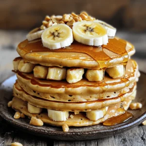 - 1 cup all-purpose flour - 2 tablespoons sugar - 1 tablespoon baking powder - ½ teaspoon salt - ½ cup milk (dairy or non-dairy) - 1 ripe banana, mashed - ¼ cup creamy peanut butter - 1 large egg - 1 teaspoon vanilla extract - 2 tablespoons melted coconut oil (or butter) - Optional toppings: sliced banana, chopped peanuts, maple syrup Gathering the right ingredients is key for tasty pancakes. I love using ripe bananas; they add natural sweetness. Creamy peanut butter gives a rich flavor. You can choose dairy or non-dairy milk based on your needs. Make sure your baking powder is fresh for better rise. Use a large egg for moisture and binding. Coconut oil or butter helps create a nice texture. Finally, toppings can make a big difference. Sliced bananas, chopped peanuts, or maple syrup can take your pancakes to the next level. Enjoy creating this flavorful breakfast treat! Start by grabbing a large mixing bowl. In it, whisk together: - 1 cup all-purpose flour - 2 tablespoons sugar - 1 tablespoon baking powder - ½ teaspoon salt This mix will give your pancakes a great base. Make sure the dry ingredients blend well. This step is key for fluffy pancakes. In a separate bowl, combine: - ½ cup milk (dairy or non-dairy) - 1 ripe banana, mashed - ¼ cup creamy peanut butter - 1 large egg - 1 teaspoon vanilla extract - 2 tablespoons melted coconut oil Mix these until smooth. The banana and peanut butter create a creamy texture. This mixture adds flavor and moisture to your pancakes. Heat a non-stick skillet over medium heat. Lightly grease it with butter or oil. For each pancake, pour about ¼ cup of the batter onto the skillet. Cook until bubbles form on the surface. Flip the pancake and cook until golden brown, which takes about 2-3 minutes per side. Keep cooking until you've used all the batter. Serve the pancakes warm and enjoy! To get fluffy pancakes, avoid overmixing the batter. When you mix the dry and wet ingredients, stir gently. It’s fine to have a few lumps. Overmixing makes pancakes tough. This simple tip can change your pancake game! The right skillet temperature is key. Heat your non-stick skillet over medium heat. It should be hot enough that a drop of water sizzles. If the skillet is too hot, pancakes will burn. If it’s too cool, they won’t cook right. Patience is important here! Toppings can make your pancakes special. I love adding sliced banana and chopped peanuts. They add great texture and flavor. A drizzle of maple syrup brings everything together. You could also try yogurt or berries for a fresh twist. Enjoy experimenting! {{image_2}} You can make these pancakes healthier. Use whole wheat flour instead of all-purpose flour. Whole wheat adds fiber and nutrients. You can also swap sugar for honey or maple syrup. This change adds natural sweetness. Using mashed bananas adds moisture and flavor too. Want to make these pancakes even better? Try adding chocolate chips or chopped nuts to the batter. Chocolate chips give a sweet surprise in every bite. Nuts add crunch and a nice texture. You can also mix in some cinnamon for extra flavor. If you follow a vegan diet, you can still enjoy these pancakes. Substitute the egg with a flaxseed meal. Mix one tablespoon of flaxseed with three tablespoons of water. Let it sit for a few minutes until thick. You can also use a plant-based milk like almond or soy. Replace peanut butter with almond or cashew butter for a twist. Store leftover pancakes in an airtight container. Place parchment paper between layers to avoid sticking. Keep them in the fridge for up to three days. When you're ready to enjoy them again, simply take out what you need. To freeze pancakes, let them cool completely. Stack them with parchment paper in between. Place the stack in a freezer-safe bag or container. You can freeze them for up to two months. This makes breakfast quick and easy on busy mornings. To reheat pancakes, use a toaster or microwave. For the toaster, pop them in for a few minutes until warm. If using a microwave, heat them for about 20-30 seconds. For best results, cover them with a damp paper towel. This keeps them moist and tasty. Enjoy your pancakes as if they were fresh! Yes, you can. You have a few great options for egg substitutes. Here are some ideas: - Flaxseed meal: Mix 1 tablespoon of flaxseed meal with 2.5 tablespoons of water. Let it sit for a few minutes until it thickens. - Chia seeds: Use the same method as flaxseed. One tablespoon of chia seeds mixed with water works well. - Applesauce: Replace one egg with ¼ cup of unsweetened applesauce. This adds moisture too. - Banana: Use ¼ cup of mashed banana for a flavor boost. These substitutes may change the texture slightly, but they work well. To achieve fluffier pancakes, consider these tips: - Use fresh baking powder: This helps the pancakes rise better. - Don’t overmix the batter: Stir until just combined. Lumps are okay. - Let the batter rest: Allow it to sit for 5-10 minutes before cooking. This lets the gluten relax. - Use buttermilk: If you can, substitute milk with buttermilk. The acidity helps create a lighter texture. These small changes can lead to a delightful pancake experience. If you want to switch it up, try these alternatives: - Almond butter: A smooth and creamy option, it adds a nice flavor. - Sunflower seed butter: Great for those with nut allergies. - Cashew butter: This has a mild taste and is very creamy. - Coconut butter: It adds a unique twist with a hint of coconut flavor. Each of these choices gives you a different taste while keeping the pancakes delicious. These pancakes combine simple ingredients for a tasty breakfast. You learned how to mix dry and wet items. Following precise steps gives you fluffy pancakes every time. Use our tips to enhance flavor and texture. For variations, try new ingredients based on your diet. Store leftovers properly for later use. Enjoy delicious pancakes your way. Happy cooking!