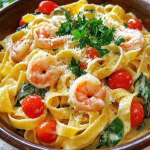 To make a tasty Creamy Cajun Shrimp Pasta, you will need the following: - 8 oz fettuccine pasta - 1 lb large shrimp, peeled and deveined - 2 tablespoons Cajun seasoning - 2 tablespoons olive oil - 3 cloves garlic, minced - 1 cup heavy cream - 1 cup cherry tomatoes, halved - 1/2 cup grated Parmesan cheese - 1 cup spinach leaves - Salt and pepper to taste These ingredients work together to create a rich and flavorful dish. You will need a few tools to make this dish: - Large pot for boiling pasta - Large skillet for cooking shrimp and sauce - Mixing bowl for seasoning shrimp - Wooden spoon for stirring - Strainer for draining pasta Having these tools ready will help you cook smoothly. For extra flavor and a nice look, consider these garnishes: - Fresh parsley, chopped - Extra grated Parmesan cheese These add a fresh touch and enhance the dish's taste. Start by boiling a large pot of salted water. Make sure it's a rolling boil. Add 8 ounces of fettuccine pasta. Cook it according to the package directions until it is al dente. This usually takes around 8 to 10 minutes. Before draining, save half a cup of the pasta water. Drain the pasta and set it aside. This water helps adjust the sauce later. Next, take 1 pound of large shrimp that are peeled and deveined. In a bowl, toss the shrimp with 1 tablespoon of Cajun seasoning. Make sure every shrimp is coated well. Heat 2 tablespoons of olive oil in a large skillet over medium heat. Once hot, add the shrimp. Cook them for 2 to 3 minutes on each side. They should turn pink and be cooked through. Remove the shrimp from the skillet and set them aside. In the same skillet, add 3 cloves of minced garlic. Sauté the garlic for about 30 seconds. You want it to be fragrant but not burnt. Now, pour in 1 cup of heavy cream. Stir to mix it well, scraping any bits stuck to the pan. Let it simmer gently. This will add great flavor to your sauce. Lower the heat and add the rest of the Cajun seasoning. Toss in 1 cup of halved cherry tomatoes and 1/2 cup of grated Parmesan cheese. Stir these in, along with 1 cup of spinach leaves. Keep stirring until the spinach wilts and the sauce thickens a bit, which takes about 3 to 5 minutes. Finally, add the cooked fettuccine and shrimp back to the skillet. Toss everything together well. If the sauce seems too thick, add a splash of the reserved pasta water. Season with salt and pepper to taste. To serve, plate the pasta in wide bowls. Garnish with fresh chopped parsley for color. You can also sprinkle more grated Parmesan on top. This adds a nice touch to your dish. Enjoy your creamy Cajun shrimp pasta! To get the best flavor in your creamy Cajun shrimp pasta, use fresh ingredients. Fresh shrimp gives a sweet taste that frozen shrimp can lack. Choose high-quality Cajun seasoning to get that bold kick. Don’t rush the cooking; let the garlic cook until fragrant for max flavor. For perfect shrimp, avoid overcooking. Shrimp cooks quickly, just 2-3 minutes per side in hot oil. Look for a bright pink color to know they’re done. If you overcook them, they can turn tough and rubbery. Keep them warm while you finish the sauce for the best texture. Adjusting spice levels is easy. If you like it mild, use less Cajun seasoning. You can add other ingredients like bell peppers to balance the heat. For a spicy kick, add more seasoning or a dash of hot sauce. Taste as you go to find your perfect heat level. {{image_2}} You can change the shrimp for other proteins. Chicken works well if you slice it thin. Cook it until it's golden brown, just like the shrimp. You can also use scallops. They cook fast and taste great. For a plant-based option, try tofu. Just press it first to remove water, then sauté until it's crisp. You can boost flavor by adding more veggies. Bell peppers add color and crunch. Mushrooms give a nice earthiness. Broccoli is another good choice for a healthy bite. Add these veggies when you make the sauce. This lets them cook down and blend well. To make this dish dairy-free, swap heavy cream for coconut cream or almond milk. They give a creamy texture without dairy. For a gluten-free option, use gluten-free pasta. There are many kinds made from rice or corn. Just make sure to cook it according to package instructions for the best results. Store any leftover creamy Cajun shrimp pasta in an airtight container. Let it cool down first. Place it in the fridge for up to three days. If you want to keep it longer, consider freezing it. To reheat the pasta, use a microwave or a skillet. If using a microwave, place the pasta in a bowl. Add a splash of water to keep it moist. Heat for one to two minutes, stirring halfway through. If using a skillet, heat it on medium-low. Add a little olive oil or cream to help it warm up without drying out. You can freeze this dish for later meals. Make sure to use a freezer-safe container. It can last up to three months in the freezer. When ready to eat, thaw it in the fridge overnight. Then, reheat it as described above. Cajun seasoning is a mix of spices. It often includes paprika, garlic powder, onion powder, and cayenne pepper. You might also find oregano and thyme in some blends. Each brand has its unique twist. This spice blend gives dishes a bold and zesty taste. You can easily make your own by mixing these spices at home. Yes, you can use frozen shrimp. Just make sure to thaw them first. Place the shrimp in cold water for about 15-20 minutes. Once they are thawed, peel and devein them if needed. Using frozen shrimp can save time and still give you great flavor. To thicken the pasta sauce, you can cook it a bit longer. This helps reduce the liquid. You can also add more grated Parmesan cheese. It will melt and make the sauce creamy. Another trick is to stir in a bit of cornstarch mixed with water. This will help thicken the sauce quickly. Yes, you can prep this dish ahead of time. You can cook the pasta and shrimp separately. Store them in the fridge until you are ready to serve. When you want to eat, just heat them up and add the sauce. Be careful not to overcook the shrimp when reheating. Enjoy your meal! This blog post covered how to make creamy Cajun shrimp pasta. We explored the main ingredients, tools, and tasty garnishes. Then, I shared step-by-step instructions for cooking the dish. You learned tips for flavor and texture, plus ideas for variations. Lastly, I provided storage options and addressed common questions. With these insights, you can impress at dinner. Dive in and enjoy your cooking journey!