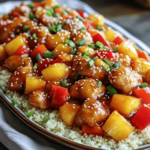 - 1 pound boneless, skinless chicken breast, cut into bite-sized pieces - 1 cup bell peppers (mixed colors), sliced - 1 cup pineapple chunks (fresh or canned) - 1 small onion, chopped - 2 cloves garlic, minced - 1 tablespoon grated ginger - 1/4 cup soy sauce - 1/4 cup apple cider vinegar - 1/4 cup honey - 1 tablespoon cornstarch - 2 tablespoons vegetable oil - Salt and pepper to taste - Sesame seeds for garnishing - Cooked rice or quinoa for serving You can switch up the chicken with other proteins. Try shrimp, tofu, or beef. If you want more veggies, add broccoli, snap peas, or carrots. To make the dish gluten-free, use tamari instead of soy sauce and check your vinegar. This way, everyone can enjoy this quick meal. Whisking the sauce First, grab a small bowl. In it, add 1/4 cup soy sauce, 1/4 cup apple cider vinegar, and 1/4 cup honey. Next, add 1 tablespoon cornstarch. Whisk until smooth. Set the sauce aside for now. Cooking the chicken In a large skillet or wok, heat 2 tablespoons vegetable oil over medium-high heat. Once hot, add 1 pound of bite-sized chicken pieces. Season with salt and pepper. Cook the chicken for about 5-7 minutes until it turns golden brown and is fully cooked. Sautéing aromatics Add 1 small chopped onion to the skillet. Then add 2 cloves minced garlic and 1 tablespoon grated ginger. Sauté these for 2-3 minutes until the onion looks translucent. Adding vegetables and sauce Now, stir in 1 cup of sliced bell peppers and 1 cup of pineapple chunks. Cook for another 2 minutes, just until the peppers start to soften. Pour the sweet and sour sauce over the mixture. Stir it well to coat everything evenly. Simmering for thickness Let the dish simmer for 2-3 minutes. This helps the sauce thicken and blend the flavors. Serving suggestions Once done, remove it from heat. Serve the sweet and sour chicken over cooked rice or quinoa. Top it with sesame seeds for a nice touch. Enjoy your quick and tasty meal! To ensure your chicken cooks properly, cut it into small, even pieces. This helps it cook evenly. Always check the chicken’s center; it should be no longer pink. For the perfect sauce, start by mixing soy sauce, apple cider vinegar, honey, and cornstarch. Whisk until smooth. Pour this mixture over the chicken and veggies. Let it simmer to thicken, stirring often. For garnishes, sprinkle sesame seeds on top for a nice crunch. You can also add chopped green onions for a fresh taste. When it comes to side dishes, serve your sweet and sour chicken over fluffy rice or quinoa. Both add great texture and soak up the sauce well. When meal prepping, chop your veggies and chicken ahead of time. Store them in the fridge for quick access. You can also make the sauce in advance. Just keep it in a jar until you’re ready to cook. For quick cooking, use high heat. This speeds up the cooking process and gives your chicken a nice golden color. {{image_2}} You can change the fruits and veggies you use. Try using mango or broccoli. These will add new flavors and colors. You can also swap the sauce. Use teriyaki or barbecue sauce for a twist. You might want to use a slow cooker. This makes the chicken very tender. Just add all the ingredients and let it cook for several hours. You can also use an Instant Pot. This speeds up cooking time and keeps flavors locked in. To make this dish healthier, use less honey or soy sauce. You can add more veggies for fiber. For a vegetarian option, replace chicken with tofu. Make sure to press the tofu first. For a vegan dish, use maple syrup instead of honey and skip the chicken. To store leftovers, let the chicken cool first. Place it in an airtight container. This helps keep it fresh. I recommend using glass or plastic containers with tight lids. They prevent air from getting in and causing spoilage. You can freeze Minute Sweet & Sour Chicken too. Just place cooled leftovers in a freezer-safe bag. Try to remove as much air as possible. This prevents freezer burn. When you want to eat it, move it to the fridge to thaw overnight. For reheating, microwave it until hot throughout. Stir it halfway for even heating. In the fridge, this dish stays fresh for about 3 to 4 days. Always check for signs of spoilage. If it smells off or looks strange, it’s best to throw it out. Remember, food safety is key! Can I use frozen chicken? Yes, you can use frozen chicken. Just make sure to thaw it first. Cut it into small pieces for even cooking. Cooking time may increase slightly. Can I use a different type of vinegar? Absolutely! You can use rice vinegar or white vinegar. Each type will change the flavor a bit. Experiment to find what you like best. How do I make it more spicy? Add red pepper flakes or sriracha. You can also use spicy mustard in the sauce. Start small and taste as you go. Can I make it in bulk for meal prep? Yes, this recipe works great for meal prep. Just double or triple the ingredients. Store in airtight containers for easy meals later. What pairs well with Minute Sweet & Sour Chicken? Serve it with fluffy rice or quinoa. Steamed broccoli or snap peas also make a nice side. Try adding a fresh salad for crunch. How can I make this dish gluten-free? Use gluten-free soy sauce, like tamari. Ensure all other ingredients are gluten-free. This way, everyone can enjoy the dish! You can create a delicious Minute Sweet & Sour Chicken with simple ingredients and steps. We covered what you need, from chicken and veggies to sauces. I also shared tips for cooking and serving. Remember, you can adjust the recipe to fit your taste and dietary needs. Store leftovers properly to enjoy later. With variations and quick cooking methods, this dish fits any meal plan. Now, enjoy cooking and savoring this tasty meal!