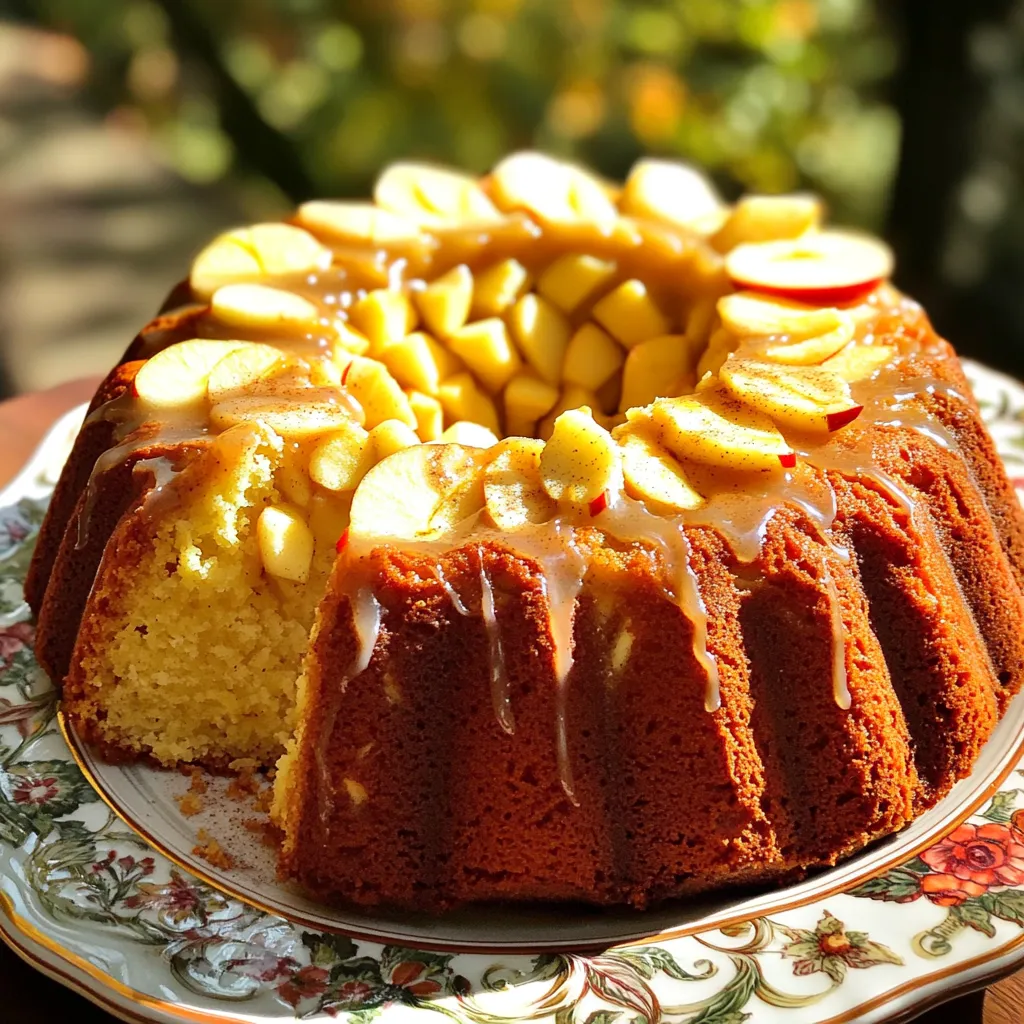 - 1 ½ cups all-purpose flour - 1 teaspoon baking powder - ½ teaspoon baking soda - ½ teaspoon salt - 1 teaspoon ground cinnamon - ½ teaspoon ground nutmeg - ½ cup unsalted butter, softened - 1 cup granulated sugar - 2 large eggs - ½ cup apple cider - 1 tablespoon vanilla extract - 1 cup finely diced apples (like Granny Smith or Honeycrisp) - For the glaze: - 1 cup powdered sugar - 2 tablespoons apple cider - 1 tablespoon milk - ¼ teaspoon cinnamon This recipe blends sweet apples and warm spices. The dry ingredients create a strong base for the cake. I use all-purpose flour for the best texture. Baking powder and baking soda help the cake rise well. A pinch of salt brings out the flavors. Ground cinnamon and nutmeg add that cozy fall taste. In the wet ingredients, I combine softened butter and sugar. This mix makes the cake light and sweet. Eggs bring richness and help bind the cake. Apple cider adds moisture and flavor. A touch of vanilla gives a warm aroma. The additional ingredients are where the magic happens. Finely diced apples add texture and sweetness. For the glaze, I mix powdered sugar, apple cider, and milk. A hint of cinnamon ties it all together. This glaze adds a nice finish to the cake. First, preheat your oven to 350°F (175°C). This step warms the oven for the best bake. While the oven heats, grease and flour your bundt pan or loaf pan. Greasing helps the cake come out easily. Flouring adds another layer of protection against sticking. In a medium bowl, mix the dry ingredients. Combine 1 ½ cups of flour, 1 teaspoon of baking powder, ½ teaspoon of baking soda, ½ teaspoon of salt, 1 teaspoon of cinnamon, and ½ teaspoon of nutmeg. Set this mix aside. In a large bowl, beat ½ cup of softened butter and 1 cup of sugar together. Use an electric mixer for about 3-4 minutes until the mix is light and fluffy. Next, add 2 large eggs one at a time. Mix well after each egg. Stir in ½ cup of apple cider and 1 tablespoon of vanilla extract. Now, slowly fold in your dry mix until just combined. Be careful not to overmix. This keeps the cake light and fluffy. Gently add 1 cup of finely diced apples. This gives the cake a nice texture and flavor. Pour the batter into your prepared pan. Smooth the top with a spatula. Bake in your preheated oven for about 50-60 minutes. Check for doneness by inserting a toothpick into the center. If it comes out clean, your cake is ready. Let the cake cool in the pan for about 15 minutes. This helps it firm up. After that, transfer it to a wire rack to cool completely. While the cake cools, prepare your glaze. In a bowl, whisk together 1 cup of powdered sugar, 2 tablespoons of apple cider, 1 tablespoon of milk, and ¼ teaspoon of cinnamon. Mix until smooth. You can adjust the thickness by adding more sugar or cider. Once the cake is cool, drizzle the glaze over the top evenly. Let it set for a few minutes before slicing. Enjoy this tasty treat! - Ensuring the cake rises properly: Use fresh baking powder and soda. They help the cake rise. Make sure your butter is soft, but not melted. This adds air to the batter. - Avoiding overmixing: Mix the batter until just combined. Overmixing makes the cake dense. Gently fold in the diced apples at the end. - Testing for doneness: Insert a toothpick into the center of the cake. If it comes out clean, your cake is done. If it has batter on it, bake for a few more minutes. - Adjusting glaze consistency: If your glaze is too thick, add a little more apple cider. If it’s too thin, add more powdered sugar. Aim for a pourable yet thick glaze. - Tips for an even glaze application: Drizzle the glaze in a back-and-forth motion over the cooled cake. This helps cover every slice. - Garnishing suggestions: Top the cake with thin apple slices for a fresh look. A sprinkle of cinnamon adds warmth and color. - Serving recommendations: Serve slices on a decorative plate. Pair it with a scoop of vanilla ice cream for a delightful treat. {{image_2}} You can make this cake even better! Try adding nuts like walnuts or pecans. They give a nice crunch and extra flavor. You can also mix in raisins or dried cranberries. Both add sweetness and chewiness. These little changes make each bite fun and tasty. Want a gluten-free cake? No problem! Just swap the all-purpose flour for a gluten-free blend. Many stores offer these blends. They work well in most recipes. Be sure to check the package for the right amount. This way, everyone can enjoy a slice! If you need a dairy-free cake, it's easy to adjust. Use dairy-free butter and choose a milk alternative, like almond or oat milk. This keeps the cake moist and delicious without dairy. You won’t miss the butter or milk in this treat. It still tastes amazing! You can keep your Apple Cider Pound Cake at room temperature. Wrap it in plastic wrap. Place it in an airtight container. This keeps it fresh for up to three days. Avoid direct sunlight. If your kitchen is warm, consider refrigerating it. Refrigeration helps the cake last longer. Keep the cake in an airtight container. It can stay fresh for about a week. Just remember, the fridge can dry it out. So, eat it within a week for the best taste. Freezing is a great option if you want to save some cake. First, let the cake cool completely. Wrap it tightly in plastic wrap. Then, place it in a freezer-safe bag. You can freeze it for up to three months. When you’re ready to enjoy it, take it out of the freezer. Place it in the fridge overnight to thaw. If you need it fast, leave it at room temperature for a few hours. Your Apple Cider Pound Cake lasts about three days at room temp. In the fridge, it can last about a week. If you freeze it, it lasts for three months. Look for signs of spoilage. If the cake smells bad or has mold, throw it away. A dry texture can also mean it's time to toss it. Always check before enjoying your tasty treat! To check if the cake is done, use these signs: - The cake is golden brown on top. - A toothpick inserted in the center comes out clean. - The cake pulls away from the sides of the pan. You can test for doneness by inserting a toothpick in the center. If it comes out clean, your cake is ready. If there is batter on the toothpick, bake it a little longer. Yes, you can use different types of apples in this recipe. I recommend these apple varieties: - Granny Smith: They add a nice tartness. - Honeycrisp: They are sweet and juicy. - Fuji: They bring a firm texture and sweetness. Feel free to mix different apples for added flavor. Each type will give a unique taste to your cake. You can make this cake ahead of time with these tips: - Bake the cake and let it cool completely. - Wrap it tightly in plastic wrap or foil. - Store it at room temperature for up to three days. If you want to keep it longer, you can freeze it. Just thaw it overnight in the fridge before serving. This cake pairs well with many sides and drinks: - A scoop of vanilla ice cream. - Whipped cream on top. - A hot cup of spiced cider. - A drizzle of caramel sauce. These options will enhance the flavors of the cake and create a warm, cozy experience. This blog post shared a simple and fun way to make Apple Cider Pound Cake. We covered the key ingredients, step-by-step instructions, and helpful tips. You learned about flavor variations and storage options to keep your cake fresh. Finally, I answered common questions you might have. With these steps, you can enjoy a delicious cake for any occasion. Now, grab your ingredients and start baking! You will love the results.