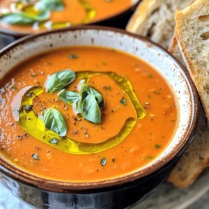 - 2 cans (28 oz each) whole peeled tomatoes - 1 medium onion, chopped - 4 cloves garlic, minced - 2 cups vegetable broth - 1 tablespoon olive oil - 1 teaspoon sugar (to balance acidity) - 1 teaspoon dried oregano - 1 teaspoon salt (adjust to taste) - 1/2 teaspoon black pepper - 1 cup fresh basil leaves, loosely packed - 1/2 cup heavy cream (or coconut cream for a dairy-free option) I love using whole peeled tomatoes for this soup. They add rich flavor and texture. The fresh basil leaves brighten the dish and give it a lovely aroma. Vegetable broth is key for depth, but you can also use chicken broth if you prefer. Chopping the onion and mincing the garlic really builds the base of flavor. Olive oil adds some richness, while sugar helps balance the natural acidity of the tomatoes. Dried oregano, salt, and black pepper round out the taste perfectly. - Sugar to balance acidity - Olive oil for flavor - Seasonings (oregano, salt, pepper) You might want to add a little extra sugar if the soup tastes too tart. Olive oil is not just for cooking; it also boosts the flavor. Feel free to add more herbs or spices based on your taste. - Slow cooker - Immersion blender - Measuring cups and spoons A slow cooker is essential for this recipe. It lets the flavors blend beautifully over time. An immersion blender makes it easy to purée the soup to your liking. Measuring cups and spoons help ensure that each ingredient is just right. Start by chopping one medium onion and mincing four cloves of garlic. The onion adds sweetness and depth. The garlic brings a lovely aroma. After that, measure and gather all your ingredients. You will need two cans of whole peeled tomatoes, two cups of vegetable broth, one tablespoon of olive oil, one teaspoon of sugar, one teaspoon of dried oregano, one teaspoon of salt, and half a teaspoon of black pepper. Don't forget the star of the dish: one cup of fresh basil leaves and half a cup of heavy cream, or use coconut cream for a dairy-free option. Now, combine all the ingredients in the slow cooker. Pour in the tomatoes with their juice. Add the chopped onion, minced garlic, vegetable broth, olive oil, sugar, oregano, salt, and black pepper. Stir gently to mix everything well. Cover the slow cooker and set it to low for 6 to 8 hours or high for 3 to 4 hours. Cooking it on low makes the flavors blend beautifully, while high cooking saves time. Once the cooking time is up, it’s time for the fresh basil. Add the basil leaves to the soup, and grab your immersion blender. Blend the soup until it reaches the texture you want. If you like it chunkier, blend just half. After blending, stir in the heavy cream or coconut cream. Taste and adjust the seasoning if needed. Let it heat for another 10 to 15 minutes on low. Now, you’re ready to serve this warm, tasty Tomato Basil Soup! To get the best taste, adjust your seasoning. Start with salt and pepper. You can taste the soup before serving. If it needs more flavor, add a pinch of salt or pepper. Balancing acidity is key. Add a teaspoon of sugar to smooth out the sharpness of the tomatoes. This small step makes a big difference. You can choose between chunky or smooth soup. If you like a chunky texture, blend just half of the soup. For a creamy consistency, blend it all. Use an immersion blender for the best results. It makes blending easy and quick. Make sure to blend until you reach your desired texture. Garnishing is important for a great look. Add fresh basil leaves on top of each bowl. A drizzle of olive oil adds shine and flavor. Serve with crusty bread to complete the meal. The bread soaks up the soup and makes it even better. Enjoy the colors and textures on your plate! {{image_2}} You can easily make this soup fit your needs. For a dairy-free option, use coconut cream instead of heavy cream. This swap gives the soup a rich texture without dairy. If you're vegan, simply skip the cream altogether. The soup remains tasty with just the tomatoes and herbs. For a fresher taste, consider using fresh tomatoes instead of canned ones. You will need about 4 pounds of ripe tomatoes for the same flavor. Another option is to add more herbs. Try thyme or parsley for an extra layer of flavor. These herbs work well with the basil and create a complex taste. This soup pairs nicely with salads or sandwiches. A simple green salad or a grilled cheese can complement the soup well. You can also transform the soup into a pasta sauce. Just blend it a little less and serve it with your favorite pasta. This gives you a new way to enjoy the same great flavors. To store your soup, let it cool first. Transfer it to an airtight container. It will stay fresh in the fridge for about 3 to 5 days. For longer storage, you can freeze it. Use freezer-safe bags or containers. Make sure to leave some space for expansion. The soup can last up to 3 months in the freezer. When reheating your soup, the stovetop is best. Pour the soup into a pot. Heat it over medium-low heat. Stir it often to prevent sticking. If you want to use the microwave, place it in a microwave-safe bowl. Heat it in short bursts, stirring in between. If the soup is too thick, add a splash of broth or water to adjust the consistency. In the fridge, your soup lasts about 3 to 5 days. If you see any signs of spoilage, like off smells or mold, it's best to throw it out. Always trust your senses when it comes to food safety. If it looks or smells wrong, it's better to be safe than sorry. Cooking slow cooker tomato basil soup takes 6-8 hours on low or 3-4 hours on high. The low setting lets the flavors blend well. The high setting cooks it faster, but you may lose some depth in flavor. I often choose the low setting. It gives me time to enjoy my day while the soup cooks. Yes, you can use fresh tomatoes! To replace canned tomatoes, use about 10-12 medium fresh tomatoes. First, you need to blanch and peel them. Cut them into quarters and add them to the slow cooker. This method gives the soup a bright and fresh taste. Remember that fresh tomatoes can vary in flavor, so taste as you go! Tomato basil soup pairs well with many dishes. Here are some great ideas: - Grilled cheese sandwiches for a classic combo. - Crusty bread to soak up the soup. - Salads for a light and fresh side. - Pasta for a heartier meal. Choose what you love most. Each option adds a nice touch to your meal! This guide shows you how to make delicious slow cooker tomato basil soup. You learned about the key ingredients, kitchen tools, and step-by-step instructions. We also shared tips to enhance flavor and texture. Dietary variations and storage tips help you adapt the recipe to your needs. Enjoy crafting this comforting soup using fresh ingredients and simple techniques. You can impress guests or simply treat yourself. Remember, cooking is fun and rewarding! Dive in and savor each spoonful of your creation.