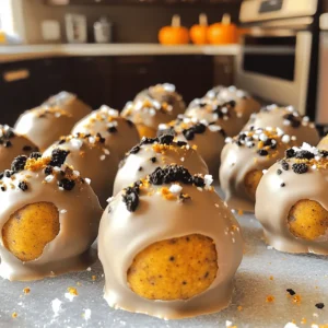 Here’s what you need to make Pumpkin Spice Oreo Truffles: - 1 package (15.25 oz) Pumpkin Spice Oreo cookies - 8 oz cream cheese, softened - 1 teaspoon vanilla extract - 1 cup white chocolate chips - 1 teaspoon pumpkin spice blend - 1 tablespoon coconut oil (optional for melting chocolate) - A pinch of sea salt - Extra crushed Oreo cookies for garnish (optional) Each ingredient plays a key role in flavor and texture. The Pumpkin Spice Oreo cookies bring that warm, seasonal taste. The cream cheese adds a rich creaminess that balances the sweetness. Vanilla extract enhances all the flavors, making every bite delightful. White chocolate chips give a smooth coating that complements the spiced filling. The pumpkin spice blend adds depth and warmth. Coconut oil makes the melted chocolate smoother, but it’s optional. A pinch of sea salt helps to enhance the sweetness. If you want a bit of crunch, crushed Oreo cookies make a tasty garnish. Gather these ingredients, and you’ll be ready to create a fall treat that everyone will love! Start by taking your Pumpkin Spice Oreo cookies. Place them in a food processor. Pulse them until they turn into fine crumbs. This step is key for the best texture. Next, take a large bowl and combine the crumbs with the softened cream cheese and vanilla extract. Mix it well until you have a dough-like consistency. This mixture should be smooth and easy to work with. Now it’s time to shape your truffles. Use your hands to roll the mixture into small balls, about one inch in size. Make sure they are evenly sized for a nice look. Once formed, place the balls on a baking sheet lined with parchment paper. Keep them spaced apart, so they don’t stick together. Next, refrigerate the truffles for about 30 minutes. This will help them firm up and makes coating easier. While they chill, it’s time to melt the white chocolate. In a microwave-safe bowl, combine the white chocolate chips, pumpkin spice, and coconut oil if you choose to use it. Heat it in the microwave in 30-second bursts, stirring in between. This helps prevent burning. Once melted and smooth, take out the chilled truffles. Dip each one into the melted chocolate, making sure they are fully coated. Use a fork to lift them out and let any extra chocolate drip off. Place them back on the parchment-lined baking sheet. While the chocolate is still wet, sprinkle a pinch of sea salt and some crushed Oreo cookies on top. This adds great flavor and a nice crunch. Finally, chill the truffles again for another 30 minutes to let the chocolate fully set. To soften cream cheese, take it out of the fridge. Let it sit at room temperature for about 30 minutes. You can also microwave it for about 10 seconds. Just make sure it doesn’t get too warm. When rolling truffles, keep your hands slightly damp. This helps the mixture not stick. Roll them gently into balls about one inch wide. Don’t worry if they aren’t perfect; they will still taste great! To melt white chocolate without burning, use a microwave-safe bowl. Heat the chocolate in 30-second bursts. Stir after each interval until smooth. Never rush this step; slow and steady wins. Adding a tablespoon of coconut oil to the chocolate helps it melt smoothly. The oil gives it a nice shine too. If you don’t have coconut oil, that’s okay. The truffles will still taste amazing! For extra flair, consider toppings like crushed nuts or sprinkles. These add a nice crunch and color. You can also use different types of chocolate for coating. Dark chocolate gives a rich taste, while milk chocolate adds sweetness. Using extra crushed Oreo cookies as a garnish is a fun way to tie in the flavor. Just sprinkle them on while the chocolate is still wet. This makes your truffles look beautiful and taste even better! {{image_2}} You can change up the flavor of your Pumpkin Spice Oreo truffles. Try using different Oreo cookies. For example, golden Oreos add a fun twist. They make the truffles taste light and sweet. You can also mix in a splash of orange zest. This adds a fresh, zesty flavor that brightens the truffles. It’s a simple way to make your treats unique and exciting. The coating can change the whole feel of your truffles. You can use dark chocolate instead of white chocolate. Dark chocolate gives a rich taste that pairs well with pumpkin spice. If you want something fun, try candy melts or chocolate bark. These options come in many colors and flavors. They can make your truffles stand out. Just melt them like you do with white chocolate for easy coating. You can make these truffles fit different diets. For gluten-free options, use gluten-free Oreo cookies. They work just as well and taste great. If you want vegan truffles, swap out cream cheese for a vegan cream cheese. You can also use nut butter or coconut cream. This way, everyone can enjoy these tasty treats. Making simple swaps helps you cater to many dietary needs without losing flavor. To keep your Pumpkin Spice Oreo Truffles fresh, store them in the fridge. Place them in an airtight container. This will help them stay moist and tasty. Make sure to separate layers with parchment paper to avoid sticking. If you want to keep them longer, freezing is a great option. Place the truffles in a single layer on a baking sheet. Once frozen, transfer them to a freezer-safe bag. They will stay good for up to three months in the freezer. To thaw, just take them out and let them sit at room temperature for about 30 minutes. In the fridge, these truffles can last about one week. After that, they may lose their taste or texture. Look for signs of spoilage. If you notice a strange smell or change in color, it's best to toss them out. Keeping an eye on your treats will ensure you enjoy them at their best! Yes, you can make these truffles ahead of time. They taste even better after resting. For the best results, prepare the truffles and chill them. Store them in an airtight container in the fridge. They can stay fresh for up to a week. You can also freeze them for up to a month. Just make sure to let them thaw in the fridge before serving. If you don't have cream cheese, try using mascarpone cheese. It offers a creamy texture and mild flavor. Another option is Greek yogurt. It will give a tangy taste and a bit less creaminess. Silken tofu is also a great vegan choice. Blend it until smooth for a similar texture. To balance the sweetness, try reducing the amount of white chocolate. You can also add a pinch of sea salt to enhance the flavors. If you want a less sweet truffle, mix in some unsweetened cocoa powder. This will give a nice depth without adding extra sugar. These Pumpkin Spice Oreo truffles are fun to make and delicious to eat. You can shape the cookie mixture into truffles, coat them in white chocolate, and add your favorite toppings. Don't forget the tips for texture and melting chocolate. You can also try different flavors, storage methods, and dietary options. Remember, these treats can be made ahead and adjusted to your taste. Enjoy creating your own sweet twist on this fall favorite!