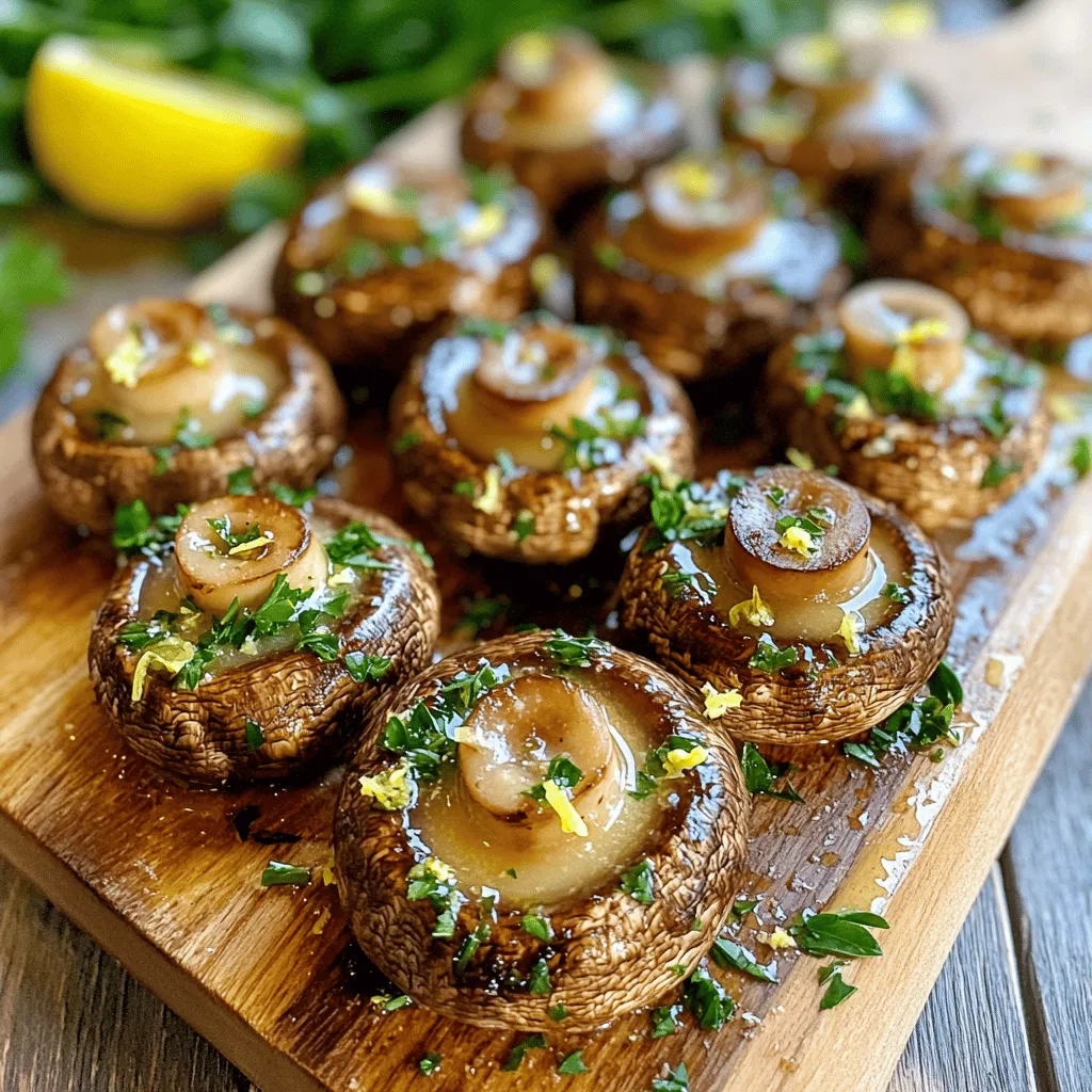 To make Air Fryer Garlic Butter Mushrooms, you need fresh and simple ingredients. Here’s what you will need: - 12 oz (340g) fresh button mushrooms, cleaned and stems trimmed - 4 tablespoons unsalted butter, melted - 4 cloves garlic, minced - 2 tablespoons fresh parsley, chopped - 1 teaspoon dried thyme - 1 teaspoon salt - ½ teaspoon black pepper - Zest of 1 lemon Each ingredient plays a key role. The mushrooms give a soft and earthy flavor. The butter adds richness and the garlic brings a nice aroma. The herbs, like parsley and thyme, add freshness. Lemon zest brightens the dish and balances the flavors. This mix creates a tasty side dish that complements many meals. First, set your air fryer to 375°F (190°C). Preheating helps the mushrooms cook evenly. This step is crucial for achieving that perfect texture. In a large bowl, mix these ingredients: - 4 tablespoons unsalted butter, melted - 4 cloves garlic, minced - 2 tablespoons fresh parsley, chopped - 1 teaspoon dried thyme - 1 teaspoon salt - ½ teaspoon black pepper - Zest of 1 lemon Stir well until everything combines. The smell of garlic and butter will make your kitchen feel warm and inviting. Add 12 oz (340g) of fresh button mushrooms to the garlic butter mix. Toss them gently until every mushroom is coated. This step ensures that every bite bursts with flavor. Place the coated mushrooms in the air fryer basket in one layer. If your basket is small, cook in batches. Air fry for 8-10 minutes. Shake the basket halfway through to help them brown evenly. When they are done, they should look golden and tender. Transfer your mushrooms to a serving dish. You can add extra fresh parsley for color. Serve them warm, and they make a great side dish. Try pairing them with grilled meats or pasta for a tasty meal. For the best flavor, I recommend using fresh button mushrooms. They are tender and soak up the garlic butter well. Look for mushrooms that are firm and free from dark spots. You can also try cremini or portobello for a richer taste. Remember to clean them gently with a damp cloth. Avoid soaking them in water; they absorb it and lose flavor. Set your air fryer to 375°F (190°C). This temperature helps the mushrooms cook evenly. I suggest air frying them for 8 to 10 minutes. Halfway through, shake the basket to mix them up. This way, they become golden and tender all around. Keep an eye on them to prevent overcooking. To boost the taste, add lemon zest and fresh herbs. The lemon gives a nice brightness. Fresh parsley adds color and freshness. You can also mix in grated cheese for extra richness. If you like heat, sprinkle in red pepper flakes. These small changes make a big difference in flavor. Enjoy exploring different tastes! {{image_2}} You can make these mushrooms even more delicious by adding cheese. Cheese melts nicely and adds a creamy texture. Try adding a sprinkle of grated Parmesan or shredded mozzarella. Mix the cheese into the garlic butter before coating the mushrooms. The cheese will add a savory bite that many people love. For those who enjoy a little heat, try a spicy garlic butter version. You can add red pepper flakes to the garlic butter mixture. Start with a pinch and taste it. If you want it spicier, add more! The heat balances well with the mushrooms’ earthiness. This version brings a new layer of flavor that excites the taste buds. You can easily make these mushrooms a heartier dish. Add other veggies like bell peppers or zucchini. Chop them into small pieces and toss them in with the mushrooms. You can also throw in some spinach for color and nutrition. These add-ins make your dish more colorful and full of different flavors. This way, you can enjoy a tasty, veggie-packed side dish. After enjoying your air fryer garlic butter mushrooms, you can store leftovers in the fridge. Place them in an airtight container. They will stay fresh for up to three days. Make sure to let them cool first before sealing. This helps keep their flavor intact. If you want to save your mushrooms for later, freezing is a good option. Use a freezer-safe bag or container. First, let the mushrooms cool completely. Then, spread them in a single layer on a baking sheet. Freeze for about two hours. After that, transfer them to your bag or container. They can last up to three months in the freezer. To reheat your garlic butter mushrooms, there are a few easy methods. You can use the air fryer again. Preheat it to 350°F (175°C). Cook the mushrooms for about 4-5 minutes until warm. Alternatively, you can reheat them in a skillet over medium heat. Stir them often until heated through. Enjoy them warm for the best flavor! Yes, you can use many types of mushrooms. Varieties like cremini, shiitake, or portobello work well. Each type brings its own flavor and texture. For example, portobello mushrooms give a meatier bite. Cremini mushrooms add a nice earthy taste. Feel free to mix different types for more depth. To make these mushrooms vegan, swap the butter for a plant-based alternative. Use vegan butter or olive oil for a healthy twist. You can also add a splash of soy sauce for extra umami flavor. The garlic and herbs will still shine through in your dish. Garlic butter mushrooms pair well with many dishes. They are great with steak, chicken, or fish. You can also serve them over pasta or rice. They make a tasty topping for pizzas or grain bowls. Their rich flavor complements simple salads, too. Yes, you can cook these mushrooms in a pan. Heat butter in a skillet over medium heat. Add the coated mushrooms and sauté them for about 8-10 minutes. Stir them often for even cooking. You can also roast them in the oven at 400°F (200°C) for 15-20 minutes. This post covered how to make garlic butter mushrooms with an air fryer. We listed the key ingredients, shared step-by-step instructions, and offered useful tips. You also learned about tasty variations and how to store leftovers. Garlic butter mushrooms are easy to make and very delicious. You can adapt this recipe to fit your tastes. Enjoy trying different flavors and pairings, and don't be afraid to experiment. Happy cooking!