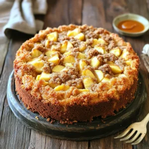 - 2 medium apples, peeled, cored, and diced - 1 teaspoon lemon juice - 2 cups all-purpose flour - 1 ½ cups granulated sugar, divided - 1 tablespoon baking powder - ½ teaspoon baking soda - ½ teaspoon salt - 1 teaspoon ground cinnamon - ½ cup unsalted butter, softened - 2 large eggs - 1 teaspoon vanilla extract - 1 cup buttermilk The main ingredients for the apple streusel coffee cake create a soft and moist texture. Apples add natural sweetness and flavor. Lemon juice keeps the apples fresh and bright. Flour, sugar, and baking powder help the cake rise and hold its shape. Eggs and butter give richness. - ½ cup all-purpose flour - ½ cup brown sugar - 1 teaspoon ground cinnamon - ¼ cup unsalted butter, melted The streusel topping adds a sweet, crunchy layer. Flour and brown sugar form the base. Cinnamon gives warmth and spice. Melted butter binds everything together, creating a delicious crumb. - 1 cup chopped pecans or walnuts Adding nuts to your coffee cake gives it extra texture and flavor. Pecans and walnuts work well with apples. They add a lovely crunch and richness. Feel free to skip them if you prefer a nut-free cake. First, set your oven to 350°F (175°C). This is the perfect temperature for our coffee cake. Next, grease and flour a 9x13-inch baking pan. You can also use parchment paper for easy removal later. Now, take two medium apples. Peel, core, and dice them into small pieces. Toss the apples with one teaspoon of lemon juice in a bowl. This keeps them fresh and bright. In another large bowl, whisk together two cups of flour, one cup of granulated sugar, baking powder, baking soda, salt, and one teaspoon of cinnamon. Mixing these dry ingredients ensures they blend well in the batter. In a separate bowl, mix half a cup of softened unsalted butter with the remaining half cup of granulated sugar. Beat until it looks light and fluffy. This step adds air to your batter. Next, add two large eggs, one at a time. Mix well after each egg. Finally, stir in one teaspoon of vanilla extract for that sweet flavor. Now, it's time to bring it all together. Alternately add the dry mixture and one cup of buttermilk to the butter mixture. Start and end with the dry ingredients. Mix until just combined. Be careful not to overmix; this keeps your cake tender. Gently fold in the diced apples and chopped nuts if you want some crunch. For the streusel topping, combine half a cup of flour, half a cup of brown sugar, and one teaspoon of cinnamon in a small bowl. Add a quarter cup of melted butter and mix until crumbly. This topping adds a sweet crunch. Pour the batter into the prepared pan and smooth the top with a spatula. Sprinkle the streusel evenly over the batter. Now, place the pan in your preheated oven. Bake for 35 to 40 minutes. To check if it’s done, insert a toothpick into the center. If it comes out clean, your cake is ready! Let it cool in the pan for 10 minutes. Then, transfer it to a wire rack. This helps it cool evenly. Enjoy this warm or at room temperature! To get a soft and fluffy cake, use room-temperature ingredients. This includes butter, eggs, and buttermilk. Mixing the butter and sugar until light and fluffy helps add air. Be gentle when combining wet and dry ingredients. Overmixing can make the cake dense. Spice up the flavor with a pinch of nutmeg or ginger. You can also use different apples, like Granny Smith or Honeycrisp, for a unique taste. If you want a nutty crunch, add chopped pecans or walnuts. You can even try a swirl of caramel for extra sweetness. Store leftover cake in an airtight container. This keeps it fresh for up to three days on the counter. If you want to keep it longer, wrap it in plastic wrap and freeze it. It will stay good for about three months. When ready to eat, just thaw it at room temperature. {{image_2}} You can switch up the apples for other fruits. Peaches add a sweet, juicy twist. Berries like blueberries or raspberries give a nice tart flavor. If you use berries, reduce sugar slightly. This way, you keep the balance of sweetness and tartness. Each fruit brings its unique taste to the cake. It's fun to experiment! To make this cake gluten-free, use a gluten-free flour blend. Many brands work well for baking. Just ensure it has a good mix of starches and proteins. Also, check that your baking powder is gluten-free. The rest of the ingredients usually fit into a gluten-free diet. This way, everyone can enjoy a slice! If you're looking for a vegan option, swap eggs for flax eggs. Mix one tablespoon of flaxseed meal with two and a half tablespoons of water. Let it sit until thick. For buttermilk, combine plant milk with vinegar or lemon juice. Use coconut oil instead of butter for the fat. These swaps keep the cake moist and delicious! Store your apple streusel coffee cake at room temperature for up to three days. Keep it in an airtight container to maintain moisture. If your home is warm, it’s best to refrigerate the cake. It can last up to a week in the fridge. However, the cake may dry out a bit. Always wrap it tightly in plastic wrap or foil. You can freeze this coffee cake for up to three months. Cool the cake completely before wrapping it. Use plastic wrap and then aluminum foil to protect it from freezer burn. Label the package with the date. When you’re ready to enjoy it, thaw in the fridge overnight or at room temperature for a few hours. To reheat, preheat your oven to 350°F (175°C). Place the cake in the oven for about 10-15 minutes. This warms it through and revives the flavors. You can also use the microwave for quick reheating. Heat a slice for about 20-30 seconds, but the oven method is best for taste. Enjoy it warm for the best experience! Yes, you can use different apples. I suggest tart apples like Granny Smith or Honeycrisp. They add a nice balance to the sweet cake. If you want a sweeter taste, try Fuji or Gala apples. Just remember, different apples will change the flavor a bit. To check if the cake is done, insert a toothpick into the center. If it comes out clean, the cake is ready. If there is wet batter, it needs more time. Keep an eye on it after about 30 minutes. Baking times may vary based on your oven. If you don't have buttermilk, you can make your own. Mix 1 cup of milk with 1 tablespoon of vinegar or lemon juice. Let it sit for about 5 minutes. You can also use yogurt or milk mixed with sour cream for a similar effect. This coffee cake stays fresh for about 3 days at room temperature. If you store it in an airtight container, it can last up to a week in the fridge. For longer storage, freeze it for up to 3 months. Just thaw it in the fridge before serving. In this blog post, we explored the key ingredients for apple streusel coffee cake and detailed the steps to make it. We included tips for texture and flavor, plus different variations and storage methods. Remember, this cake is not just for breakfast; it’s great for any time. Enjoy crafting your cake and don’t be afraid to experiment. Happy baking!