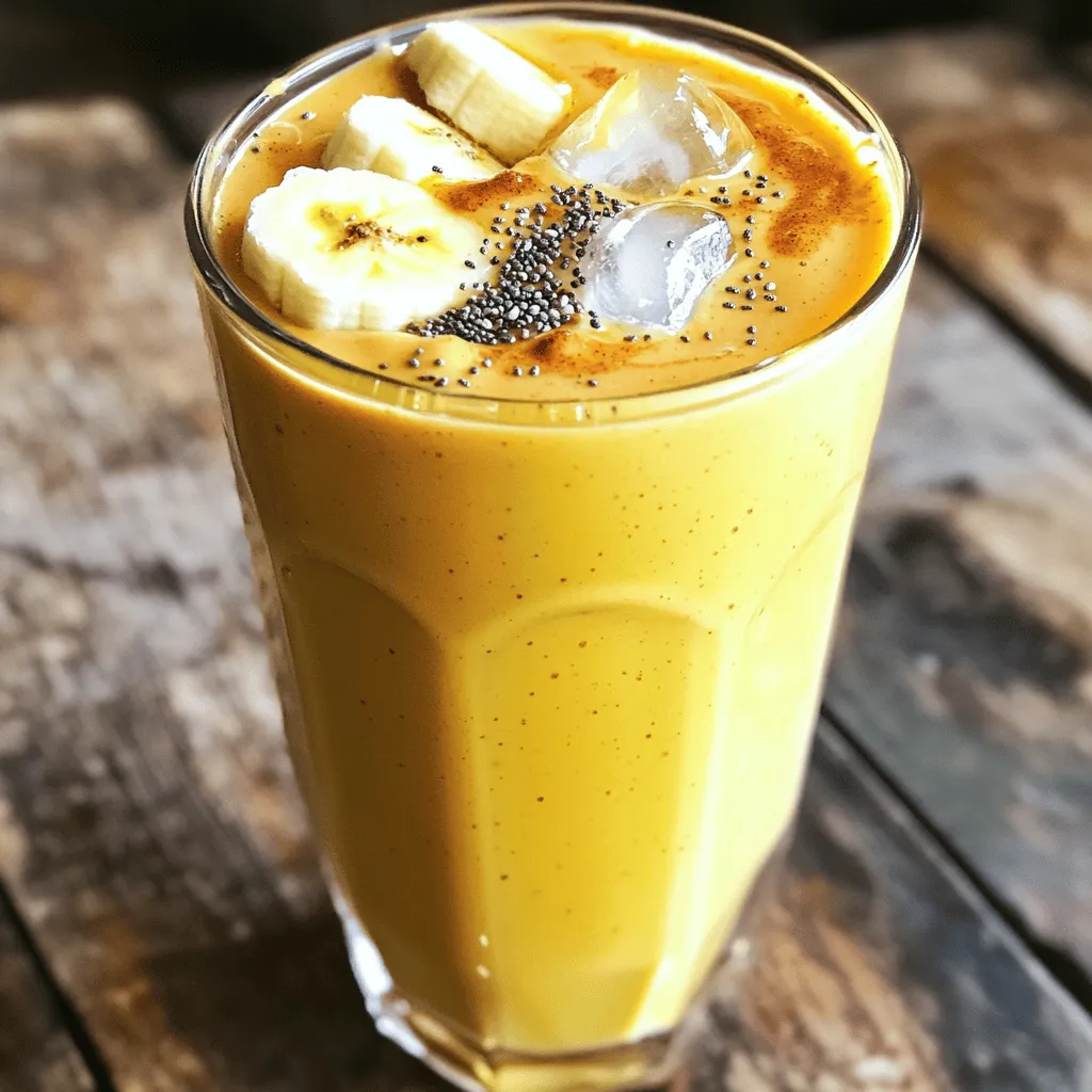 - 1 ripe banana - 2 tablespoons natural peanut butter - 1 cup unsweetened almond milk (or any milk of choice) - 1 scoop vanilla protein powder (plant-based or whey) - 1 tablespoon chia seeds - 1 teaspoon honey (optional for sweetness) - A pinch of cinnamon - Ice cubes (optional, for a thicker texture) Gather these simple items before you start. A ripe banana gives natural sweetness and creaminess. Use two tablespoons of natural peanut butter for a rich flavor. Almond milk is my go-to, but any milk you love works great. The protein powder adds a boost of nutrition. Choose vanilla to match the banana. Chia seeds are tiny but mighty. They add fiber and help keep you full. If you like it sweeter, add honey, but it’s not a must. A pinch of cinnamon brings warmth and depth to this drink. For a thicker texture, toss in some ice cubes. This smoothie is flexible, so feel free to mix and match based on your taste. Now, let's blend it all together! 1. Start by peeling the ripe banana. Break it into small chunks. 2. In a blender, combine the banana chunks, natural peanut butter, almond milk, protein powder, chia seeds, and a pinch of cinnamon. 3. If you like a colder and thicker smoothie, add some ice cubes. 1. Blend all the ingredients on high speed. Keep blending until you have a smooth and creamy mix. 2. Stop the blender and taste your smoothie. If you want it sweeter, add honey. Blend again for a few seconds to mix. 1. Pour the smoothie into a tall glass. Enjoy it right away for the best taste and creaminess. 2. For a fun twist, you can top it with extra chia seeds or banana slices. This makes it look pretty too! To get the perfect texture, use a ripe banana. A ripe banana makes the smoothie creamy. Add ice cubes if you want it thicker. If you prefer a smoother drink, blend longer. Scrape the sides of the blender to mix all the ingredients well. This ensures a silky-smooth result. If your smoothie tastes too bland, add honey or more banana. Start with a teaspoon of honey. Blend and taste again. You can always add more honey if needed. This way, you control the sweetness to match your taste. Remember, ripe bananas also add natural sweetness. Use a high-speed blender for the best results. A strong blender breaks down the ingredients quickly. If you have a less powerful blender, blend in stages. Start with the liquids first, then add the solids. This helps everything mix better. Make sure your blender is clean for the best flavor. {{image_2}} You can switch the peanut butter for other nut butters. Almond butter offers a nutty taste. Cashew butter is creamy and sweet. Sunflower seed butter is a great choice for allergies. Each nut butter brings its own flavor and health benefits. Experiment to find your favorite. You can add many fruits to the smoothie. Frozen berries add sweetness and color. Spinach or kale boosts nutrition without changing the taste. Try mango for a tropical twist. Each fruit adds vitamins and makes the smoothie fun. Mix and match to discover new flavors. Choosing the right protein powder is key. Plant-based powders are great for vegan diets. Whey protein is popular for muscle recovery. Look for flavors that match your taste, like chocolate or vanilla. The right powder can enhance the smoothie’s flavor and nutrition. Test different types to see what you prefer. Store any leftover smoothie in an airtight container. You want to keep it fresh. Place it in the fridge right after making it. It will stay good for about one day. When you are ready to drink it again, shake or stir well. This helps mix any settled ingredients. You can freeze your smoothie for later. Pour it into ice cube trays or freezer-safe bags. This way, you can grab a portion whenever you want. To use, thaw the smoothie overnight in the fridge. You can also blend it again for a fresh taste. In the fridge, your smoothie lasts about 24 hours. In the freezer, it can last up to three months. Just remember, the sooner you drink it, the better the taste and texture will be! Yes, this smoothie is gluten-free. All the ingredients listed are naturally free from gluten. The peanut butter, banana, almond milk, protein powder, chia seeds, and honey do not contain gluten. Always check labels if you use store-bought items to confirm they are gluten-free. Absolutely! To make this smoothie vegan, simply use plant-based protein powder. Ensure your peanut butter is also free from animal products. Replace honey with maple syrup or agave nectar for sweetness. All other ingredients are already vegan-friendly. This smoothie offers many health benefits. It provides protein from the peanut butter and protein powder, which helps build muscle. Bananas add potassium, good for heart health. Chia seeds are packed with fiber, aiding digestion. Almond milk is low in calories and rich in vitamins. Yes, you can use various milk types. Cow’s milk will add creaminess and protein. Soy milk is a great option for extra protein. Coconut milk gives a tropical flavor. Each milk option changes the taste and texture slightly, so choose what you enjoy best. This smoothie recipe combines simple ingredients for great taste and nutrition. You learned step-by-step how to prepare it and tips for perfect texture. Variations let you customize your drink to fit your taste. Remember to store leftovers properly for later enjoyment. Smoothies can be healthy and fun. Try new mixtures to find what you love best. Keep experimenting and enjoy your delicious creations!