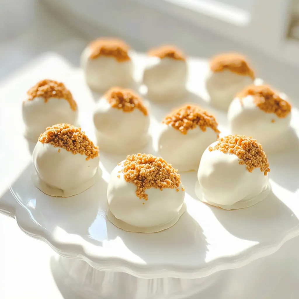 To make Biscoff cookie butter truffles, you need some simple yet delicious ingredients. Each one plays a key role in creating that rich and delightful flavor. Here’s what you’ll need: - 1 cup Biscoff cookie crumbs - ½ cup creamy Biscoff cookie butter - ¼ cup cream cheese, softened - 1 teaspoon vanilla extract - ½ cup white chocolate chips - 1 tablespoon coconut oil - Extra cookie crumbs for coating Each ingredient brings something special to the mix. The Biscoff cookie crumbs form the base, giving a nice crunch. The creamy Biscoff cookie butter adds that smooth, sweet taste we all love. Cream cheese helps bind everything together, making it rich and creamy. Vanilla extract adds a warm note. White chocolate chips and coconut oil create a sweet coating that makes the truffles shine. Lastly, extra cookie crumbs coat the outside, adding texture and flavor. Gather all these ingredients before you start. This way, you’ll have everything at your fingertips. It makes the process smooth and fun! Start by gathering your ingredients. In a big mixing bowl, combine: - 1 cup Biscoff cookie crumbs - ½ cup creamy Biscoff cookie butter - ¼ cup cream cheese, softened - 1 teaspoon vanilla extract Mix everything well until smooth. You want a dough-like consistency. If the mix feels too soft, add a bit more cookie crumbs. Once well mixed, cover the bowl and refrigerate for about 30 minutes. This helps the mixture firm up. A firmer mix makes it easier to shape the truffles. After chilling, it’s time to shape the truffles. Scoop out small portions, about 1 inch wide. Roll these portions into balls using your hands. Place each ball on a parchment-lined baking sheet. Now, let’s prepare the coating. In a microwave-safe bowl, combine: - ½ cup white chocolate chips - 1 tablespoon coconut oil Heat the mix in 30-second intervals, stirring in between. Keep heating until the chocolate melts smoothly. Next, dip each truffle into the melted white chocolate. Let any excess chocolate drip off. Roll the truffles in extra cookie crumbs for a nice finish. Return the truffles to the baking sheet and chill them again for about 30 minutes. This sets the chocolate coating. Enjoy the delicious Biscoff flavor! Chilling the mixture is key for great truffles. After mixing the ingredients, refrigerate for 30 minutes. This makes the dough easier to shape. For rolling uniform balls, use a small cookie scoop. Aim for one-inch portions. This helps keep all your truffles the same size. To get a smooth coating, melt the white chocolate with coconut oil. Stir frequently as you heat. This prevents the chocolate from burning. When you dip each truffle, let the excess chocolate drip off. For alternative coatings, try crushed nuts or colorful sprinkles. Both add fun textures. These truffles shine on a nice platter. Pair them with coffee or tea for a cozy treat. For a special touch, sprinkle extra cookie crumbs on top. You can also place them in cute candy bags for gifts. Enjoy the delight of Biscoff flavor with friends! {{image_2}} You can easily change the taste of your Biscoff cookie butter truffles. Adding crushed nuts gives a nice crunch. Walnuts or pecans work well. You can also try different flavors. For example, consider adding a dash of cinnamon or a hint of sea salt for extra depth. Using dark or milk chocolate can change the vibe too. Dark chocolate adds richness, while milk chocolate brings sweetness. Choose your coating based on your taste. Mixing flavors keeps things fun and fresh! If you need vegan options, you can swap cream cheese with vegan cream cheese. Use dairy-free chocolate for coating as well. This way, everyone can enjoy these treats. For those needing gluten-free choices, make sure to use gluten-free cookie crumbs. Many brands offer gluten-free Biscoff cookies. This will keep the recipe safe for all diets. You can adapt the truffles for different occasions. For parties, make smaller truffles. They are bite-sized and easy to share. If you want to make them special for gifts, use pretty boxes. To keep them fresh, store in an airtight container in the fridge. They last up to a week. You can also freeze them. Just wrap each truffle in plastic wrap. When you're ready, let them thaw in the fridge. Enjoy your tasty treats any time! To keep your Biscoff cookie butter truffles fresh, store them in the fridge. Place them in an airtight container. This method keeps them moist and flavorful. They will stay good for about one week. If you want to save some for later, freezing works great. First, place the truffles in a single layer on a baking sheet. Freeze them for about one hour until they are firm. Then transfer the truffles to a freezer-safe bag. Be sure to remove as much air as you can. They can last up to three months in the freezer. To thaw, simply take them out of the freezer and let them sit at room temperature for about 30 minutes. This way, they will regain their creamy goodness. Enjoy your truffles even after a long time! Yes, you can use crunchy Biscoff cookie butter. The main difference is texture. Crunchy cookie butter will add a fun, crispy bite. It also changes the truffles' smoothness. If you enjoy a bit of crunch, go for it! Truffles are ready when they feel firm to the touch. You can gently press on one. If it holds its shape, it's set. The chilling time is key. Aim for about 30 minutes in the fridge. This helps them stay solid when you bite in. Absolutely! You can use different cookies for the crumbs. Try graham crackers, Oreos, or even chocolate wafers. Each cookie gives a unique flavor. Just make sure to crush them finely, so they mix well. This lets you get creative with your truffles! In this post, I covered how to make delicious Biscoff truffles. We explored the key ingredients, from cookie crumbs to white chocolate. I provided clear steps to ensure you achieve the best texture and flavor. Remember to chill your mixture for easier shaping and rolling. Don’t forget to taste and experiment with different coatings or flavors. Enjoy your treats and feel free to share these tips with friends for any occasion! You’ll impress everyone with your homemade creations.