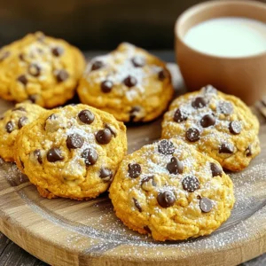 To make Pumpkin Oatmeal Chocolate Chip Cookies, you need the right mix of ingredients. Each one serves a purpose and adds to the flavor and texture. Here’s what you will need: - 1 cup pumpkin puree - ½ cup brown sugar, packed - ½ cup granulated sugar - ½ cup unsalted butter, softened - 1 large egg - 1 teaspoon vanilla extract - 1 teaspoon baking soda - 1 teaspoon ground cinnamon - ½ teaspoon ground nutmeg - ¼ teaspoon ground ginger - ¼ teaspoon salt - 1 ½ cups rolled oats - 1 cup all-purpose flour - ½ cup semi-sweet chocolate chips Pumpkin puree gives the cookies a moist and chewy feel. The sugars add sweetness and help with browning. Softened butter makes the cookies rich and tender. The egg binds everything together, while vanilla brings in warmth. Baking soda helps the cookies rise. The spices like cinnamon, nutmeg, and ginger give a cozy flavor. Rolled oats add texture and heartiness, while the flour gives structure. Finally, chocolate chips are the stars that make every bite a delight. This mix of ingredients will create a lovely batch of cookies that are perfect for any occasion. 1. Start by preheating your oven to 350°F (175°C). This step is key for even baking. Line a baking sheet with parchment paper. This helps the cookies not stick. 2. In a large bowl, cream together the softened unsalted butter, brown sugar, and granulated sugar. Mix until it looks light and fluffy. This creates a nice base for your cookies. 3. Next, add in the pumpkin puree, large egg, and vanilla extract. Stir until the mixture is smooth. This adds moisture and flavor to your cookies. 4. In a separate bowl, whisk together the all-purpose flour, rolled oats, baking soda, ground cinnamon, ground nutmeg, ground ginger, and salt. This helps to evenly distribute the dry ingredients. 5. Gradually mix the dry ingredients into the wet mixture. Stir just until combined. Be careful not to overmix; this keeps the cookies soft. 6. Now fold in the semi-sweet chocolate chips. Make sure they are evenly spread throughout the dough. This will enhance each bite with chocolate goodness. 1. Use a tablespoon to drop rounded portions of dough onto the prepared baking sheet. Space them about 2 inches apart. You can flatten them slightly with a spoon if you want. 2. Bake the cookies in the preheated oven for 12-15 minutes. Watch for the edges to be lightly golden. This means they are ready. 3. When done, remove the cookies from the oven. Let them sit on the baking sheet for 5 minutes. This helps them firm up. 4. Finally, transfer the cookies to a wire rack to cool completely. This will give you the perfect texture for your treats. Enjoy the process, and soon you’ll have warm, tasty cookies to share! How to avoid overmixing Overmixing can ruin the texture of your cookies. When you add dry ingredients to the wet mix, stir gently. Stop as soon as you see no dry flour. This keeps the cookies soft and chewy. Ensuring even baking To get even baking, space your cookie dough about 2 inches apart on the baking sheet. This allows heat to flow freely around each cookie. Rotate the baking sheet halfway through baking for best results. Adding nuts or dried fruits You can make these cookies even better by adding nuts or dried fruits. Chopped walnuts or raisins work great. They add texture and taste, making each bite more exciting. Alternative spices for more depth If you want a twist, try adding different spices. A pinch of allspice or cloves can give your cookies a warm, cozy flavor. Play around with the spices to find your favorite mix. Using different chocolate varieties Switch up the chocolate chips for a new taste. Dark chocolate, milk chocolate, or even white chocolate can change the flavor profile. Mixing different varieties can create a fun chocolate surprise in every cookie. {{image_2}} You can easily make Pumpkin Oatmeal Chocolate Chip Cookies fit your diet. If you want a gluten-free option, use almond flour or coconut flour. Both work well with pumpkin. Just remember to check your flour for gluten-free labels. For those who prefer vegan cookies, swap the butter for coconut oil or vegan butter. Use a flax egg instead of a regular egg. To make a flax egg, mix one tablespoon of ground flaxseed with three tablespoons of water. Let it sit for five minutes to thicken. Let’s get creative with themes! For Halloween, add spooky decorations. Use orange and black sprinkles on top for a fun touch. You could also shape the cookies into pumpkins or ghosts. Kids love these festive treats! For holiday spice variations, try adding nutmeg and cloves. This will give your cookies a warm, cozy flavor. You can also mix in dried cranberries or pecans for a seasonal twist. Each bite will remind you of the holidays! To keep your pumpkin oatmeal chocolate chip cookies fresh, store them in an airtight container. This helps lock in moisture and keeps them soft. You can place parchment paper between layers to avoid sticking. Keep the cookies at room temperature for up to five days. If you want to save them longer, freezing is a great option. For freezing, let the cookies cool completely. Then, place them in a freezer-safe bag or container. Be sure to remove as much air as possible. They can last up to three months in the freezer. When you're ready to enjoy them, simply thaw at room temperature. To reheat your cookies, use the oven for the best results. Preheat the oven to 350°F (175°C). Place the cookies on a baking sheet and heat for about 5 minutes. This method helps maintain their chewy texture. You can also use a microwave, but be cautious. Heat them in short bursts of 10-15 seconds to avoid making them tough. Enjoy the warm, gooey chocolate chips! Can I use canned pumpkin instead of fresh? Yes, you can use canned pumpkin. It saves time and works well. Make sure to choose pure pumpkin, not pumpkin pie filling. Canned pumpkin gives a smooth texture and rich flavor. How do I make cookies chewier? To make cookies chewier, use more brown sugar than white sugar. Brown sugar has more moisture, which helps. You can also chill the dough before baking. This slows the spread and keeps them thick. Can I substitute the chocolate chips? Absolutely! You can use white chocolate, dark chocolate, or even butterscotch chips. Each type adds its unique touch. You could also mix in nuts or dried fruits for extra flavor. How to test if cookies are done? To check if cookies are done, look at the edges. They should be lightly golden. The center may look soft but will firm up as they cool. A toothpick inserted should come out with a few crumbs. What to do if my dough is too dry? If your dough is too dry, add a little liquid. Start with a teaspoon of milk or water. Mix it in and see if it helps. Be careful not to add too much at once. Can I make the dough ahead of time? Yes, you can make the dough ahead of time. Wrap it tightly in plastic wrap and refrigerate it. You can store it for up to three days. When ready, let it sit at room temperature before baking. This article covers how to make delicious pumpkin cookies. We discussed key ingredients like pumpkin puree, sugars, and chocolate chips. I shared step-by-step instructions, handy tips, and fun variations. Whether you want gluten-free or vegan options, there’s something for everyone. Remember, storing your cookies properly keeps them fresh. With these tips, you can bake tasty treats that impress. Enjoy the process and let your creativity shine in the kitchen. Happy baking!