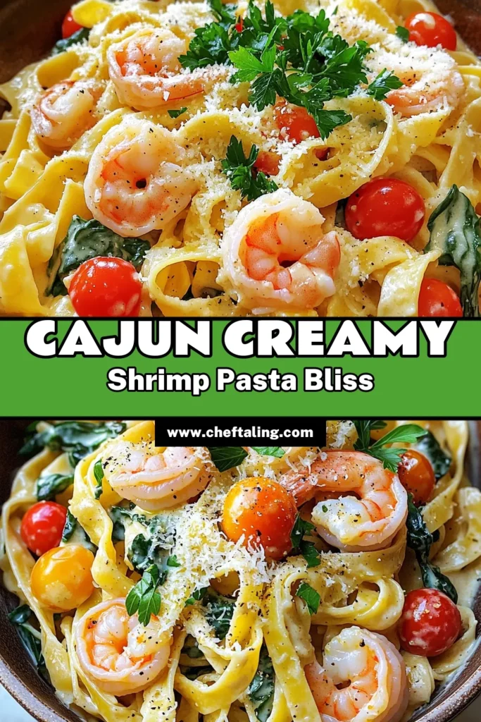 Indulge in a taste of the Bayou with this Creamy Cajun Shrimp Pasta! This delicious dish combines succulent shrimp, rich cream, and zesty Cajun seasoning, all tossed with fettuccine for a satisfying meal in just 30 minutes. Perfect for any occasion, it's a flavor-packed dinner everyone will love. Click through for the full recipe and tips to impress your family tonight! #CajunShrimpPasta #EasyDinnerIdeas #PastaRecipes #SeafoodLovers