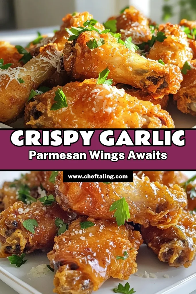 Satisfy your cravings with crispy buttermilk fried chicken wings coated in a delicious garlic Parmesan glaze! This easy recipe guides you through marinating, frying, and tossing wings to mouthwatering perfection in just 30-40 minutes. Perfect for game day or a cozy dinner, these wings will impress everyone. Click through to discover the full recipe and bring the flavor to your kitchen! #FriedChickenWings #GarlicParmesan #ComfortFood #EasyRecipes