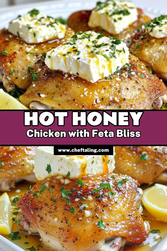 Discover the deliciousness of Baked Feta Hot Honey Chicken Thighs, a perfect addition to your collection of popular fall recipes. This sweet and savory dinner recipe will impress your guests while being one of those fancy healthy meals you can whip up easily. Elevate your dinner ideas this autumn with this mouthwatering dish that pairs beautifully with seasonal sides. Try it tonight and save for later! #FallRecipes #HealthyMeals #DinnerIdeas #SweetAndSavory