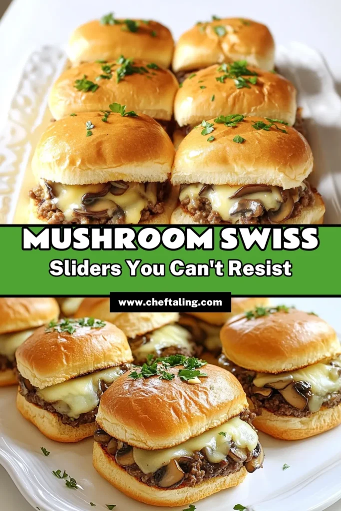 Savor the deliciousness of Savory Mushroom and Swiss Sliders with this easy recipe that takes just 30 minutes! Packed with hearty ground beef (or plant-based meat), flavorful mushrooms, and gooey Swiss cheese, these sliders are perfect for any gathering. Impress your guests or enjoy them for a cozy dinner at home. Click to explore the full recipe and elevate your meal plans today! #MushroomSliders #SliderRecipes #ComfortFood #EasyRecipes