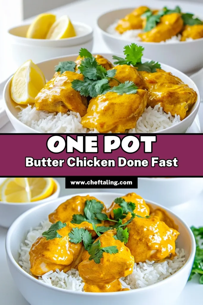 Discover this easy butter chicken dish that will become your go-to for quick and effortless dinners! Our Quick One-Pot Butter Chicken with Rice is perfect for busy nights and makes a great dinner idea for large groups. Enjoy this quick and easy butter chicken recipe that combines tender chicken, fragrant spices, and creamy coconut milk, all in one pot. Click to save this recipe for your next meal! #EasyButterChickenDish #DinnerIdeasRecipes #EasyMealsForLargeGroups #QuickAndEasyButterChicken