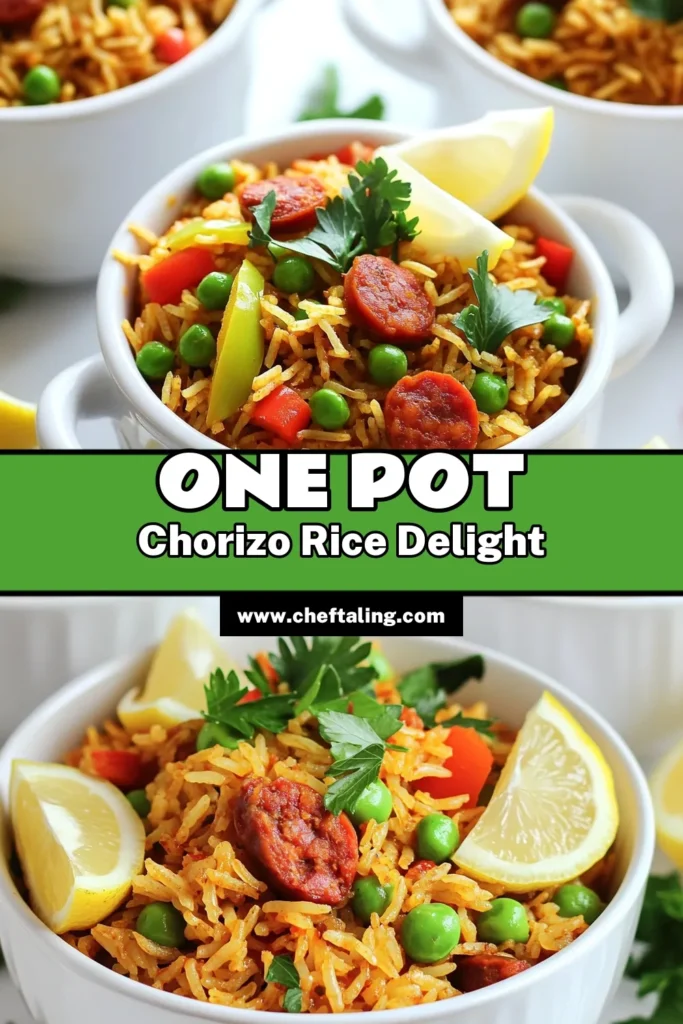 Looking for delicious chorizo recipes for dinner? Try this One Pot Spanish Chorizo Fried Rice! This vibrant dish combines the smoky flavor of Spanish chorizo with fresh veggies and aromatic spices, all cooked in one pot. Perfect for busy weeknights, it’s easy, quick, and packed with flavor. Click through to get the full recipe and make your dinner unforgettable! #ChorizoRecipes #DinnerIdeas #OnePotMeals #SpanishCooking