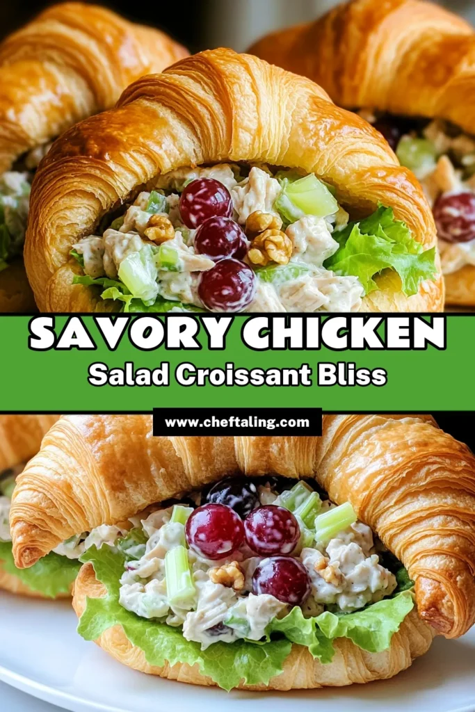 Discover the ultimate Chicken Salad Rotisserie recipe with these delicious croissant sandwiches! This shredded chicken salad recipe is healthy, easy to make, and perfect for any meal. Serve alongside simple side dishes for rotisserie chicken for a complete feast. Quick and tasty, these sandwiches are sure to impress! Try this easy salad recipe with chicken today and make meal prep a breeze! Save this recipe for later! #ChickenSalad #HealthyRecipes #RotisserieChicken #EasyMeals