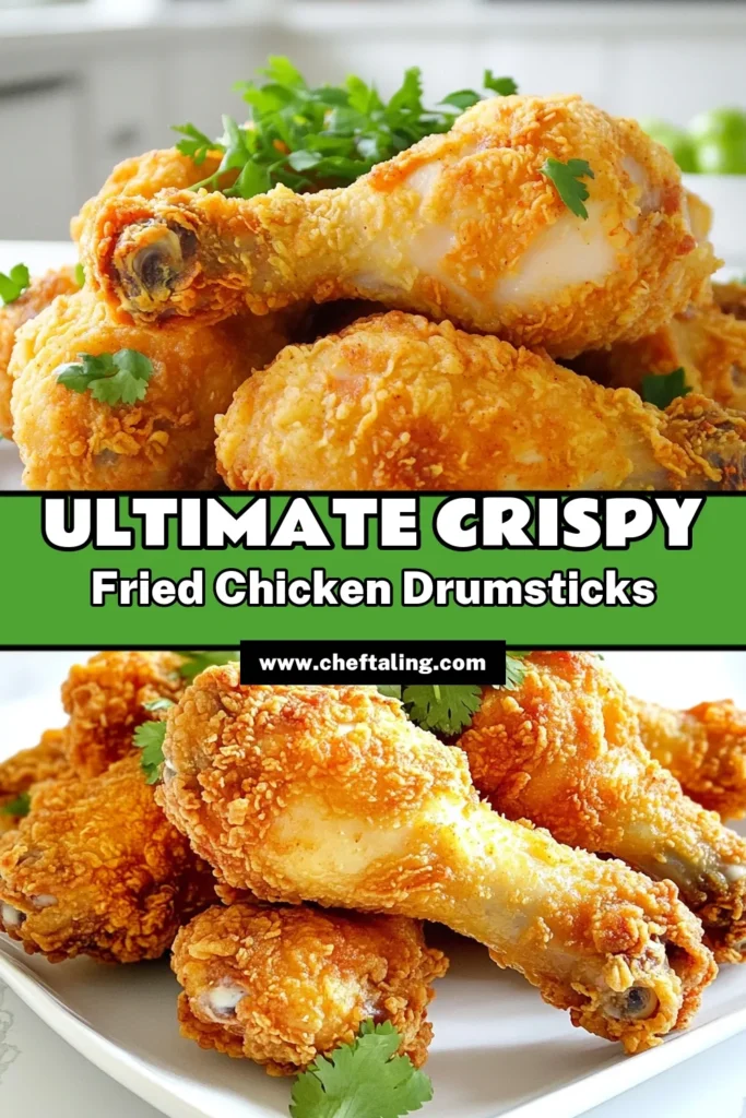 Indulge in the ultimate comfort food with these Crispy Buttermilk Fried Chicken Drumsticks! Marinated in buttermilk for that perfect tenderness and coated with a spicy seasoning mix for an extra kick, these drumsticks will be a hit at any meal. Ready in just 4 hours (including marinating), they’re perfect for family dinners or gatherings. Click through for the full recipe and impress your guests! #FriedChicken #ComfortFood #Recipes #ChickenDrumsticks