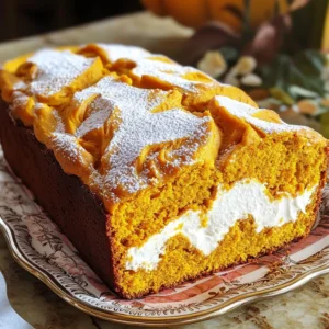 - 1 ½ cups all-purpose flour - 1 teaspoon baking powder - 1 teaspoon baking soda - ½ teaspoon salt - 1 teaspoon ground cinnamon - ½ teaspoon ground nutmeg - ¼ teaspoon ground ginger I start with all-purpose flour for a soft loaf. Baking powder and baking soda help it rise. Salt adds flavor and balances sweetness. I love adding cinnamon, nutmeg, and ginger. These spices give the loaf that warm, cozy vibe. - ½ cup granulated sugar - ½ cup packed brown sugar - ½ cup vegetable oil - 2 large eggs - 1 cup pumpkin puree - 1 teaspoon vanilla extract For the sweet base, I mix granulated and brown sugar. Brown sugar adds depth. Vegetable oil keeps the loaf moist. Eggs help bind everything. Pumpkin puree gives it that rich flavor, and vanilla extract rounds it out. - 8 oz cream cheese, softened - ¼ cup powdered sugar - 1 tablespoon vanilla extract The cream cheese filling is the star. I use softened cream cheese for a smooth texture. Powdered sugar adds sweetness, and a touch of vanilla gives it a lovely note. This filling creates a delicious surprise inside the loaf. First, preheat your oven to 350°F (175°C). This step is key for even baking. While the oven heats, you need to prepare your loaf pan. You can either grease and flour a 9x5-inch loaf pan or line it with parchment paper. Lining with parchment makes it easy to lift out the loaf later. Greasing and flouring helps it release from the pan easily, too. In a medium bowl, whisk together the dry ingredients. This includes the flour, baking powder, baking soda, salt, cinnamon, nutmeg, and ginger. Mixing these well ensures that the flavors blend evenly. Set this bowl aside. In a large bowl, whisk together the granulated sugar, brown sugar, and vegetable oil. You want this to be smooth. Then, add the eggs, pumpkin puree, and vanilla extract. Whisk until everything is fully mixed. This creates a moist and tasty batter. Now, it’s time to assemble the loaf. Pour half of the pumpkin batter into your prepared pan. Next, dollop half of the cream cheese filling over the batter. Use a knife to swirl it lightly. This creates nice pockets of cream cheese in the loaf. Then, add the remaining pumpkin batter on top. Repeat the process with the last of the cream cheese filling. Swirl again for a pretty pattern. This layering gives you a delicious mix of pumpkin and cream cheese in every slice. Bake your loaf in the preheated oven for 55-65 minutes. Check it with a toothpick. When it comes out clean, your loaf is ready. Once baked, let the loaf cool in the pan for 10 minutes. After that, transfer it to a wire rack to cool completely. This cooling step is vital to keep the loaf from becoming soggy. To get that perfect bakery-style texture in your loaf, avoid overmixing the batter. Overmixing can make the loaf dense and tough. Mix just until you see no dry flour. This keeps your loaf light and airy. Using room temperature ingredients is key too. When you use cold eggs or cream cheese, they don’t blend well. They can create lumps in your batter and filling. Take your ingredients out of the fridge ahead of time. Let them sit for about 30 minutes before you start. Want to boost the flavor of your pumpkin loaf? Add more spices! Consider using cloves or allspice for an extra kick. You can also mix in finely chopped nuts like walnuts or pecans. Chocolate chips are another tasty option. They add sweetness and richness to each bite. For a lovely presentation, slice your loaf and place it on a decorative platter. This makes it look inviting. You can dust the top with powdered sugar for a sweet touch. A drizzle of maple syrup adds a nice shine and flavor. These simple steps make your loaf as pretty as it is delicious! {{image_2}} You can mix up the flavors of your pumpkin cream cheese loaf by changing the spices. If you want a different taste, try using cardamom or allspice. They add warmth and depth. You can also switch to other squash. Butternut or acorn squash works great, too. They provide a lovely sweetness and texture. If you need a gluten-free option, use gluten-free flour blends. They work well to keep the loaf soft and tasty. You can also swap out the sugar. Try using honey, maple syrup, or a sugar substitute like stevia. These options can make your loaf healthier without losing flavor. To enjoy this loaf even more, add spreads like butter or cream cheese. You can also drizzle some maple syrup on top. For drinks, coffee or spiced tea pairs nicely. They enhance the warm flavors of the loaf, making your snack time special. After baking your pumpkin cream cheese loaf, let it cool. Wrap it tightly in plastic wrap. This keeps it moist and fresh. Store it at room temperature for up to three days. If you want to keep it longer, place it in the fridge. In the fridge, it can last up to a week. Keep it in an airtight container for best results. To enjoy your pumpkin loaf later, freezing is a great option. Slice the loaf before freezing. Wrap each slice in plastic wrap and then place it in a freezer bag. Be sure to remove as much air as possible. This helps prevent freezer burn. Your loaf will stay fresh for up to three months. When you're ready to enjoy it, thaw it in the fridge overnight. For quick thawing, you can use the microwave. Just be careful not to overheat it, as it can dry out. In the fridge, your pumpkin cream cheese loaf lasts about a week. If frozen, it can stay good for three months. Check for signs of spoilage like mold or an off smell. If you notice these signs, it’s best to discard it. Keeping an eye on your loaf will help you enjoy it at its best! Yes, you can use canned pumpkin. It saves time and works great. When using canned pumpkin, look for 100% pumpkin puree, not pumpkin pie filling. This ensures you get the real flavor without extra sugar or spices. If you prefer, you can roast and puree fresh pumpkin. This gives a fresher taste, but it takes more time. Either choice will make your loaf delicious. To slice your pumpkin bread cleanly, use a serrated knife. Let the loaf cool completely before cutting. This way, the bread firms up, making it easier to slice. Start at the end and apply gentle pressure. Slow, even strokes help keep the slices neat. You can also put the loaf in the fridge for a short time before slicing. This helps the bread hold its shape. Yes, you can make the cream cheese filling ahead of time. Mix the softened cream cheese, powdered sugar, and vanilla extract as directed. Store it in an airtight container in the fridge. It stays good for up to three days. Just remember to let it sit at room temperature for a bit before using. This makes it easier to swirl into the pumpkin batter. This blog post covered everything you need to know about making pumpkin bread with cream cheese filling. We explored essential ingredients, like all-purpose flour, spices, and sugar, as well as how to mix them properly. I shared tips for achieving that perfect, bakery-style texture and presented some fun variations for different diets. In the end, your pumpkin bread can delight anyone. With the right steps, it turns out moist and rich every time. Enjoy baking and sharing your creation!