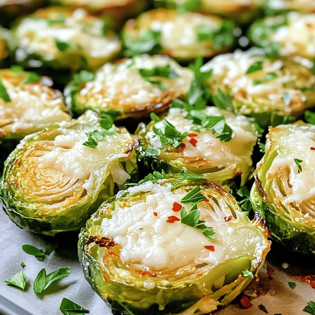 - 1 pound Brussels sprouts, halved - 3 tablespoons olive oil - 4 cloves garlic, minced - ½ cup grated Parmesan cheese - 1 teaspoon salt - ½ teaspoon black pepper - ½ teaspoon red pepper flakes (optional) - Fresh parsley, chopped (for garnish) Gather these ingredients for a tasty dish. Start with a pound of Brussels sprouts. Halve them to help them cook evenly and get crispy. Use three tablespoons of olive oil to coat your sprouts. Minced garlic adds a rich flavor, so grab four cloves. You will need ½ cup of grated Parmesan cheese. This cheese will melt and give a nice crust. Add one teaspoon of salt for flavor. Use ½ teaspoon of black pepper to add a little kick. If you like heat, add ½ teaspoon of red pepper flakes. Finally, chop some fresh parsley to use as a garnish. These simple ingredients make a great snack or side dish. Each one plays a key role in building flavor and texture. With just a few items, you can make something truly special. Enjoy the process of preparing your meal with these fresh and flavorful ingredients! - Preheat the air fryer to 375°F. - In a large bowl, toss the halved Brussels sprouts with: - 3 tablespoons olive oil - 4 cloves minced garlic - 1 teaspoon salt - ½ teaspoon black pepper - ½ teaspoon red pepper flakes (optional) Mix until every sprout is well-coated. This step makes sure the flavors blend nicely. - Place the Brussels sprouts in the air fryer basket. Lay them in a single layer. - Cook for 12-15 minutes. Shake the basket halfway through cooking. This helps them crisp up evenly. You will know they are ready when they turn golden brown and crispy. - Remove the Brussels sprouts from the air fryer. - Sprinkle ½ cup grated Parmesan cheese over them. Toss gently to coat. - Garnish with fresh chopped parsley before serving. This adds a pop of color and flavor to your dish. Enjoy your crispy, cheesy Brussels sprouts! To get the best crispiness, set your air fryer to 375°F (190°C). This heat cooks the Brussels sprouts evenly. Shaking the basket halfway through cooking is key. It helps the air circulate, so every sprout gets that nice crunch. If you want to change the oil, try avocado oil or melted butter. Both work well and add flavor. For cheese, you can use Pecorino Romano or nutritional yeast for a vegan option. Each choice adds a unique taste to your dish. If you need to make more, just double the ingredients. Keep the same cooking time but check for doneness. For larger batches, you might need to cook in two rounds. This ensures all the sprouts get that crispy finish. {{image_2}} You can easily boost the flavor of your Air Fryer Garlic Parmesan Brussels Sprouts. Here are some ideas: - Adding spices or herbs: Try adding spices like smoked paprika or garlic powder. Fresh herbs like thyme or rosemary can also add a nice touch. Experimenting with different flavors keeps things fun. - Combining with other vegetables: Mix in other veggies such as carrots or bell peppers. They add color and taste. Just remember to cut them into similar sizes for even cooking. Making your Brussels sprouts fit your diet is simple. Here are some options: - Vegan modifications: To make this dish vegan, skip the Parmesan cheese. Instead, use nutritional yeast. It brings a cheesy flavor without dairy. You can also try vegan cheese options for a similar taste. - Low-carb options: This recipe is already low in carbs. You can enjoy it guilt-free. If you want to lower carbs even more, skip the red pepper flakes. They add heat but not carbs. These variations let you customize your Brussels sprouts to suit your taste and diet. Enjoy experimenting to find your perfect blend! To keep your Brussels sprouts fresh, store them in an airtight container. Place them in the fridge. They stay good for up to three days. If you want to save them longer, freezing is a great option. Spread the cooled sprouts on a baking sheet. Freeze for a few hours until firm. Then, transfer them to a freezer bag. They can last for up to three months in the freezer. For the best taste, reheat your Brussels sprouts in the air fryer. Preheat it to 350°F (175°C). Place the sprouts in the basket and heat for about 5 minutes. This method keeps them crispy. You can also use the oven. Preheat it to 350°F (175°C) and place the sprouts on a baking sheet. Heat for about 10 minutes. Avoid the microwave, as it can make them soggy. How do I ensure my Brussels sprouts are crispy? To get crispy Brussels sprouts, start by using fresh ones. Halve them for better cooking. Toss the sprouts with olive oil, garlic, salt, and pepper. The oil helps them crisp up. Spread them out in a single layer in the air fryer. Shake the basket halfway through cooking. This helps them cook evenly. Cook until they turn golden brown. Can I make this recipe without Parmesan cheese? Yes, you can skip the Parmesan cheese if you want. Try using nutritional yeast for a cheesy flavor. You can also add more garlic or spices to boost taste. The dish will still be tasty without the cheese. Feel free to experiment with flavors you enjoy. What dipping sauces pair well with garlic parmesan Brussels sprouts? Many sauces go great with these sprouts. A simple ranch dressing works well. You can also try a tangy balsamic glaze. For a spicy kick, use sriracha or buffalo sauce. These dips will enhance the flavors and add variety to your meal. Overview of calories and macros A serving of Air Fryer Garlic Parmesan Brussels sprouts has about 150 calories. It contains 10 grams of fat and 5 grams of protein. The dish is low in carbs, making it a good choice for many diets. Health benefits of Brussels sprouts Brussels sprouts are full of vitamins and minerals. They are high in fiber, which is good for digestion. These sprouts also contain antioxidants, which help fight disease. Eating them can support heart health and reduce inflammation. They are a smart choice for a healthy meal. This post covered how to make crispy garlic parmesan Brussels sprouts in an air fryer. We discussed ingredients, preparation steps, and best cooking techniques. You learned tips for perfect crispiness and ingredient swaps. Additionally, we explored variations, storage, and reheating methods. In summary, you now have all you need to enjoy this tasty dish. Happy cooking!