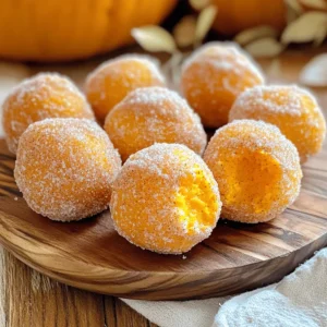 To make these tasty pumpkin spice donut holes, gather the following: - 1 cup all-purpose flour - ½ cup pumpkin puree - ¼ cup granulated sugar - ¼ cup brown sugar, packed - ¼ cup milk - 1 large egg - 1 teaspoon baking powder - ½ teaspoon baking soda - 1 teaspoon pumpkin pie spice - ½ teaspoon vanilla extract - ¼ teaspoon salt - ¼ cup melted butter (for coating) - ½ cup granulated sugar (for coating) - 1 teaspoon cinnamon (for coating) You can swap some ingredients if needed: - All-purpose flour: Use whole wheat or gluten-free flour. - Pumpkin puree: Replace with applesauce for a lighter flavor. - Granulated sugar: Try coconut sugar or honey as alternatives. - Milk: Use almond milk or oat milk for dairy-free options. - Egg: A flaxseed meal mix (1 tablespoon flaxseed + 2.5 tablespoons water) works as a binder. Understanding what’s in your donut holes is key: - All-purpose flour: Provides carbs and some protein. - Pumpkin puree: Offers fiber, vitamins A and C, and antioxidants. - Granulated sugar: Adds sweetness but has no nutrients. - Brown sugar: Adds moisture and a hint of flavor. - Milk: Contributes calcium and protein. - Egg: Adds protein and helps bind the mix. - Baking powder and baking soda: These help the donut holes rise. - Pumpkin pie spice: Brings warm flavors like cinnamon and nutmeg. - Vanilla extract: Enhances overall flavor. - Salt: Balances sweetness and boosts flavor. - Melted butter: Adds richness and helps the sugar coating stick. - Cinnamon sugar: Provides a sweet and spicy finish. These ingredients come together to create a warm, cozy treat that celebrates fall. First, gather all your ingredients. This makes cooking easier and more fun. You will need flour, pumpkin puree, sugars, milk, an egg, baking powder, baking soda, pumpkin pie spice, vanilla, salt, melted butter, and more sugar with cinnamon for coating. Preheat your oven to 350°F (175°C). Grease a mini muffin tin with cooking spray or butter. Start by mixing dry ingredients in a bowl. Combine flour, baking powder, baking soda, pumpkin pie spice, and salt. Whisk them well. In another bowl, mix the wet ingredients. Add pumpkin puree, granulated sugar, brown sugar, milk, egg, and vanilla extract. Whisk until smooth. Gradually add dry ingredients to the wet mix. Stir until just combined. A few lumps are fine; don’t overmix. Next, fill each muffin cup ⅔ full with batter. Bake for 10 to 12 minutes. Check doneness with a toothpick. If it comes out clean, they are ready. Once baked, let the donut holes cool for about five minutes in the tin. Then, move them to a wire rack. While they cool, make the cinnamon sugar mix. Combine granulated sugar and cinnamon in a bowl. When the donut holes are warm, dip each one in melted butter. Roll them in the cinnamon sugar mixture to coat well. Enjoy your tasty Pumpkin Spice Donut Holes warm! To make the best pumpkin spice donut holes, follow these tips: - Use fresh pumpkin puree. Fresh puree gives a richer taste. - Don’t overmix the batter. Mix until just combined for light, fluffy donut holes. - Grease the tin well. This helps the donut holes come out easily. - Check the temperature. Make sure your oven is preheated to 350°F for even baking. - Use a toothpick test. Insert a toothpick to check if they are done. It should come out clean. Avoid these common mistakes to ensure success: - Too much flour. Measuring too much can make them dense. Always spoon flour into your measuring cup. - Skipping the cooling step. Letting them cool for a few minutes helps them firm up before coating. - Not coating while warm. Coating them right after baking helps the sugar stick better. - Baking too long. If they are overbaked, they will be dry. Watch them closely in the last minutes. Here are some ideas to boost the flavor: - Add nuts. Chopped pecans or walnuts can add a nice crunch and flavor. - Try different spices. A pinch of nutmeg or allspice can enhance the pumpkin spice flavor. - Glaze option. Drizzle a simple glaze made of powdered sugar and milk for extra sweetness. - Stuff them. Fill with cream cheese or chocolate for a surprise inside. {{image_2}} You can change the flavors of your donut holes easily. For a chocolate twist, add cocoa powder to the batter. Just use 2 tablespoons of cocoa powder to replace some flour. You can also mix in mini chocolate chips for a sweet surprise. If you want a fruity touch, add mashed bananas or applesauce. This will give your donut holes a moist texture. You can also try different spices. Swap pumpkin pie spice for cinnamon or nutmeg. Each spice adds a unique taste. To make these donut holes gluten-free, use a gluten-free flour blend. Just ensure it has a good mix of starches and proteins. You can also replace the egg with a flaxseed egg. Mix 1 tablespoon of ground flaxseed with 2.5 tablespoons of water. Let it sit for a few minutes until it thickens. For a vegan version, switch milk with almond or oat milk. Choose a plant-based butter for coating. This way, everyone can enjoy these tasty treats! Add seasonal flavors to your donut holes for more fun. Try mixing in chopped nuts like pecans or walnuts. You can also sprinkle in dried cranberries or raisins for a chewy bite. For garnishing, drizzle maple syrup or caramel on top. This makes them look fancy and taste even better. You can also dust them with powdered sugar for a sweet finish. These little changes will make your pumpkin spice donut holes stand out. To keep your pumpkin spice donut holes fresh, store them in an airtight container. This helps keep them moist and tasty. You can keep them at room temperature for up to two days. If you want them to last longer, store them in the fridge. Just remember, they might lose some of their fluffiness. When you’re ready to enjoy these donut holes again, reheating is easy. Preheat your oven to 350°F (175°C). Place the donut holes on a baking sheet. Heat them for about five to seven minutes. This method helps restore their warm, soft texture. You can also use a microwave. Just heat them for about 10-15 seconds at a time. Be careful not to overheat, or they might get tough. If you want to save some for later, freezing is a great option. Allow the donut holes to cool completely. Then, place them in a single layer on a baking sheet. Freeze them for about one hour. Once frozen, transfer them to a freezer bag. Seal it tightly and label it with the date. They can last up to three months in the freezer. When you're ready to eat, thaw them overnight in the fridge, then reheat as mentioned above. Enjoy your tasty treat anytime! Pumpkin spice donut holes are bite-sized treats made with pumpkin puree and warm spices. They have a soft, cake-like texture and are rolled in cinnamon sugar. These mini donuts capture the flavors of fall in every bite. Yes, you can make these donut holes ahead of time. Bake them and store them in an airtight container. They stay fresh for about two days at room temperature. For longer storage, freeze them for up to three months. You can tell your donut holes are done when a toothpick inserted comes out clean. They should also be golden brown on top. If they look slightly puffed and spring back when touched, they are ready. You can find pumpkin spice donut holes at many bakeries and coffee shops in the fall. Some grocery stores may also sell them in the bakery section. If you want a fresh batch, making them at home is always a great option! We explored the ingredients, baking steps, and variations for pumpkin spice donut holes. You learned how to create these tasty treats with helpful tips and storage tricks. Remember, ingredient swaps and flavor combinations can make your baking fun and unique. Use these insights to impress family and friends. Keep experimenting and enjoy every bite of your delightful donut holes. Happy baking!