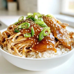 - 4 boneless, skinless chicken thighs - 1/4 cup honey - 1/4 cup low sodium soy sauce - 4 cloves garlic, minced - 1 tablespoon fresh ginger, grated - 1 tablespoon apple cider vinegar - 1 teaspoon sesame oil - 1 cup chicken broth - 1/2 teaspoon black pepper - 2 tablespoons cornstarch - 2 tablespoons water - Sliced green onions and sesame seeds When you make Slow Cooker Honey Garlic Chicken, you want the best flavors. Start with fresh chicken thighs. They stay juicy and tender. Honey adds sweetness, while soy sauce gives a salty kick. Garlic and ginger bring in a rich taste. Use low sodium soy sauce to keep it balanced. You can add apple cider vinegar. It gives a nice tang that cuts through the sweetness. The sesame oil adds a hint of nuttiness. Chicken broth keeps everything moist and flavorful. For finishing touches, black pepper gives a little heat. Cornstarch thickens the sauce to make it rich. Mix cornstarch with water for a smooth slurry. Finally, sliced green onions and sesame seeds bring color and crunch to your dish. They make the meal look great and taste even better! Whisk together these ingredients in a medium bowl: - 1/4 cup honey - 1/4 cup low sodium soy sauce - 4 cloves garlic, minced - 1 tablespoon fresh ginger, grated - 1 tablespoon apple cider vinegar - 1 teaspoon sesame oil - 1 cup chicken broth - 1/2 teaspoon black pepper Mix until smooth. This sauce brings sweet and savory flavors together. It coats the chicken well, making every bite delicious. Place 4 boneless, skinless chicken thighs in the slow cooker. Pour the honey garlic sauce over the chicken. Be sure to cover the chicken completely. Once done, cover the slow cooker. Cook on low for 6-7 hours or high for 3-4 hours. The chicken should be tender and juicy when finished. After cooking, carefully remove the chicken thighs. Use two forks to shred the chicken into bite-sized pieces. Set this aside. In a small bowl, mix 2 tablespoons of cornstarch with 2 tablespoons of water to create a slurry. Pour the slurry into the slow cooker and stir well. Set the slow cooker to high for 15-20 minutes to thicken the sauce. Return the shredded chicken back into the slow cooker. Mix it with the thickened sauce and heat for another 5 minutes. - Choose boneless, skinless chicken thighs for best results. They stay juicy and tender. - Adjust the cooking time based on your slow cooker model. Each one cooks a bit differently. - Serve the honey garlic chicken over cooked rice or steamed vegetables for a tasty meal. - Add garnishes like sliced green onions and sesame seeds for extra flavor and crunch. - Use maple syrup instead of honey for a different flavor profile. It adds a nice twist. - Substitute chicken broth with vegetable broth for a lighter option. This keeps it fresh and bright. {{image_2}} Want some heat? You can easily spice things up! Add red pepper flakes or sriracha to the sauce. Start with a pinch and taste. If you want more kick, add a little more. This adds a fun twist to your dish. Make this meal even better by adding vegetables. Toss in bell peppers and carrots for color and crunch. You can add other veggies too, like broccoli or snap peas. This not only makes the dish look nice but gives it more taste and nutrition. If you're watching carbs, try cauliflower rice. It’s a great substitute for traditional rice. Just steam or sauté the cauliflower rice before serving. It will soak up the honey garlic sauce well. Plus, it keeps your meal light and healthy. Store any leftover honey garlic chicken in an airtight container. It stays fresh for 3-4 days. Just make sure to let it cool before sealing. This helps keep the flavors intact and prevents sogginess. If you want to save it longer, freeze the chicken in a suitable container. It will last up to 3 months in the freezer. Remember to label the container with the date. This keeps track of how long it’s been stored. To enjoy your leftovers, reheat them in the microwave or on the stovetop. Heat until warmed through. Stir often to ensure even heating. If the sauce seems thick, add a splash of water or broth to loosen it up. Yes, chicken breasts can be used, but adjust the cook time as needed. Chicken breasts cook faster than thighs. If you use breasts, check them earlier. Aim for a soft, juicy texture. The sauce will still add great flavor. Use a meat thermometer; chicken should reach an internal temperature of 165°F. Insert the thermometer into the thickest part of the chicken. This ensures it is safe to eat. If it is not at 165°F, cook it longer. Yes, you can prepare the sauce and chicken ahead of time and cook later. Just mix the sauce and marinate the chicken. Store them in the fridge until you are ready to cook. This saves time on busy days. This recipe delivers quick, tasty slow-cooked honey garlic chicken. You learned the main ingredients, preparation steps, and how to store leftovers. My tips and variations show how to suit your tastes. Try serving it with rice or veggies for a meal that is both simple and satisfying. With these easy instructions, you can impress anyone at your table. Enjoy cooking and creating your version of this dish!