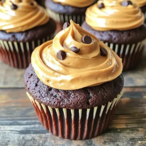 - 1 cup all-purpose flour - 1 cup granulated sugar - 1/2 cup unsweetened cocoa powder - 1 tsp baking powder - 1/2 tsp baking soda - 1/4 tsp salt - 2 large eggs - 1/2 cup vegetable oil - 1/2 cup buttermilk (or 1/2 cup milk + 1/2 tsp vinegar) - 1 tsp vanilla extract - 1/2 cup creamy peanut butter - 1/2 cup mini chocolate chips (optional) - 1/2 cup unsalted butter, softened - 1/2 cup creamy peanut butter - 2 cups powdered sugar - 3-4 tbsp milk - 1/2 tsp vanilla extract - Mini chocolate chips for topping - Mini chocolate chips for cupcakes and topping These ingredients create a sweet treat that is hard to resist. The blend of chocolate and peanut butter makes them rich and satisfying. Using fresh ingredients is key for the best flavor. Enjoy the smooth frosting and fluffy cupcakes that come together so well. The mini chocolate chips add a fun touch, but they are not a must. You can choose to skip them if you prefer plain cupcakes. 1. Preheat your oven to 350°F (175°C). Line a muffin tin with cupcake liners. 2. In a large bowl, mix together: - 1 cup all-purpose flour - 1 cup granulated sugar - 1/2 cup unsweetened cocoa powder - 1 tsp baking powder - 1/2 tsp baking soda - 1/4 tsp salt Stir until well blended. 3. In another bowl, beat 2 large eggs. Add: - 1/2 cup vegetable oil - 1/2 cup buttermilk - 1 tsp vanilla extract Mix until smooth. 4. Pour the wet mix into the dry mix. Stir until just combined. Don't overmix! 5. Fold in 1/2 cup creamy peanut butter. If using, add 1/2 cup mini chocolate chips. Stir gently. 6. Fill each cupcake liner about 2/3 full with batter. 7. Bake for 18-20 minutes. Check for doneness with a toothpick. It should come out clean. 8. While the cupcakes cool, prepare the frosting. Beat together: - 1/2 cup unsalted butter, softened - 1/2 cup creamy peanut butter Until fluffy. 9. Gradually mix in 2 cups powdered sugar. Add 3-4 tbsp milk as needed. Stir in 1/2 tsp vanilla extract. 10. Once the cupcakes are cool, frost them with the peanut butter mix. Top with mini chocolate chips for a fun finish. - Avoiding overmixing: Mix the batter until just combined. Overmixing makes cupcakes dense. Use a spatula to fold in the peanut butter gently. - Checking for doneness: Insert a toothpick into the center. If it comes out clean, your cupcakes are done. Keep an eye on the time, around 18-20 minutes works well. - Achieving the perfect texture: Beat the butter and peanut butter well. It should be fluffy and creamy. Add powdered sugar slowly to avoid a sugar cloud. - Decorating ideas with mini chocolate chips: After frosting, sprinkle mini chocolate chips on top. This adds a nice crunch and makes them look fancy. - Mismeasuring ingredients: Accurate measurements are key. Use a kitchen scale for precision, especially for flour and sugar. - Not letting cupcakes cool before frosting: Cool cupcakes completely before frosting. This prevents the frosting from melting and keeps your design intact. {{image_2}} To make these cupcakes vegan, you can swap the eggs with flaxseed meal. Mix 1 tablespoon of flaxseed meal with 2.5 tablespoons of water. Let it sit for five minutes to thicken. For the buttermilk, use almond milk with a splash of vinegar. This change keeps the cupcakes moist yet dairy-free. If you need gluten-free cupcakes, substitute all-purpose flour with almond or oat flour. Both options keep the cupcakes soft and tasty. You can also use a gluten-free blend that includes xanthan gum. This helps provide the right texture and allows them to rise well. Get creative with flavors! You can add a pinch of cinnamon or nutmeg for warmth. Vanilla or almond extract can also enhance the taste. For a fun twist, try adding a few tablespoons of coffee. It deepens the chocolate flavor and adds a unique touch to the cupcakes. You can store chocolate peanut butter cupcakes at room temperature. Keep them in an airtight container. This helps keep them moist. If your kitchen is warm, use the fridge. Cold air can dry them out. Always let them cool before storing. This prevents condensation and sogginess. Freezing is a great option if you want to save some. To freeze cupcakes, wrap each one tightly in plastic wrap. Place them in a freezer bag or container. For frosting, store it in a separate airtight container. To thaw, move them to the fridge overnight. You can also leave them out for a few hours. These cupcakes last about 3 to 4 days at room temperature. In the fridge, they can last up to a week. Check for signs of spoilage. If they smell off or look dry, it’s best to toss them. Freshness is key to enjoying their rich flavor! Yes, you can make these cupcakes ahead of time. Here are some tips: - Bake the cupcakes and let them cool completely. - Store them in an airtight container at room temperature for up to two days. - You can also freeze the cupcakes for up to three months. Just wrap them well. - Frost them just before serving for the best taste. To check if your cupcakes are done, use the toothpick test. Insert a toothpick into the center of a cupcake. If it comes out clean or with a few crumbs, they are ready. - Be careful not to overbake, as this can make them dry. - Start checking around 18 minutes for best results. Yes, you can use crunchy peanut butter. It will change the texture a bit. - The cupcakes will have a delightful crunch. - The flavor will still be rich and tasty, but with added texture. - Be aware that the frosting will also have some crunch if you use it. You learned how to make delicious chocolate peanut butter cupcakes. We covered important ingredients and detailed steps for baking and frosting. I also shared tips to avoid common mistakes and variations for special diets. These cupcakes are fun and easy to make. Enjoy baking and experimenting. You can impress anyone with these treats! Happy baking!