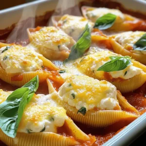 - 20 large pasta shells - 1 cup ricotta cheese - 1 cup shredded mozzarella cheese - 1/2 cup grated parmesan cheese - 1 egg - 1 teaspoon garlic powder - 1 teaspoon Italian seasoning - Salt and pepper to taste - 2 cups marinara sauce - Fresh basil leaves for garnish For this cheesy stuffed shells marinara recipe, you need some key ingredients. The large pasta shells hold the filling well and make a great base. Ricotta cheese gives a creamy texture. Shredded mozzarella melts beautifully and adds a nice stretch. Parmesan cheese adds a sharp flavor that balances the dish. You will also need one egg to help bind the filling. Garlic powder and Italian seasoning bring in flavor and warmth. Don’t forget salt and pepper to adjust the taste. Marinara sauce is essential for that classic Italian taste. Finally, fresh basil leaves make a lovely garnish. Using fresh ingredients helps the flavors shine. You can use store-bought marinara or make your own if you prefer. Each ingredient plays a role in making this dish a delightful and cheesy experience. - Preheat oven to 375°F (190°C). - Cook pasta shells until al dente. This means they should be firm but not hard. Follow the package instructions closely. Drain the shells and let them cool a bit. - In a mixing bowl, combine these ingredients: - 1 cup ricotta cheese - 1 cup shredded mozzarella cheese - 1/2 cup grated parmesan cheese - 1 egg - 1 teaspoon garlic powder - 1 teaspoon Italian seasoning - Salt and pepper to taste Mix these well. You want a creamy and smooth filling. This blend gives the dish a nice flavor and texture. - Take a cooked pasta shell and fill it generously with the cheese mixture. Use a spoon to help. - Place the stuffed shell seam-side down in a greased baking dish. Repeat this for all the shells. - Spread 1 cup of marinara sauce evenly over the stuffed shells. This adds moisture and flavor. - Sprinkle the remaining mozzarella and parmesan cheese on top. - Pour the rest of the marinara sauce around the edges of the shells. Make sure they are not fully covered. - Cover the baking dish with aluminum foil. Bake for 25 minutes. - Remove the foil and bake for an additional 10-15 minutes. Watch for bubbling and a golden top. - Let the dish cool for 5-10 minutes before serving. Garnish with fresh basil leaves. This adds color and flavor. To make the cheese filling smooth, blend well. The mix should be creamy and easy to spread. If you want a twist, try using cottage cheese or a vegan cheese blend. They can add unique flavors and textures. Handle the cooked pasta shells with care. Use a slotted spoon for gentle transfer to the plate. When filling, don’t overstuff the shells. A generous spoonful is enough. This keeps them intact during baking and serving. For that perfect golden finish, cover the dish with foil for the first part of baking. This keeps the cheese moist. Remove the foil for the last 10 to 15 minutes. This step allows the top to brown nicely, giving it a delicious crunch. Adjust bake times based on your oven's performance for the best results. {{image_2}} You can make veggie stuffed shells by adding fresh or cooked vegetables to your cheese mix. Spinach, zucchini, or mushrooms work great. Chop them finely and mix them in with the ricotta. This adds color, flavor, and nutrients. You can even use roasted peppers for a smoky taste. Just remember to drain any excess liquid from the veggies. This way, your filling stays creamy, not runny. If you crave meat, try a meat lovers version. Simply brown some ground beef, turkey, or sausage before mixing it with the cheese. You can use about one cup of meat. It adds protein and richness to the dish. Mix it in with the ricotta and spices for a hearty meal. This variation pairs nicely with marinara sauce, too. For a kick, use spicy ingredients in your filling. Add crushed red pepper flakes or diced jalapeños. You can also mix in pepper jack cheese for extra heat. This spicy version will surprise your taste buds. Balance the heat with a creamy filling to keep it delicious. Serve it with fresh basil to cool it down a bit. To keep your cheesy stuffed shells fresh, store leftovers in an airtight container. Refrigerate within two hours of cooking. This helps prevent bacteria growth. When stored correctly, they can last for about three to four days. If you want to save them for a longer time, freezing is a great option. To freeze, place the stuffed shells in a single layer on a baking sheet. Freeze until solid, then transfer to a freezer-safe bag or container. They can last for up to three months in the freezer. Make sure to label the bags with the date. To reheat without drying out, the oven is your best friend. Preheat your oven to 350°F (175°C). Place the stuffed shells in a baking dish. Add a splash of marinara sauce on top to keep them moist. Cover the dish with foil to trap steam. Heat for about 20-25 minutes. If you're in a hurry, use the microwave. Place a few shells on a microwave-safe plate. Add a bit of marinara sauce. Cover with a damp paper towel. Heat for 1-2 minutes, checking often. In the fridge, cheesy stuffed shells last about three to four days. If they start to smell sour or look discolored, it’s time to toss them. Signs of spoilage include a sticky or slimy texture. Always trust your senses; when in doubt, throw it out! Yes, you can make stuffed shells ahead of time. Prepare the dish fully but do not bake it. Cover it tightly and store it in the fridge for up to 24 hours. When you are ready, bake it as instructed. This saves time and effort on busy days. You can use cottage cheese instead of ricotta. Blend it for a smoother texture if you like. Cream cheese works too, but it will add a richer flavor. For a vegan option, use tofu blended with a bit of lemon juice. Yes, whole wheat pasta shells work great in this recipe. They add a nutty flavor and extra fiber. Gluten-free shells are also a good choice. Just check the cooking time, as it may differ from regular pasta. The cheese is perfectly melted when it is bubbly and golden brown on top. You can check by carefully lifting the foil during the last few minutes of baking. If it looks nice and melted, it’s ready to enjoy. To reheat stuffed shells, place them in an oven-safe dish. Cover with foil to keep them moist. Heat at 350°F (175°C) for about 20 minutes. If you want a crispy top, remove the foil for the last few minutes of heating. In summary, we explored how to make delicious stuffed pasta shells with simple ingredients. You learned to mix cheeses, prepare the shells, and bake to perfection. Tips like handling the shells gently and experimenting with fillings can enhance your dish. Finally, we discussed storage and reheating for tasty leftovers. Enjoy making this easy, satisfying meal that you can customize and share!