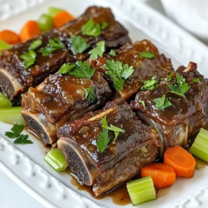 Here’s what you need for the best crockpot beef short ribs. Gather these simple items: - 3 lbs beef short ribs - 1 onion, chopped - 4 cloves garlic, minced - 2 cups beef broth - 1 cup crushed tomatoes - 2 tablespoons brown sugar - 2 tablespoons soy sauce - 1 tablespoon Worcestershire sauce (non-alcoholic) - 1 teaspoon smoked paprika - 1 teaspoon dried thyme - Salt and pepper to taste - 3 carrots, cut into chunks - 2 stalks celery, chopped - Fresh parsley for garnish Each ingredient plays a key role. The beef short ribs are the star, rich and savory. The chopped onion and minced garlic add depth and aroma. Carrots and celery bring sweetness and texture. The beef broth and crushed tomatoes create a flavorful base. Brown sugar balances the savory notes, while soy sauce and Worcestershire add umami. Smoked paprika gives a hint of smokiness, and thyme adds a lovely herbal touch. Finally, fresh parsley brightens up your dish as a garnish. This mix of ingredients makes a comforting meal that warms the soul. Enjoy the journey of cooking and savor the results! {{ingredient_image_1}} First, season the beef short ribs. Use salt and pepper to coat all sides. This simple step enhances the flavor. Let the ribs sit for a few minutes. This allows the seasoning to soak in. Next, you can sear the ribs in a skillet. Heat a bit of oil over medium-high heat. Cook the ribs for 2-3 minutes on each side. Searing adds depth to the flavor, but you can skip this step if you want to save time. Now, it's time to layer the ingredients. Start by adding chopped onion and minced garlic to the bottom of the crockpot. Then, add the carrots and celery. This base will give your dish great flavor. In a separate bowl, mix your sauce ingredients. Combine beef broth, crushed tomatoes, brown sugar, soy sauce, Worcestershire sauce, smoked paprika, and dried thyme. Stir well until everything is blended smoothly. Place the seared ribs on top of the vegetables. Pour the sauce mixture over the ribs. Make sure the ribs are mostly covered. Cover the crockpot and set it to cook. Choose low for 8 hours or high for 4-5 hours. The meat should be tender and fall off the bone. Once the cooking time is up, gently remove the ribs and vegetables from the crockpot. If you want a thicker sauce, leave it on high for 15 minutes with the lid off. This will help concentrate the flavors. Serve the ribs on a platter. Drizzle some sauce over them. Finally, add fresh parsley as a garnish. This will add a nice touch of color and freshness. To get tender beef short ribs, start with good seasoning. Salt and pepper are key. Rub them all over the meat. The right cooking time also matters. Cook on low for 8 hours or high for 4-5 hours. Checking for doneness is simple. The meat should fall off the bone easily. Searing the ribs adds a rich flavor. Heat a skillet and brown the ribs for 2-3 minutes on each side. This step is optional. If you want a faster meal, skip it. You will still get tasty ribs without searing. To thicken the sauce, leave it on high for 15 minutes with the lid off. This method lets steam escape and reduces the sauce. You can also mix in cornstarch if you want a thicker texture. Just blend it with a bit of cold water first. This step gives you a nice, rich sauce to pour over the ribs. Pro Tips Let It Rest: After cooking, allow the short ribs to rest for about 10 minutes before serving. This helps the juices redistribute, making the meat even more tender and flavorful. Use Quality Ingredients: Opt for high-quality beef short ribs for the best flavor and tenderness. Grass-fed options often yield richer taste and better marbling. Enhance the Flavor: Add a splash of red wine to the sauce mixture for an extra depth of flavor. Wine complements the beef beautifully and adds complexity. Serve with Sides: Pair your beef short ribs with creamy mashed potatoes or crusty bread to soak up the delicious sauce. A fresh green salad also balances the richness of the dish. {{image_2}} You can make your beef short ribs even better! Add spices like cumin or rosemary for a different taste. Fresh herbs like thyme or bay leaves boost flavor too. You can also try adding a splash of red wine for richness. Just remember to adjust the salt to keep it balanced. Want to change things up? You can swap the carrots for parsnips or sweet potatoes. They add a sweet touch. If you don't have celery, try adding bell peppers or zucchini. For proteins, you can use beef chuck or pork ribs. Each option gives a unique flavor to the dish. Serve your short ribs with creamy mashed potatoes or fluffy rice. They soak up the sauce well and add heartiness. A fresh salad with greens and a light vinaigrette pairs nicely too. You can also serve them with crusty bread to mop up any extra sauce. These sides make your meal feel complete and satisfying. To store cooked beef short ribs, first let them cool. Place the ribs in an airtight container. Add any leftover sauce for flavor. You can store them in the fridge for up to three days. If you want them to last longer, consider freezing. To reheat your ribs, the best method is to use the oven. Preheat it to 325°F (160°C). Place the ribs in a baking dish and cover them with foil. Heat for about 20-30 minutes. This keeps the meat moist and tasty. You can also use the microwave, but it may dry them out. If you choose this method, use a microwave-safe dish and add a splash of broth. For freezing, wrap the ribs tightly in plastic wrap. Then place them in a freezer bag or container. Label the bag with the date. You can freeze them for up to three months. When ready to eat, thaw them overnight in the fridge. Then follow the reheating instructions above. Enjoy your tasty beef short ribs later! Yes, you can cook frozen beef short ribs in a crockpot. Just add an extra hour to the cooking time. This helps them cook through evenly. Make sure to check the internal temperature. It should reach at least 145°F for safe eating. Beef short ribs are done when they are tender and the meat pulls away from the bone easily. After cooking, use a fork to check. If it falls apart, it’s perfect. The cooking time will vary if you cook on low or high. You can serve beef short ribs with mashed potatoes, rice, or crusty bread. They also pair well with a fresh salad or steamed veggies. Try to add something that balances the rich flavors of the ribs. To store leftover sauce, let it cool first. Then pour it into an airtight container. It can stay in the fridge for up to five days. For longer storage, freeze it in small portions. This way, you can use it later for other dishes. Yes, you can use other cuts of beef. Chuck roast is a great alternative. It has a similar flavor and tenderness. Just remember to adjust cooking times based on the cut. The goal is to achieve that melt-in-your-mouth texture. To summarize, we explored beef short ribs, tasty ingredients, and simple steps to cook them. I shared tips for tender meat and the best ways to store leftovers. You can enhance your dish with variations for flavor and sides. Enjoy these ribs hot, and impress your family or friends! Cooking doesn't have to be hard. With practice, you can make delicious meals every time. Trust the process, and enjoy the journey of cooking!