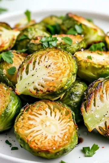 To make Air Fryer Garlic Brussels Sprouts, you need fresh ingredients. Here’s what you will need: - 1 lb Brussels sprouts, trimmed and halved - 3 tablespoons olive oil - 4 cloves garlic, minced - 1 teaspoon smoked paprika - 1 teaspoon salt - 1/2 teaspoon black pepper - 1 tablespoon balsamic glaze (optional) - Fresh parsley, chopped (for garnish) Each ingredient plays a key role in flavor and texture. The Brussels sprouts give a nice crunch. Olive oil helps them crisp up in the air fryer. Garlic brings a rich taste, while smoked paprika adds warmth. Salt and black pepper enhance all the flavors. The balsamic glaze is a fun touch, adding sweetness at the end. Finally, fresh parsley brightens the dish and adds color. Enjoy these simple yet vibrant flavors as a side dish or snack! Start by preheating your air fryer to 375°F (190°C). This step takes about 5 minutes. Preheating helps the Brussels sprouts cook evenly and get crispy. Now, take 1 pound of Brussels sprouts. Trim the ends and cut them in half. This helps them cook faster and soak in more flavor. Place the halved sprouts in a large mixing bowl. Next, drizzle 3 tablespoons of olive oil over the Brussels sprouts. Toss them well so they are fully coated. Then, add 4 minced garlic cloves, 1 teaspoon of smoked paprika, 1 teaspoon of salt, and 1/2 teaspoon of black pepper. Toss everything again until the sprout halves are covered in the seasoning. Place the seasoned Brussels sprouts in the air fryer basket. Make sure they are in a single layer. If you have a lot, cook them in batches. Air fry the sprouts for 15-18 minutes. Shake the basket halfway through to ensure they cook evenly. Your goal is crispy, golden-brown Brussels sprouts. Once they are done, take them out of the air fryer. If you want, drizzle 1 tablespoon of balsamic glaze over the top. This adds a sweet touch. Finish by garnishing with chopped fresh parsley for color and flavor. Enjoy your tasty side dish! To get crispy Brussels sprouts, start with fresh ones. Choose firm, bright green sprouts. Trim the ends and cut them in half. This helps them cook evenly. Toss them well with olive oil. Make sure each sprout is coated. The oil helps them crisp up in the air fryer. Don't crowd the basket. This lets hot air flow around each sprout. Air fry them at 375°F for 15 to 18 minutes. Shake the basket halfway through to cook evenly. You can customize the flavors based on your taste. If you want more heat, add cayenne pepper or red pepper flakes. For a tangy twist, mix in lemon juice or zest. If you love cheese, sprinkle some Parmesan before serving. Taste the mixture before air frying. Adjust salt and pepper to your liking. A little more garlic can add more punch. Don’t be afraid to experiment! If you have a lot of Brussels sprouts, cook them in batches. This keeps them crispy and delicious. Follow the same steps for each batch. Keep the first batch warm in the oven at a low temp, around 200°F. This way, you serve them all hot at once. You can also prep them ahead. Store them in the fridge after seasoning. When ready, just air fry them. They will still taste fresh and tasty! {{image_2}} You can easily enhance these Brussels sprouts with cheese. Try adding Parmesan or feta. After air frying, sprinkle the cheese on top. The heat will melt it, creating a delicious topping. It adds a rich, creamy flavor that pairs well with garlic. Want a kick? Add some heat! You can mix in red pepper flakes or cayenne pepper. Start with a small amount to find your perfect spice level. You can also use a spicy sauce, like Sriracha, during the last few minutes of cooking. This will make the Brussels sprouts flavorful and exciting. These Brussels sprouts can be made vegan-friendly. Simply skip the cheese or use a plant-based alternative. You can also drizzle some lemon juice after cooking for extra flavor. This brightens the dish without any animal products. Enjoy a tasty, plant-based side dish that everyone will love! After enjoying your crispy air fryer garlic Brussels sprouts, let them cool. Store them in an airtight container. They will keep well in the fridge for up to three days. If you want them to stay fresh longer, avoid adding the balsamic glaze until you serve them. To reheat your Brussels sprouts, use the air fryer for the best results. Preheat it to 375°F (190°C). Place the leftovers in the basket. Heat for about 5 to 7 minutes. This makes them crispy again. You can also use the oven, but the air fryer works better. You can freeze Brussels sprouts, but they may lose some crispness. First, cool them completely. Spread them out on a baking sheet in a single layer. Freeze them for about an hour. Then, transfer them to a freezer-safe bag. They will last for up to three months. When ready to eat, thaw them in the fridge before reheating. You should air fry Brussels sprouts for 15 to 18 minutes at 375°F (190°C). This time gives them a nice crispy texture. Remember to shake the basket halfway through. This helps them cook evenly. Yes, you can cook frozen Brussels sprouts in the air fryer. Just add a few extra minutes to the cooking time. They may need about 20 to 25 minutes. Make sure to toss them halfway through for the best results. Air-fried Brussels sprouts pair well with many dishes. You can serve them with grilled chicken, steak, or fish. They also work great with pasta or as a side to a hearty grain bowl. Add a drizzle of balsamic glaze for extra flavor. To reduce bitterness, try these tips: - Choose small, fresh Brussels sprouts; they tend to be sweeter. - Trim off the ends and remove any yellow leaves before cooking. - Use a bit of sweetness, like a drizzle of balsamic glaze, to balance the flavors. In this post, I shared how to make delicious air-fried Brussels sprouts. You learned the key ingredients, step-by-step instructions, and helpful tips for perfect results. We also explored fun variations and easy storage ideas. Brussels sprouts can be a tasty and healthy side dish. With these methods, you can enjoy them anytime. Keep experimenting with flavors to find your favorite! Happy cooking!