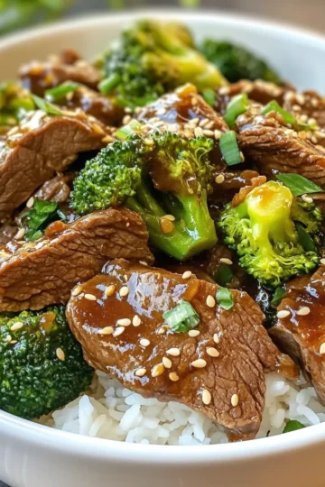 - 1.5 lbs flank steak, sliced against the grain - 2 cups broccoli florets - 1 cup beef broth - ¼ cup soy sauce (or tamari for gluten-free) - 2 tablespoons brown sugar - 2 tablespoons cornstarch (plus 1 tablespoon for thickening) - 1 tablespoon garlic, minced - 1 tablespoon ginger, minced - 2 tablespoons sesame oil - 1 tablespoon sesame seeds (for garnish) - Cooked rice or noodles (for serving) For this dish, I love using flank steak. It has great flavor and gets very tender in the crockpot. The broccoli brings a nice crunch and bright color. The beef broth adds depth. Soy sauce or tamari gives it that rich umami taste. Brown sugar rounds out the flavors, making it sweet and savory. Don't forget the cornstarch! It helps to thicken the sauce. Garlic and ginger are must-haves for a punch of flavor. Sesame oil adds a lovely nuttiness. Finally, sesame seeds make the dish look pretty when you serve it over rice or noodles. {{ingredient_image_1}} - Slicing the flank steak: Start with 1.5 lbs of flank steak. Slice it against the grain into thin strips. This helps the beef stay tender. - Measuring out liquids and seasonings: In a bowl, measure 1 cup of beef broth and ¼ cup of soy sauce. Add 2 tablespoons of brown sugar, 1 tablespoon of minced garlic, and 1 tablespoon of minced ginger. Finally, pour in 2 tablespoons of sesame oil. Whisk these together until well mixed. - Layering ingredients in the crockpot: Place the sliced flank steak at the bottom of the crockpot. Pour the sauce mixture over the beef. Make sure all the meat is coated well. - Cooking times for low and high settings: Cover the crockpot. Cook on low for about 6-7 hours. If you're short on time, cook on high for 3-4 hours. The beef should be tender when done. - Thickening the sauce with cornstarch: About 30 minutes before the dish is ready, mix 1 tablespoon of cornstarch with 2 tablespoons of water. This creates a slurry. Stir it into the crockpot. This will help thicken the sauce. - Adding broccoli at the right time: Add 2 cups of broccoli florets to the crockpot during the last 15 minutes. Stir gently to combine. Cover again to let the broccoli steam and become tender. Marinating the beef makes a big difference. I suggest marinating it for at least an hour. You can mix soy sauce, garlic, ginger, and a bit of brown sugar. This helps the beef soak up all the great flavors. Adjust the sweetness by adding more or less brown sugar. If you prefer a sweeter taste, add a little more. To avoid mushy broccoli, add it near the end of cooking. I recommend adding broccoli florets in the last 15 minutes. This keeps them bright and crisp. For the best sauce, use cornstarch to thicken it. Mix one tablespoon of cornstarch with water to make a slurry. Stir this into the sauce about half an hour before it's done. This gives you a nice, thick sauce. Cooked rice or noodles go great with this dish. They soak up the sauce well. For a touch of color, sprinkle sesame seeds on top. You can also add chopped green onions for a fresh look. Serve it all in deep bowls for a cozy feel. A drizzle of extra sesame oil adds flavor and shine. Pro Tips Cutting the Beef: Always slice the flank steak against the grain for maximum tenderness. Broccoli Timing: Add the broccoli during the last 15 minutes to retain its bright color and crunch. Thickening the Sauce: For a thicker sauce, allow the cornstarch slurry to simmer for a few minutes after adding it to the crockpot. Serving Suggestions: Pair with jasmine rice or udon noodles for a more authentic Asian-inspired meal. {{image_2}} You can switch flank steak with chicken or tofu. Chicken will cook fast. Use boneless, skinless chicken thighs or breasts. For tofu, choose firm or extra-firm. Cut it into cubes for the best texture. Adjust your cooking time based on the protein. Cook chicken on low for 4-5 hours or high for 2-3 hours. Tofu needs less time. Cook it on low for about 3 hours. Add fun veggies to your dish! Bell peppers bring sweetness, while carrots add crunch. Slice them thin to cook well in the crockpot. You can mix them in at the same time as broccoli. Want more heat? Add chili flakes or a splash of sriracha. Start with a small amount, then taste. You can always add more if you like it spicy! Make this dish gluten-free easily. Swap soy sauce for tamari. It has the same great taste without gluten. For low-sodium options, use low-sodium beef broth and soy sauce. You can also cut back on the brown sugar for a healthier twist. If you want it low-carb, skip the rice or noodles and serve it over steamed veggies instead. After enjoying your beef and broccoli, store any leftovers properly. Here are some best practices: - Refrigeration: Place the cooled dish in an airtight container. This keeps the food fresh for up to 3-4 days. Always label your container with the date. - Freezing: If you want to keep it longer, freeze the leftovers. Use freezer-safe bags or containers. Properly sealed, it can last up to 3 months. Make sure to remove as much air as possible to prevent freezer burn. When it's time to enjoy your leftovers, you have a couple of easy options. - Microwave: This method is quick and simple. Place your portion in a bowl. Cover it loosely with a lid or wrap. Heat for 1-2 minutes, stirring halfway. Check that it is hot all the way through. - Stovetop: For better texture, use the stovetop. Place your beef and broccoli in a pan over medium heat. Stir it gently. Add a splash of water or broth if it seems dry. Heat for about 5-7 minutes until warmed through. Keep these tips in mind to ensure your dish stays flavorful and enjoyable! Crockpot Beef and Broccoli takes 6-7 hours on low and 3-4 hours on high. Cooking on low gives the beef more time to become tender. If you're in a hurry, high will still yield great results. Yes, you can use frozen broccoli. However, it may change the texture. It can make the broccoli softer. If using frozen, add it during the last 15-20 minutes of cooking. This helps it warm through without getting too mushy. Crockpot Beef and Broccoli pairs well with several sides. Here are some ideas: - Steamed rice: White or brown rice absorbs the sauce well. - Noodles: Rice noodles or egg noodles are great choices. - Vegetable stir-fry: Lightly stir-fried veggies can add freshness. - Salad: A simple green salad can balance the meal. These options enhance your meal's flavor and texture. This blog post guided you through making Crockpot Beef and Broccoli. We covered key ingredients, step-by-step preparation, and cooking tips. You learned how to adjust flavors and textures to enhance the dish. We also discussed variations for different diets and the best storage solutions. Now you can create a delicious meal with ease. Enjoy your cooking and share this flavorful dish with friends!