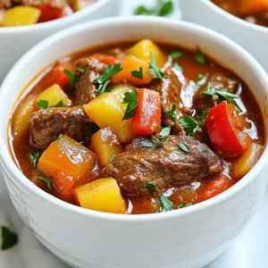 To make a hearty Hungarian goulash, you need these key ingredients: - 2 lbs beef chuck, cut into 1-inch cubes - 2 large onions, diced - 3 cloves garlic, minced - 2 tablespoons sweet paprika (Hungarian) - 1 tablespoon caraway seeds - 2 bell peppers (one red, one yellow), diced - 3 medium potatoes, peeled and cubed - 4 medium carrots, sliced - 6 cups beef broth - 2 tablespoons tomato paste - 1 tablespoon vegetable oil - Salt and pepper to taste - Fresh parsley, for garnish These ingredients work together to create a rich and warming stew. Hungarian paprika is a must for this dish. It gives goulash its unique flavor and color. This spice comes in different types, but sweet paprika is the best choice here. It adds warmth without too much heat. Using authentic Hungarian paprika makes your goulash taste more traditional. Always choose high-quality paprika to get the best results. You can add a few garnishes and seasoning options to enhance your goulash. Consider these: - Fresh parsley for a pop of color - A dollop of sour cream for creaminess - A sprinkle of chili flakes for heat Feel free to experiment with other vegetables too, like zucchini or green beans. Each option can add a new twist to this classic dish. Enjoy making your goulash unique! {{ingredient_image_1}} Start by heating the vegetable oil in a large pot or Dutch oven over medium heat. Add the diced onions and sauté them. Cook for about five minutes until they turn translucent and soft. Then, add the minced garlic. Cook for one more minute until the garlic smells great. This step builds a strong flavor base for your goulash. Next, raise the heat to medium-high. Add the beef cubes to the pot. Make sure to sear the beef on all sides. This takes about six to eight minutes. You want the beef to brown nicely. This browning adds depth to the stew's flavor. After the beef is browned, sprinkle sweet paprika and caraway seeds over it. Mix well and let the spices toast for about one minute. This makes the spices pop and enhances the taste. Now, add the tomato paste to the pot. Mix it thoroughly with the beef and onions. Pour in the beef broth next, and bring everything to a simmer. Lower the heat and cover the pot. Let it cook for one hour. After an hour, add the diced bell peppers, cubed potatoes, and sliced carrots. Season with salt and pepper to taste. Cover again and let it simmer for another 30 to 40 minutes. The vegetables should be tender, and the beef should be fork-tender. Once it’s done, taste and adjust the seasoning if needed. When making goulash, avoid certain common mistakes. First, don’t skip browning the beef. This step adds rich flavor. Second, don’t rush the cooking time. Low and slow makes the beef tender. Lastly, be careful with seasoning. Taste as you go to avoid over-salting. To boost the flavor of your goulash, use quality spices. Sweet Hungarian paprika is key; it gives depth. Caraway seeds add a warm, earthy note. You can also try adding a bay leaf for extra aroma. If you like heat, a pinch of cayenne works well too. Serve goulash hot in deep bowls. I love to garnish with fresh parsley for color. Pair it with crusty bread for dipping. A side salad with a tangy dressing balances the meal. For drinks, a glass of red wine complements the stew nicely. Pro Tips Quality Meat: Choose well-marbled beef chuck for a tender and flavorful goulash. The fat will melt during cooking, adding richness to the dish. Spice It Right: Use authentic Hungarian paprika for the best flavor. Its sweet, smoky notes are essential to achieving the classic goulash taste. Simmer Low and Slow: Allow the goulash to simmer gently after adding the vegetables. This helps meld the flavors together and ensures the beef becomes fork-tender. Serve with Love: Enhance the presentation by serving the goulash in deep bowls and garnishing with fresh parsley. Accompany with crusty bread for a complete meal. {{image_2}} You can make a vegetarian version of goulash. It still has rich flavors. Here are the ingredients: - 2 cups mushrooms, sliced - 2 large onions, diced - 3 cloves garlic, minced - 2 tablespoons sweet paprika (Hungarian) - 1 tablespoon caraway seeds - 2 bell peppers (one red, one yellow), diced - 3 medium potatoes, peeled and cubed - 4 medium carrots, sliced - 6 cups vegetable broth - 2 tablespoons tomato paste - 1 tablespoon olive oil - Salt and pepper to taste - Fresh parsley, for garnish Method: 1. Heat olive oil in a pot. Sauté onions until soft. 2. Stir in garlic and cook for one minute. 3. Add mushrooms and cook until they release moisture. 4. Mix in paprika and caraway seeds, toasting for one minute. 5. Add tomato paste and stir well. 6. Pour in vegetable broth, simmering for 30 minutes. 7. Add bell peppers, potatoes, and carrots. Cook until soft. 8. Season with salt and pepper. Serve hot with parsley. Using a slow cooker makes goulash easy. You need to adjust the method slightly. Here’s how: 1. Sear the beef cubes in a pan first. This adds flavor. 2. Transfer the beef to the slow cooker. 3. Add all other ingredients, except for the vegetables. 4. Cook on low for 6-8 hours or high for 3-4 hours. 5. Add the vegetables during the last hour of cooking. 6. Adjust seasoning before serving. Serve it warm. Goulash varies by region in Hungary. Each area adds its twist. - Budapest Goulash: This style uses more spices and often includes beans. - Pork Goulash: In some regions, people use pork instead of beef. - Fish Goulash: Near lakes, cooks use fish to create a lighter stew. - Dried Bean Goulash: This version uses dried beans for added fiber and taste. These regional twists showcase Hungary’s rich culinary history. Each version is delicious and worth trying! To keep your goulash fresh, let it cool first. Place it in an airtight container. Store it in the fridge for up to three days. When storing, separate the broth from the solids if you prefer. You can freeze goulash for later use. Use freezer-safe containers or bags. Make sure to leave some space for expansion. Goulash can last for up to three months in the freezer. Thaw it in the fridge overnight before reheating. When you are ready to enjoy your goulash, reheat it gently. Use a saucepan over low heat. Stir occasionally to avoid sticking. If it seems thick, add a splash of broth or water. Heat until it is warm throughout, then serve. Hungarian Goulash comes from Hungary. It dates back to the 9th century. Shepherds made this dish using simple ingredients. They cooked it over an open fire. Today, it is a national dish and loved worldwide. The dish reflects Hungary’s rich culture and history. Hungarian Goulash stands out for its unique spices. The sweet paprika gives it a deep red color. Other stews may use different spices and flavors. Goulash often includes beef, potatoes, and vegetables. Its thick, hearty broth is a defining trait. Unlike many stews, goulash is more soup-like. This makes it perfect for cold days. Yes, you can add other vegetables! Goulash is flexible and can adapt to your taste. Some people like to add peas or green beans. You can also try zucchini for a fresh twist. Just remember to cut the veggies into similar sizes. This helps them cook evenly. In this post, we explored the key ingredients for making authentic Hungarian goulash, highlighting the importance of paprika. I shared step-by-step instructions for preparation, searing, and cooking. We discussed tips to enhance flavors and avoid common mistakes. I also covered different variations, including vegetarian options and how to store leftovers for later meals. Cooking goulash can be fun and rewarding. With practice, you can create a dish that warms the heart and delights the palate. Enjoy your culinary journey!