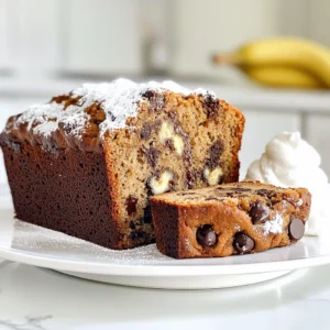 - 3 ripe bananas, mashed - ½ cup unsalted butter, melted - ¾ cup brown sugar - 1 large egg, beaten - 1 teaspoon vanilla extract - 1 teaspoon baking soda - ¼ teaspoon salt - 1 ½ cups all-purpose flour - ½ cup chocolate chips - ¼ cup chopped walnuts (optional) - ½ teaspoon cinnamon Gather these ingredients before you start baking. Ripe bananas are key for a sweet and moist bread. Their flavor shines through, making it a treat. Melted butter gives a rich taste, while brown sugar adds depth. The egg helps bind everything together. Vanilla extract lifts the flavors, making them bright. Baking soda acts as a leavening agent, giving the bread a nice rise. Salt enhances all the sweetness in the mix. All-purpose flour forms the base of your batter. Chocolate chips add a delightful touch. Choose semi-sweet or dark based on your taste. If you love nuts, walnuts bring a nice crunch and extra flavor. Lastly, a hint of cinnamon can elevate the whole dish. This simple list packs a punch. Each ingredient plays a vital role in creating your bakery-style delight. Happy baking! - Preheat oven to 350°F (175°C). - Grease a 9x5 inch loaf pan. - In a large bowl, combine mashed bananas and melted butter. Mix until smooth. - Add brown sugar, egg, and vanilla extract. Stir well to blend. - Sprinkle in baking soda and salt. Mix gently to combine. - Gradually add flour and cinnamon. Stir just until no dry flour remains. - Carefully fold in chocolate chips and walnuts, if you choose to use them. - Pour the batter into the prepared loaf pan. Smooth the top with a spatula. - Bake for 60-65 minutes. A toothpick should come out clean when done. - Cool the banana bread in the pan for about 10 minutes. Then, transfer it to a wire rack to cool completely. To get that perfect bakery-style texture, start with your ingredients. Use room temperature butter and eggs. This helps your banana bread rise better. Cold ingredients can make the bread dense. Mix your batter gently. Over-mixing can lead to tough bread. Once you add flour, stir just until combined. A few lumps are fine. For a richer taste, try different types of chocolate. Semi-sweet chocolate chips give a classic touch. Dark chocolate adds a deep flavor. You can even mix both! Cinnamon is another great addition. Just half a teaspoon can boost the flavor. It pairs well with bananas and chocolate. When slicing, use a serrated knife for clean cuts. Cut thick pieces for a more rustic look. Serve your banana bread on a nice platter. Dust it with powdered sugar for charm. A dollop of whipped cream or a scoop of vanilla ice cream makes it even better! {{image_2}} If you want a nut-free banana bread, simply skip the walnuts. This keeps your loaf soft and delicious. The texture will still be great without them. You can enjoy the rich chocolate and banana flavor without any crunch. This option is perfect for kids or those with nut allergies. For those needing gluten-free options, use a gluten-free flour blend. Many blends work well in this recipe. Just replace the all-purpose flour with the same amount of gluten-free flour. This allows you to enjoy banana bread without gluten. If you want a vegan version, substitute the egg with a flaxseed egg. To make a flaxseed egg, mix 1 tablespoon of flaxseed meal with 2.5 tablespoons of water. Let it sit for a few minutes until it thickens. You can also use plant-based butter instead of regular butter. This keeps your banana bread tasty and friendly for all diets. You can jazz up your banana bread with dried fruits like raisins or cranberries. These add sweetness and chewiness. Another idea is to mix in spices like nutmeg or allspice for warmth. Just a pinch can change the whole flavor. Get creative and let your taste guide you! To keep your banana bread fresh, wrap it tightly with plastic wrap. This helps prevent it from drying out. You can also place it in an airtight container. Store it at room temperature for up to three days. If you want it to last longer, consider refrigerating it. Just remember that chilling can change the texture a bit. To freeze banana bread, let it cool completely. Then, wrap it in plastic wrap and foil. This extra layer helps keep the bread moist. Place the wrapped bread in a freezer bag. You can freeze it for up to three months. When you’re ready to eat it, take it out and let it thaw at room temperature. For a warm slice, you can pop it in the oven at a low temp for a few minutes. Banana bread can stay fresh at room temperature for about three days. If you keep it in the fridge, it can last up to a week. However, the best taste comes from enjoying it fresh. Always check for signs of spoilage, like a sour smell or mold, before eating. Yes, you can use frozen bananas. They work well in banana bread. When using frozen bananas, let them thaw first. This helps to remove excess water. You can mash them easily once thawed. The flavor stays rich and sweet, just like fresh bananas. To check if your banana bread is done, use a toothpick. Insert the toothpick into the center of the loaf. If it comes out clean, your bread is ready. If there are wet crumbs, bake for a few more minutes. Keep checking until the toothpick is clean. This method works great for all banana breads. Yes, you can replace brown sugar with white sugar. This change will alter the flavor and texture slightly. Brown sugar adds a deeper flavor and moisture. White sugar will make your bread a bit lighter. If you want a more caramel taste, stick with brown sugar. This blog post covered all you need to make perfect banana bread. We looked at essential ingredients, step-by-step instructions, and helpful tips. From mixing to baking, these steps guide you easily. You also learned variations to fit your taste and how to store your creation. Remember, with simple tweaks, you can make it your own. Enjoy every slice of your warm, homemade banana bread. It’s a treat worth sharing! Happy baking!