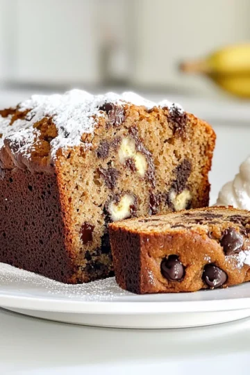 - 3 ripe bananas, mashed - 1/2 cup unsalted butter, melted - 3/4 cup brown sugar - 1 large egg, beaten - 1 teaspoon vanilla extract - 1 teaspoon baking soda - 1/4 teaspoon salt - 1 1/2 cups all-purpose flour - 1/2 cup chocolate chips - 1/4 cup chopped walnuts (optional) - 1/2 teaspoon cinnamon Gather these ingredients before you start baking. Ripe bananas are key for a sweet and moist bread. Their flavor shines through, making it a treat. Melted butter gives a rich taste, while brown sugar adds depth. The egg helps bind everything together. Vanilla extract lifts the flavors, making them bright. Baking soda acts as a leavening agent, giving the bread a nice rise. Salt enhances all the sweetness in the mix. All-purpose flour forms the base of your batter. Chocolate chips add a delightful touch. Choose semi-sweet or dark based on your taste. If you love nuts, walnuts bring a nice crunch and extra flavor. Lastly, a hint of cinnamon can elevate the whole dish. This simple list packs a punch. Each ingredient plays a vital role in creating your bakery-style delight. Happy baking! - Preheat oven to 350°F (175°C). - Grease a 9x5 inch loaf pan. - In a large bowl, combine mashed bananas and melted butter. Mix until smooth. - Add brown sugar, egg, and vanilla extract. Stir well to blend. - Sprinkle in baking soda and salt. Mix gently to combine. - Gradually add flour and cinnamon. Stir just until no dry flour remains. - Carefully fold in chocolate chips and walnuts, if you choose to use them. - Pour the batter into the prepared loaf pan. Smooth the top with a spatula. - Bake for 60-65 minutes. A toothpick should come out clean when done. - Cool the banana bread in the pan for about 10 minutes. Then, transfer it to a wire rack to cool completely. To get that perfect bakery-style texture, start with your ingredients. Use room temperature butter and eggs. This helps your banana bread rise better. Cold ingredients can make the bread dense. Mix your batter gently. Over-mixing can lead to tough bread. Once you add flour, stir just until combined. A few lumps are fine. For a richer taste, try different types of chocolate. Semi-sweet chocolate chips give a classic touch. Dark chocolate adds a deep flavor. You can even mix both! Cinnamon is another great addition. Just half a teaspoon can boost the flavor. It pairs well with bananas and chocolate. When slicing, use a serrated knife for clean cuts. Cut thick pieces for a more rustic look. Serve your banana bread on a nice platter. Dust it with powdered sugar for charm. A dollop of whipped cream or a scoop of vanilla ice cream makes it even better! {{image_2}} If you want a nut-free banana bread, simply skip the walnuts. This keeps your loaf soft and delicious. The texture will still be great without them. You can enjoy the rich chocolate and banana flavor without any crunch. This option is perfect for kids or those with nut allergies. For those needing gluten-free options, use a gluten-free flour blend. Many blends work well in this recipe. Just replace the all-purpose flour with the same amount of gluten-free flour. This allows you to enjoy banana bread without gluten. If you want a vegan version, substitute the egg with a flaxseed egg. To make a flaxseed egg, mix 1 tablespoon of flaxseed meal with 2.5 tablespoons of water. Let it sit for a few minutes until it thickens. You can also use plant-based butter instead of regular butter. This keeps your banana bread tasty and friendly for all diets. You can jazz up your banana bread with dried fruits like raisins or cranberries. These add sweetness and chewiness. Another idea is to mix in spices like nutmeg or allspice for warmth. Just a pinch can change the whole flavor. Get creative and let your taste guide you! To keep your banana bread fresh, wrap it tightly with plastic wrap. This helps prevent it from drying out. You can also place it in an airtight container. Store it at room temperature for up to three days. If you want it to last longer, consider refrigerating it. Just remember that chilling can change the texture a bit. To freeze banana bread, let it cool completely. Then, wrap it in plastic wrap and foil. This extra layer helps keep the bread moist. Place the wrapped bread in a freezer bag. You can freeze it for up to three months. When you’re ready to eat it, take it out and let it thaw at room temperature. For a warm slice, you can pop it in the oven at a low temp for a few minutes. Banana bread can stay fresh at room temperature for about three days. If you keep it in the fridge, it can last up to a week. However, the best taste comes from enjoying it fresh. Always check for signs of spoilage, like a sour smell or mold, before eating. Yes, you can use frozen bananas. They work well in banana bread. When using frozen bananas, let them thaw first. This helps to remove excess water. You can mash them easily once thawed. The flavor stays rich and sweet, just like fresh bananas. To check if your banana bread is done, use a toothpick. Insert the toothpick into the center of the loaf. If it comes out clean, your bread is ready. If there are wet crumbs, bake for a few more minutes. Keep checking until the toothpick is clean. This method works great for all banana breads. Yes, you can replace brown sugar with white sugar. This change will alter the flavor and texture slightly. Brown sugar adds a deeper flavor and moisture. White sugar will make your bread a bit lighter. If you want a more caramel taste, stick with brown sugar. This blog post covered all you need to make perfect banana bread. We looked at essential ingredients, step-by-step instructions, and helpful tips. From mixing to baking, these steps guide you easily. You also learned variations to fit your taste and how to store your creation. Remember, with simple tweaks, you can make it your own. Enjoy every slice of your warm, homemade banana bread. It’s a treat worth sharing! Happy baking!