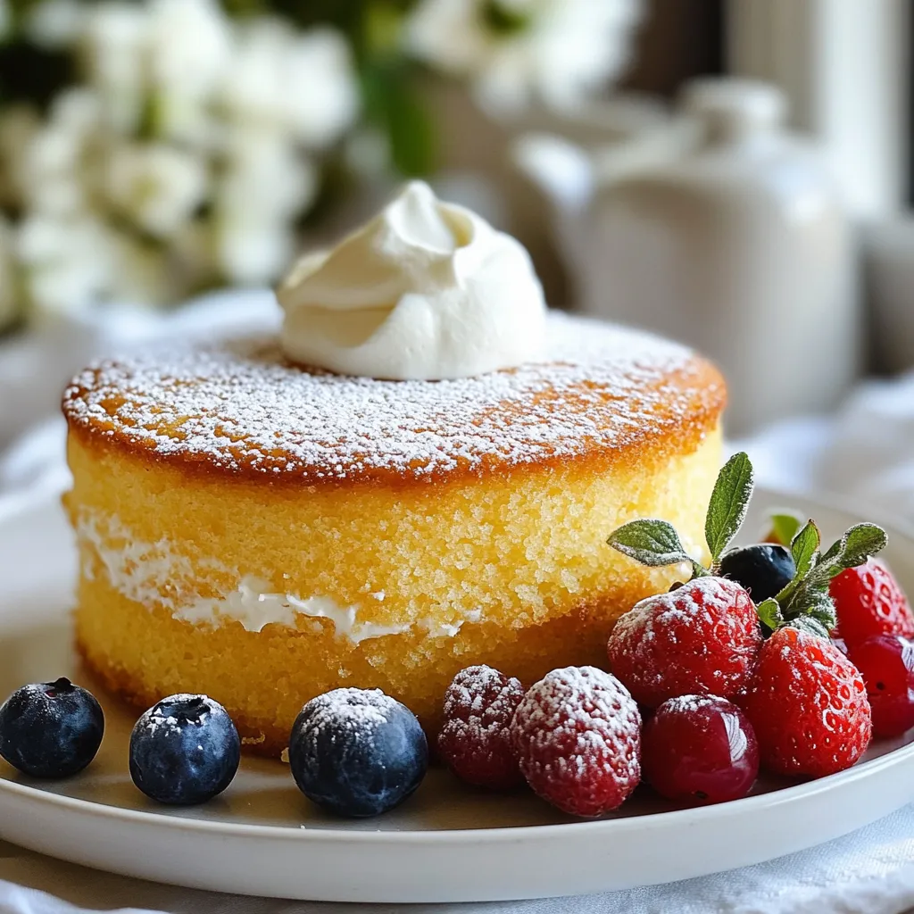 When making a classic French butter cake, using the right ingredients is essential. Here’s what you need: - 1 ½ cups unsalted butter, softened - 1 ½ cups granulated sugar - 4 large eggs, room temperature - 2 ½ cups all-purpose flour - 1 tablespoon baking powder - ½ teaspoon salt - 1 teaspoon vanilla extract - 1 cup whole milk Each ingredient plays a key role in the cake's flavor and texture. The unsalted butter gives a rich taste, while the sugar adds sweetness. Using room temperature eggs helps the batter mix well. All-purpose flour provides a good base, while baking powder helps the cake rise. The salt balances the sweetness, and vanilla extract adds a lovely aroma. Whole milk keeps the cake moist and tender. Make sure you gather everything before you start. This way, you won’t miss anything. The quality of your ingredients matters too. Fresh eggs and good butter can make a big difference in taste. {{ingredient_image_1}} First, you need to preheat your oven to 350°F (175°C). This step is key for even baking. Next, grease and flour a 10-inch round cake pan. You can also use parchment paper to line the pan. This will help the cake come out easily once it is baked. In a large mixing bowl, cream together the softened butter and granulated sugar. Use an electric mixer on medium speed. Mix until the mixture is light and fluffy, which should take about 5 minutes. Next, add the eggs one at a time. Make sure to mix well after each egg. This helps the eggs blend into the batter fully. In another bowl, whisk together the flour, baking powder, and salt. Gradually add this dry mixture to the wet mixture. Alternate adding the whole milk as well. Start and end with the flour mixture. Mix until everything is just combined. Finally, stir in the vanilla extract until it is evenly mixed. Now, pour the batter into your prepared cake pan. Smooth the top with a spatula. Bake the cake in the preheated oven for 30 to 35 minutes. You will know it is ready when the top is golden brown. Insert a toothpick into the center; it should come out clean. Once baked, remove the cake from the oven. Let it cool in the pan for about 10 minutes. After that, transfer the cake to a wire rack to cool completely. This cooling step is important for the cake's texture and flavor. For a soft and fluffy cake, use room temperature butter and eggs. This helps the batter mix well. Cream the butter and sugar until light and airy. It should look pale and fluffy. Mixing too much can make the cake dense, so stop as soon as it's smooth. To keep your cake from sticking, grease the pan well. Use softened butter or cooking spray. Then, dust it with flour or line it with parchment paper. This simple step makes it easy to remove the cake after baking. Dust the cooled cake with powdered sugar before serving. This adds a nice touch. Pair it with crème fraîche for creaminess. Fresh berries add color and flavor too. Serve slices on a pretty plate to impress your guests. Pro Tips Room Temperature Ingredients: Make sure your butter, eggs, and milk are at room temperature before starting. This helps create a smoother batter and ensures even baking. Don't Overmix: When combining the dry and wet ingredients, mix until just combined. Overmixing can lead to a dense cake. Check for Doneness: Use a toothpick to check if the cake is done; it should come out clean or with a few crumbs attached, not wet batter. Cooling Time: Allow the cake to cool in the pan for at least 10 minutes before transferring to a wire rack. This helps prevent the cake from breaking. {{image_2}} You can make this cake even better with fun flavors. Adding lemon zest gives a nice fresh touch. It brightens the flavor and adds a lovely aroma. You can also add chocolate chips for a sweet surprise. The chips melt slightly in the oven, creating pockets of rich chocolate. Try nuts like almonds or walnuts for a nice crunch. They add texture and flavor that pairs well with the buttery cake. While the cake is tasty on its own, frosting can make it shine. A simple glaze made from powdered sugar and lemon juice is a great option. It adds sweetness and a little tang. You could also use a rich chocolate ganache for a more decadent treat. Whipped cream or a cream cheese frosting can be delicious too. Each option gives a new twist to this classic cake. If you need a gluten-free version, it's easy to adapt. Use a gluten-free flour blend in place of all-purpose flour. Make sure the blend includes a binding agent like xanthan gum. This will help the cake rise and hold together well. The texture might change a bit, but it will still taste great. Enjoying this cake is possible for everyone! To keep your classic French butter cake fresh, wrap it tightly. Use plastic wrap or aluminum foil. You can also store it in an airtight container. This helps to keep moisture in and air out. Place it at room temperature, away from direct sunlight. For best results, enjoy it within 3 days. Freezing the cake is easy. First, let it cool completely. Then, slice it into portions if you like. Wrap each piece tightly in plastic wrap. After that, place the wrapped slices in a freezer bag. Be sure to label the bag with the date. The cake can last up to 3 months in the freezer. At room temperature, the cake lasts about 3 days. If you store it in the fridge, it can last up to a week. For frozen cake slices, remember to eat them within 3 months. Always check for signs of spoilage before eating. Enjoying the cake fresh gives you the best taste and texture! A French butter cake is rich and moist. It uses a lot of butter to create flavor. This cake has a fine crumb and a tender texture. It is simple to make, yet it tastes elegant. French butter cakes often have vanilla as a key flavor, enhancing their sweetness. The classic method mixes the butter and sugar until light and fluffy. This technique helps add air to the batter, making it rise beautifully. You can use salted butter, but it may change the taste. Salted butter adds extra salt to the cake. This can affect the balance of flavors. If you choose salted butter, reduce the added salt in the recipe. This way, your cake will still taste great. Unsalted butter is best for precise flavor control in baking. To check if your cake is done, use a toothpick. Insert it into the center of the cake. If it comes out clean, the cake is ready. The cake should be golden brown on top. You can also gently press the surface; it should spring back. If it leaves an indent, it needs more time. Set a timer for 30 minutes and check often. Yes, you can make the batter ahead of time. However, it is best to bake it soon after mixing. If you need to store it, cover the bowl tightly and keep it in the fridge. Use the batter within 24 hours for the best results. If you wait too long, the baking powder may lose its power, affecting the rise. This blog covered the key steps to make a delicious French butter cake. We explored the ingredients, detailed the mixing and baking methods, and shared tips for the perfect texture. I also shared fun variations and storage tips to keep your cake fresh. Whether you try a new flavor or stick to the classic recipe, enjoy your cake! With these clear steps and helpful hints, you’ll bake confidently and create something tasty every time.