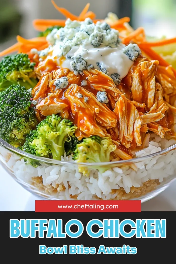 Discover the ultimate buffalo chicken bowls recipe that’s perfect for meal prep and bursting with flavor! This healthy buffalo chicken recipe features tender shredded chicken smothered in spicy buffalo sauce, served over your choice of brown rice or low-carb cauliflower rice. Packed with veggies like broccoli and carrots, these low-carb buffalo chicken bowls are nutritious and delicious. Get ready for a satisfying buffalo chicken rice bowl that you can easily customize. Save this recipe for your next meal prep! #BuffaloChickenBowls #HealthyRecipe #MealPrepBowls #LowCarbCooking