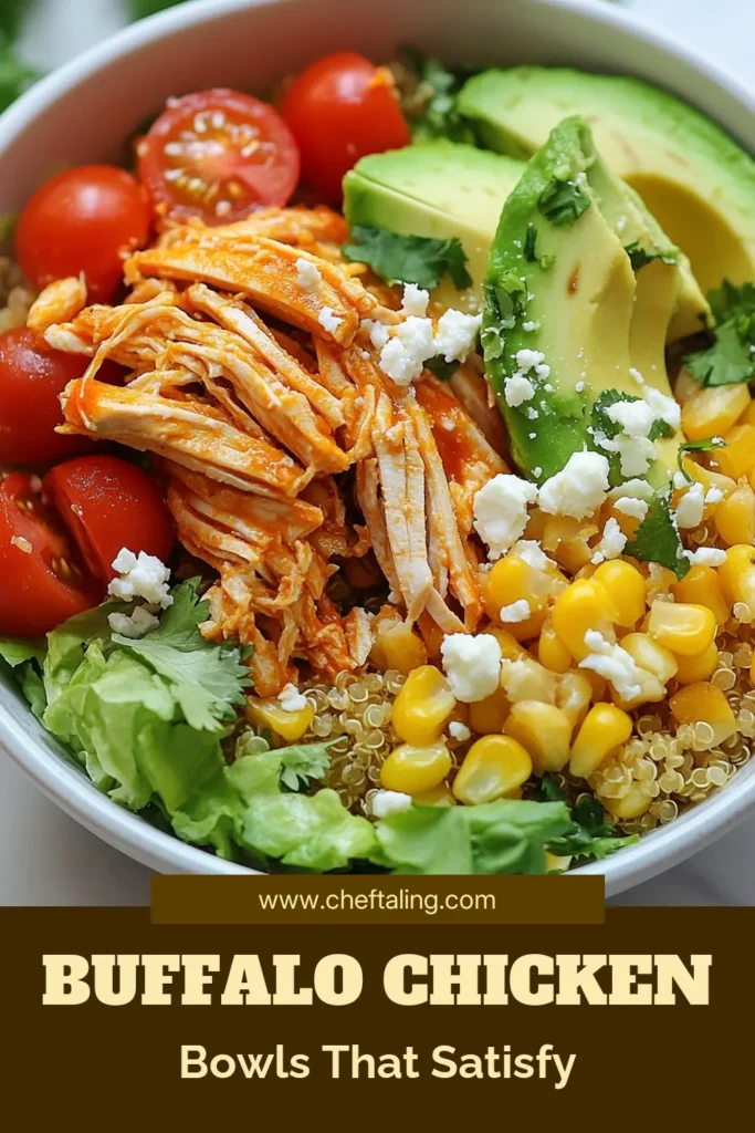 Looking for a delicious and filling meal? Try these Buffalo Chicken Power Bowls! Packed with healthy quinoa, this easy power bowl recipe features tender chicken marinated in buffalo sauce for a spicy kick. Perfect for meal prep, these bowls are not only nutritious but also customizable with your favorite veggies. Elevate your meal plan with this scrumptious buffalo sauce chicken recipe. Save this recipe for a hearty meal! #BuffaloChickenPowerBowls #HealthyQuinoaRecipes #EasyPowerBowlRecipes #MealPrepPowerBowls