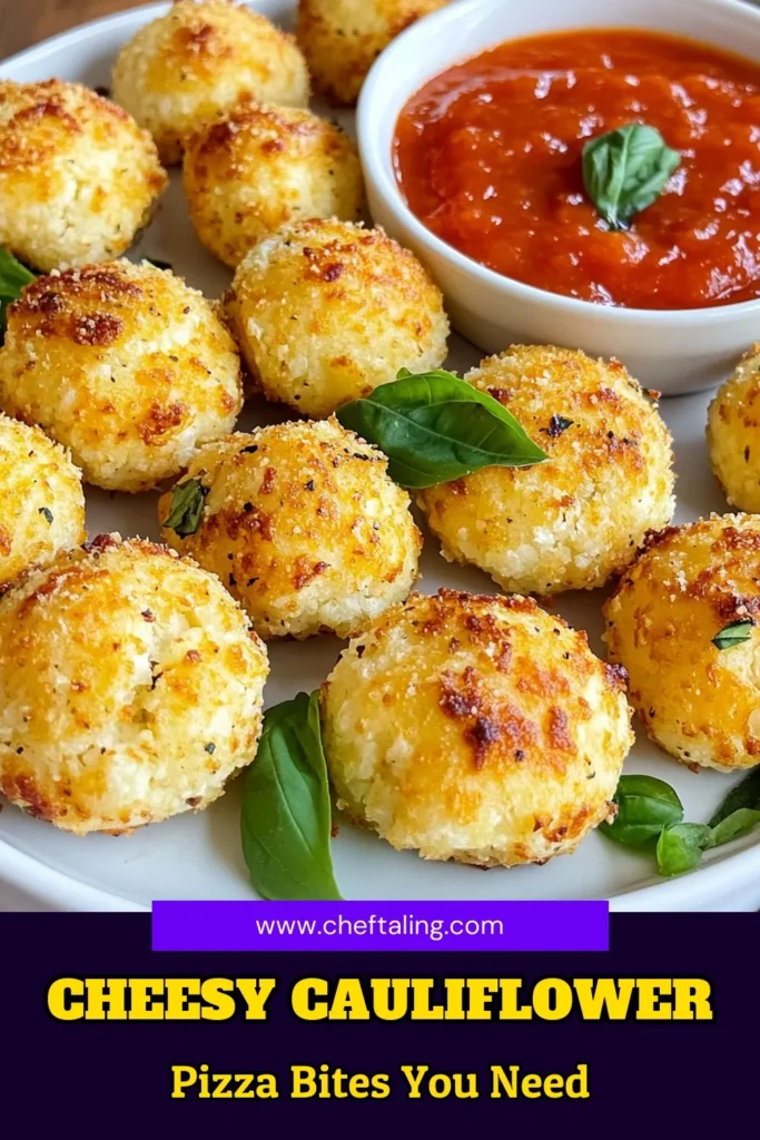 Try these cheesy cauliflower pizza bites for a delicious low-carb pizza snack! These easy cauliflower crust bites are the perfect gluten-free pizza alternative that everyone will love. Ideal as healthy pizza appetizers, they are packed with flavor and can be ready in under 40 minutes. Discover how to make these low-carb delights and enjoy guilt-free snacking! Save this recipe for your next meal! #KetoRecipes #LowCarb #HealthySnacks #GlutenFree