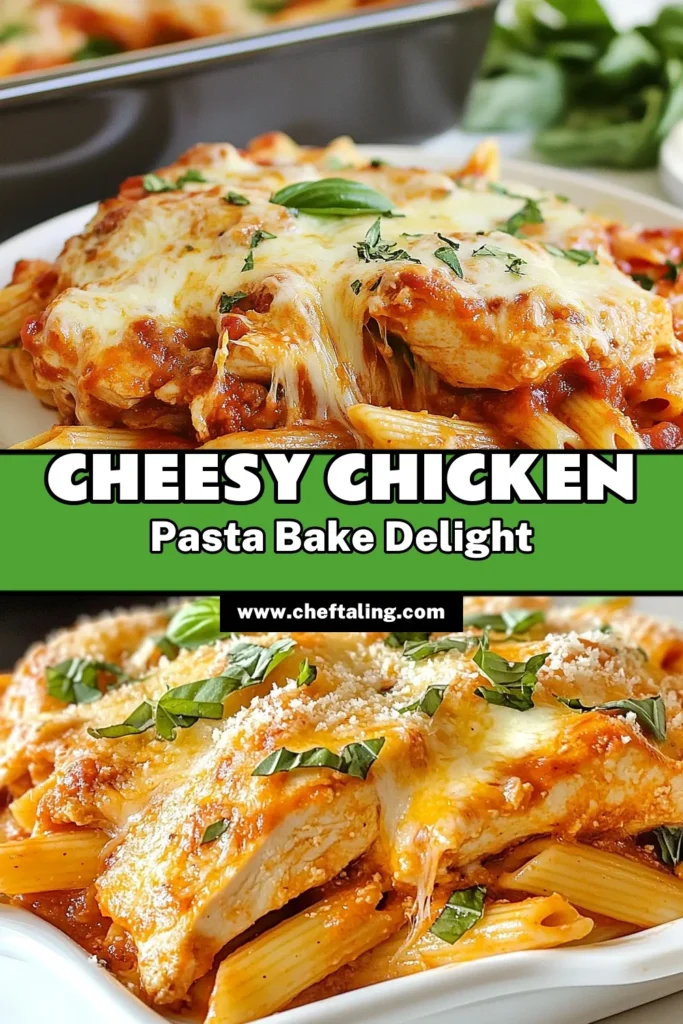 Indulge in this Cheesy Chicken Parmesan Pasta, a perfect blend of flavors in an easy chicken pasta recipe! This one-pot pasta dish features tender chicken breasts, creamy mozzarella, and savory marinara sauce, all baked to perfection. Try this Italian chicken recipe for a family favorite that’s guaranteed to impress. Ready to elevate your dinner game? Save this recipe now! #ChickenParmesan #EasyPastaRecipe #OnePotMeal #ItalianCooking
