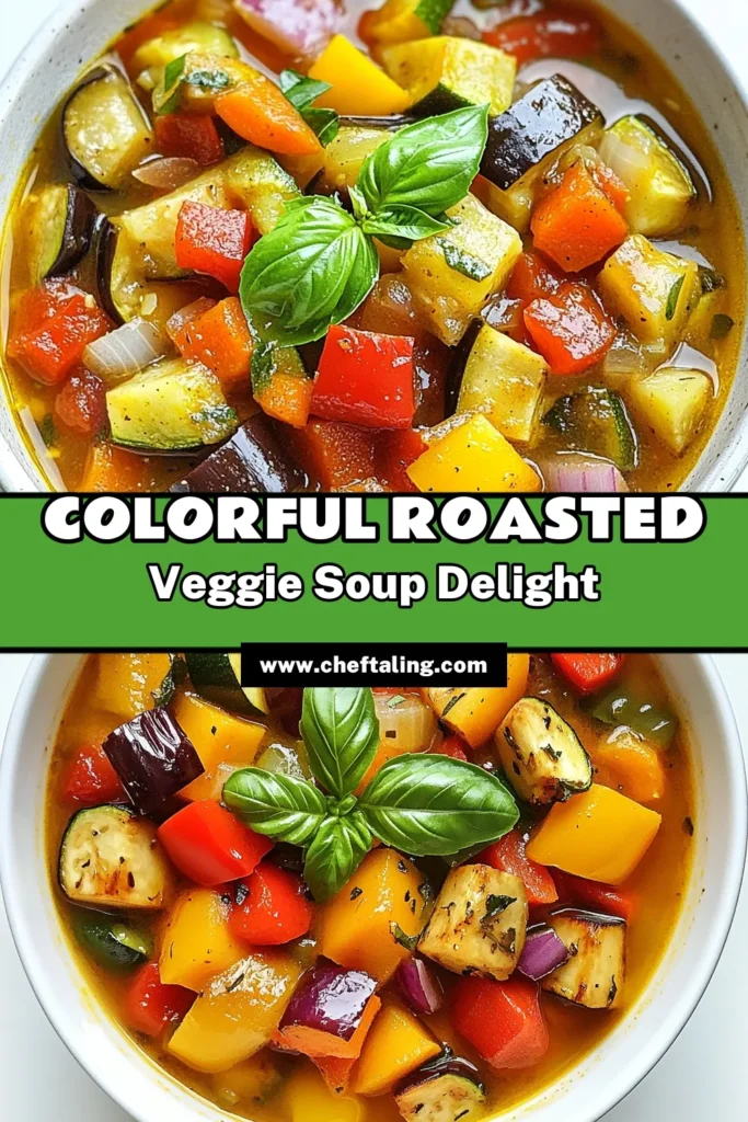 Looking for a delicious and healthy dish? Try this Roasted Veggie Soup Recipe! This Rainbow Vegetable Soup is packed with nutrients and bursting with flavor. Perfect for any meal, it’s an easy soup recipe that’s not only vegan but also comforting. Cozy up with this Vegan Roasted Soup that's sure to impress. Save this recipe for later and enjoy wholesome goodness in every bowl! #HealthyVegetableSoup #EasySoupRecipes #VeganRoastedSoup #RoastedVeggieSoup