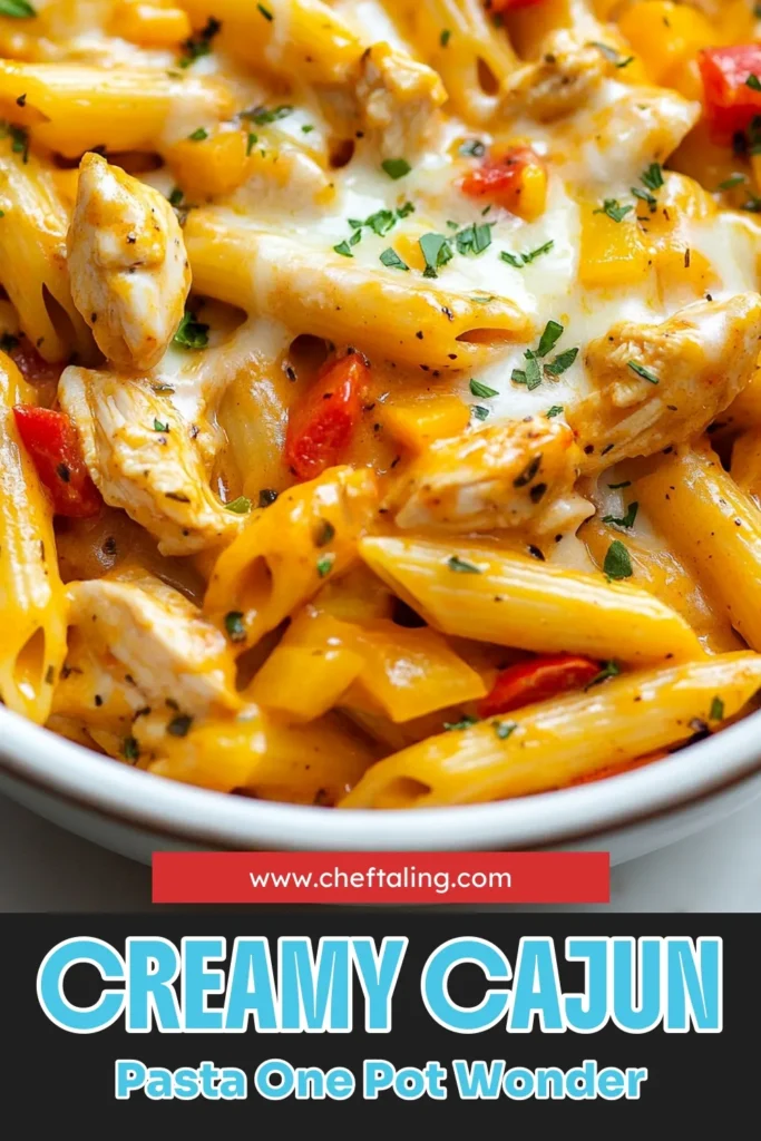Craving a flavorful dinner? Try this One Pot Cajun Pasta! This Creamy Cajun Chicken Pasta is an easy Cajun pasta recipe that's ready in just 30 minutes. Perfect for busy weeknights, this quick one pot pasta dish combines chicken, pasta, and spices for a satisfying meal. Impress your family with this delicious Cajun Pasta with Chicken and enjoy the creamy goodness! Save this recipe for your next meal! #CajunPasta #OnePotPasta #QuickRecipes #DinnerIdeas
