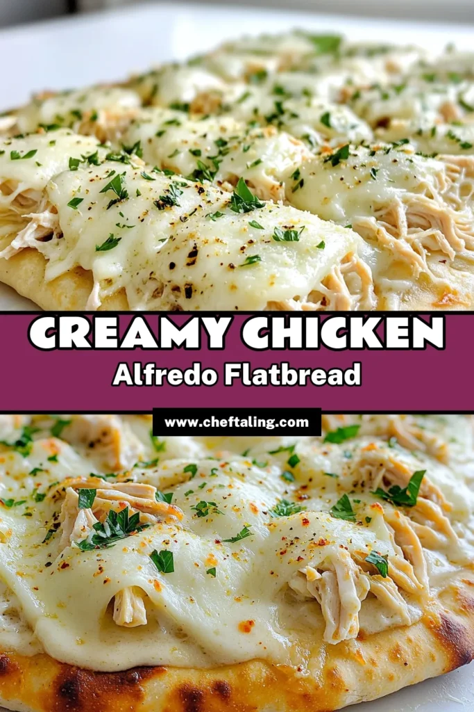 Delight your taste buds with this easy Chicken Alfredo Flatbread recipe! Perfect for weeknight dinners or casual gatherings, this dish combines tender chicken, creamy Alfredo sauce, and gooey cheese on a crispy flatbread base. Dive into this simple and delicious recipe that will impress your family and friends. Click through for step-by-step instructions and elevate your dinner game tonight! #ChickenAlfredoFlatbread #EasyRecipes #DinnerIdeas #Foodie
