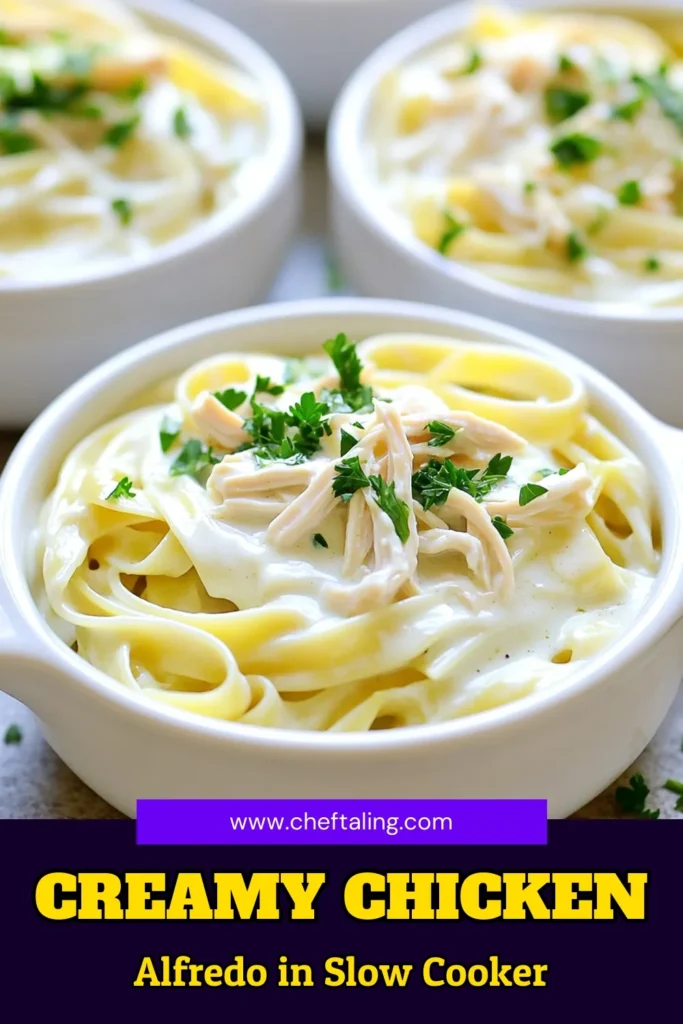Discover the creamy goodness of Slow Cooker Chicken Alfredo Pasta! This easy recipe combines tender chicken, rich heavy cream, and cheesy fettuccine for a comforting meal everyone will love. Perfect for busy nights, simply set it and forget it in your slow cooker. Click through for the full recipe and impress your family with this delicious dish tonight! #SlowCookerRecipes #ChickenAlfredo #PastaLovers #EasyDinner