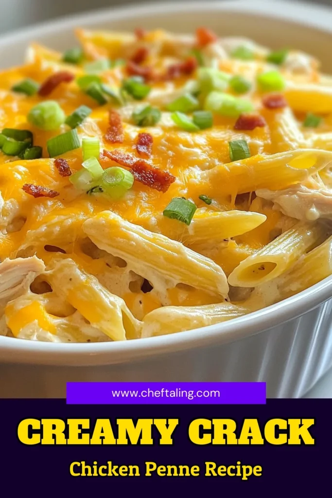 Discover the ultimate comfort food with this crack chicken penne recipe! This creamy chicken pasta dish combines tender penne pasta with ranch dressing, making it perfect for easy chicken dinner ideas. Whip up this creamy pasta recipe in just 25 minutes for a delicious weeknight meal that the whole family will love. Don't forget to save this recipe for later! #CrackChickenPenne #EasyDinnerIdeas #CreamyPastaRecipes #ChickenDinner