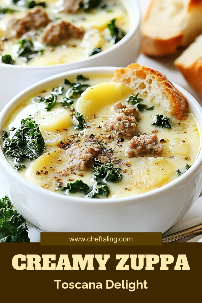 Savor the warmth of this Hearty Slow Cooker Zuppa Toscana, the ultimate Italian sausage soup recipe perfect for cozy nights. This creamy kale soup combines savory flavors, making it a go-to in your collection of comforting Italian recipes. With easy prep and slow cooking, this delicious dish will become a family favorite. Try it today and enjoy the rich, satisfying taste! Save this recipe now! #ZuppaToscana #SlowCookerSoupRecipes #ItalianSausageSoup #ComfortFood