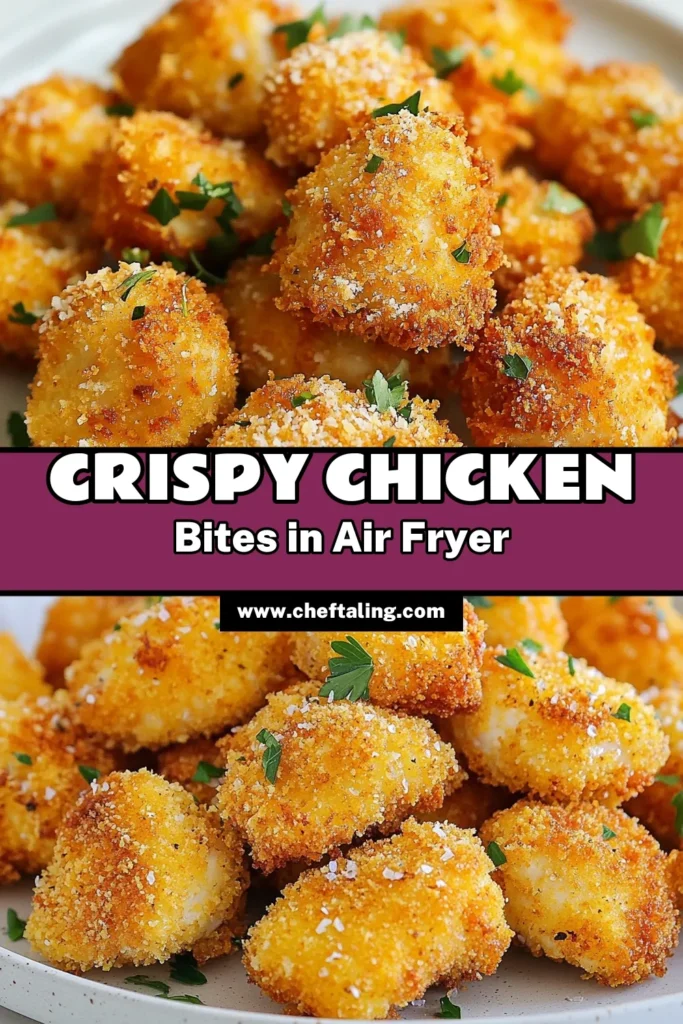 Discover the ultimate Crispy Air Fryer Chicken Bites recipe! This easy air fryer recipe features tender buttermilk chicken bites, breaded with crunchy panko for a delightful crunch. Perfect for family meals or appetizers, these panko breaded chicken bites are quick to prepare and packed with flavor. Try this Air Fryer Chicken Recipe today and impress your guests! Save for later! #AirFryerRecipes #ChickenBites #ButtermilkChicken #EasyChickenDinner